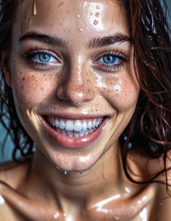 Tags: undefined
realistic photo of an attractive woman with wet transparent panties, beautiful lady, (freckles), big smile, sapphire eyes, long hair, dark makeup, hyperdetailed photography, soft light,  cover
Negative prompt: CGI, Unreal, Airbrushed, Digital
Steps: 35, Sampler: DPM++ 3M SDE Karras, CFG scale: 7, Seed: 3101185029, Size: 896x1152, Model hash: c9e3e68f89, Model: juggernautXL_v9Rundiffusionphoto2, Version: v1.7.0