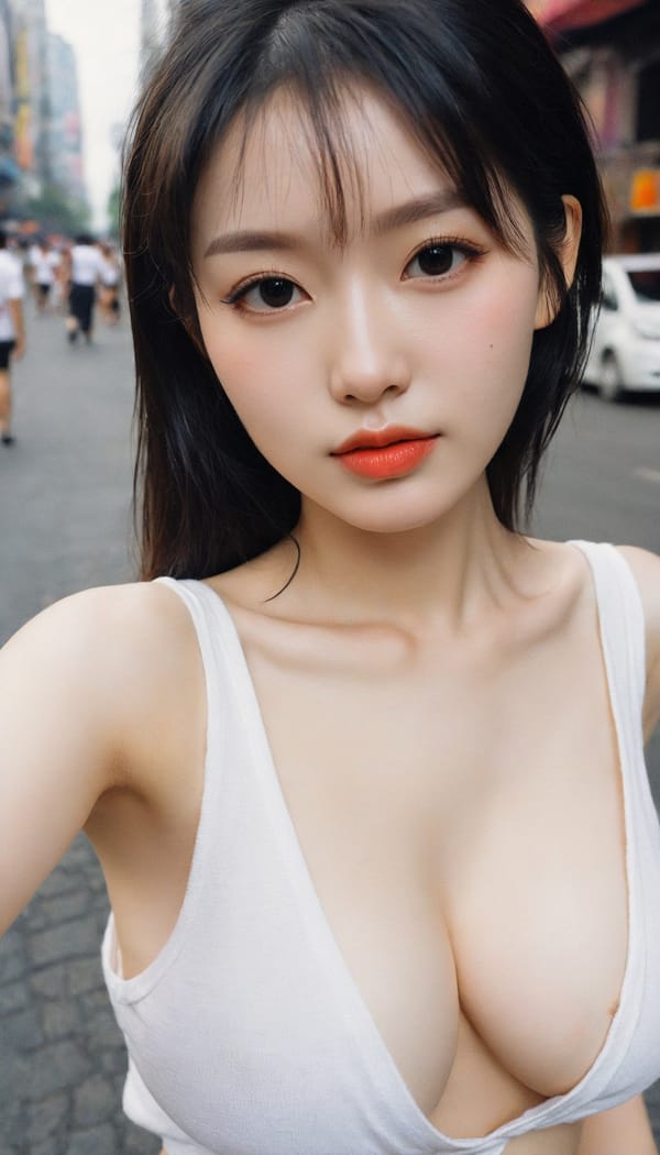 Tags: 21872187, SDXL
{"3": {"inputs": {"seed": 634479279013747, "steps": 32, "cfg": 6.36, "sampler_name": "dpmpp_2m", "scheduler": "karras", "denoise": 1.0, "model": ["27", 0], "positive": ["6", 0], "negative": ["7", 0], "latent_image": ["5", 0]}, "class_type": "KSampler"}, "4": {"inputs": {"ckpt_name": "helloworldxl.safetensors"}, "class_type": "CheckpointLoaderSimple"}, "5": {"inputs": {"width": 768, "height": 1344, "batch_size": 1}, "class_type": "EmptyLatentImage"}, "6": {"inputs": {"text": "26 year old girl, (chinese:1.12), (pale skin:1.11), (seductive facial expression:1.08), (blush:1.13), (beautiful eyes:1.11), (slim:1.04), (temptress:0.95), (sexy lips:1.06), (detailed face:1.05), (eyelashes:1.06), (seductive pose:1.00), (double eyelids:0.95), (cute:1.10), (in a seductive pose:0.99), (large perky breasts:1.01), (cleavage:1.01), (thigh gap:1.07), (white tanktop:1.10), busy street, (textured skin:1.03), (natural looking skin:1.08), (skin fuzz:1.06), (RAW:1.02), (film:1.04), (detailed skin:1.07), (soft lighting:1.00), (candid cinema:1.00), (portra:1.08)", "clip": ["27", 1]}, "class_type": "CLIPTextEncode"}, "7": {"inputs": {"text": "(open mouth:1.11), (low resolution:1.08), (worst quality:1.05), (distorted:1.11), (watermark:1.14), (bad hands:1.07)", "clip": ["27", 1]}, "class_type": "CLIPTextEncode"}, "8": {"inputs": {"samples": ["3", 0], "vae": ["4", 2]}, "class_type": "VAEDecode"}, "25": {"inputs": {"lora_name": "nudify_xl.safetensors", "strength_model": 0.09, "strength_clip": 0.24, "model": ["4", 0], "clip": ["4", 1]}, "class_type": "LoraLoader"}, "26": {"inputs": {"lora_name": "shirtlift_SDXL_v2.safetensors", "strength_model": 0.15, "strength_clip": 0.05, "model": ["25", 0], "clip": ["25", 1]}, "class_type": "LoraLoader"}, "27": {"inputs": {"lora_name": "PerfectEyesXL.safetensors", "strength_model": 0.01, "strength_clip": 0.13, "model": ["26", 0], "clip": ["26", 1]}, "class_type": "LoraLoader"}, "30": {"inputs": {"model_name": "4x_NMKD-Superscale-SP_178000_G.pth"}, "class_type": "UpscaleModelLoader"}, "31": {"inputs": {"upscale_model": ["30", 0], "image": ["8", 0]}, "class_type": "ImageUpscaleWithModel"}, "32": {"inputs": {"upscale_method": "lanczos", "scale_by": 0.5, "image": ["31", 0]}, "class_type": "ImageScaleBy"}, "33": {"inputs": {"pixels": ["32", 0], "vae": ["4", 2]}, "class_type": "VAEEncode"}, "34": {"inputs": {"seed": 634479279013747, "steps": 32, "cfg": 6.36, "sampler_name": "dpmpp_2m", "scheduler": "karras", "denoise": 0.3, "model": ["27", 0], "positive": ["6", 0], "negative": ["7", 0], "latent_image": ["33", 0]}, "class_type": "KSampler"}, "36": {"inputs": {"samples": ["34", 0], "vae": ["4", 2]}, "class_type": "VAEDecode"}, "39": {"inputs": {"filename_prefix": "comfyapi-1714910324492", "images": ["36", 0]}, "class_type": "SaveImage"}}