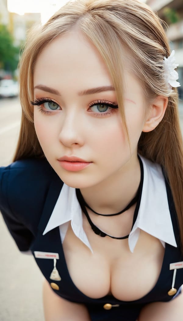 Tags: 21872187, SDXL
{"3": {"inputs": {"seed": 386887155838451, "steps": 64, "cfg": 6.77, "sampler_name": "dpmpp_2m", "scheduler": "karras", "denoise": 1.0, "model": ["27", 0], "positive": ["6", 0], "negative": ["7", 0], "latent_image": ["5", 0]}, "class_type": "KSampler"}, "4": {"inputs": {"ckpt_name": "juggernautxl.safetensors"}, "class_type": "CheckpointLoaderSimple"}, "5": {"inputs": {"width": 768, "height": 1344, "batch_size": 1}, "class_type": "EmptyLatentImage"}, "6": {"inputs": {"text": "25 year old girl, (russian:1.12), (slim:1.11), (cute:1.11), (sexy lips:0.96), (pale skin:1.14), (temptress:1.02), (blush:1.01), (eyelashes:1.09), (detailed face:1.04), (seductive facial expression:1.07), (idol:1.02), (double eyelids:1.06), (beautiful eyes:1.09), (seductive pose:1.08), (on all fours:1.14), (spreading ass cheeks:0.98), (from behind:1.03), (backboob:1.14), (school uniform:1.06), choker, busy street, (natural looking skin:1.04), (detailed skin:1.07), (candid cinema:1.05), (film:1.06), (skin fuzz:1.07), (RAW:1.00), (textured skin:1.09), (portra:1.05), (soft lighting:1.06)", "clip": ["27", 1]}, "class_type": "CLIPTextEncode"}, "7": {"inputs": {"text": "(distorted:1.10), (worst quality:1.07), (twisted:1.11), (low resolution:1.05), (open mouth:1.10), (bad hands:1.09), (watermark:1.10)", "clip": ["27", 1]}, "class_type": "CLIPTextEncode"}, "8": {"inputs": {"samples": ["3", 0], "vae": ["4", 2]}, "class_type": "VAEDecode"}, "25": {"inputs": {"lora_name": "nudify_xl.safetensors", "strength_model": 0.36, "strength_clip": 0.2, "model": ["4", 0], "clip": ["4", 1]}, "class_type": "LoraLoader"}, "26": {"inputs": {"lora_name": "shirtlift_SDXL_v2.safetensors", "strength_model": 0.0, "strength_clip": 0.16, "model": ["25", 0], "clip": ["25", 1]}, "class_type": "LoraLoader"}, "27": {"inputs": {"lora_name": "PerfectEyesXL.safetensors", "strength_model": 0.02, "strength_clip": 0.17, "model": ["26", 0], "clip": ["26", 1]}, "class_type": "LoraLoader"}, "30": {"inputs": {"model_name": "4x_NMKD-Superscale-SP_178000_G.pth"}, "class_type": "UpscaleModelLoader"}, "31": {"inputs": {"upscale_model": ["30", 0], "image": ["8", 0]}, "class_type": "ImageUpscaleWithModel"}, "32": {"inputs": {"upscale_method": "lanczos", "scale_by": 0.5, "image": ["31", 0]}, "class_type": "ImageScaleBy"}, "33": {"inputs": {"pixels": ["32", 0], "vae": ["4", 2]}, "class_type": "VAEEncode"}, "34": {"inputs": {"seed": 386887155838451, "steps": 64, "cfg": 6.77, "sampler_name": "dpmpp_2m", "scheduler": "karras", "denoise": 0.3, "model": ["27", 0], "positive": ["6", 0], "negative": ["7", 0], "latent_image": ["33", 0]}, "class_type": "KSampler"}, "36": {"inputs": {"samples": ["34", 0], "vae": ["4", 2]}, "class_type": "VAEDecode"}, "39": {"inputs": {"filename_prefix": "comfyapi-1734459018604", "images": ["36", 0]}, "class_type": "SaveImage"}}