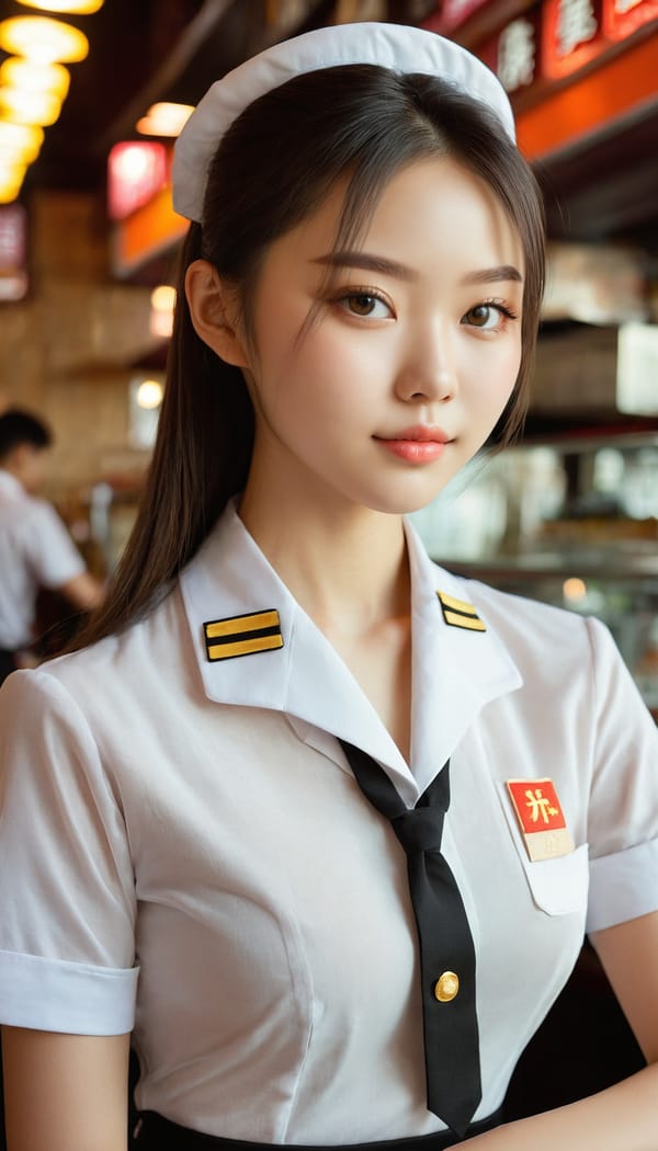 Tags: 21872187, SDXL
{"3": {"inputs": {"seed": 271433985449277, "steps": 64, "cfg": 7.11, "sampler_name": "dpmpp_2m", "scheduler": "karras", "denoise": 1.0, "model": ["27", 0], "positive": ["6", 0], "negative": ["7", 0], "latent_image": ["5", 0]}, "class_type": "KSampler"}, "4": {"inputs": {"ckpt_name": "juggernautxl.safetensors"}, "class_type": "CheckpointLoaderSimple"}, "5": {"inputs": {"width": 768, "height": 1344, "batch_size": 1}, "class_type": "EmptyLatentImage"}, "6": {"inputs": {"text": "18 year old girl, (chinese:1.04), (ukrainian:1.04), (slim:0.95), (blush:1.00), (idol:1.03), (double eyelids:0.98), (sexy lips:1.12), (cute:1.10), (seductive facial expression:1.14), (beautiful eyes:1.14), (detailed face:1.03), (seductive pose:1.01), (perky ass:1.10), (exposed ass:0.95), (looking back:1.00), (sexy ass:0.95), (thigh gap:1.07), (a waitress in uniform:1.13) working at a restaurant, (candid cinema:1.00), (portra:1.06), (textured skin:1.01), (RAW:1.03), (skin fuzz:1.00), (film:1.03), (natural looking skin:1.04), (detailed skin:1.04), (soft lighting:1.00)", "clip": ["27", 1]}, "class_type": "CLIPTextEncode"}, "7": {"inputs": {"text": "(open mouth:1.07), (worst quality:1.07), (low resolution:1.11), (twisted:1.11), (watermark:1.13), (bad hands:1.11), (distorted:1.06)", "clip": ["27", 1]}, "class_type": "CLIPTextEncode"}, "8": {"inputs": {"samples": ["3", 0], "vae": ["4", 2]}, "class_type": "VAEDecode"}, "25": {"inputs": {"lora_name": "nudify_xl.safetensors", "strength_model": 0.27, "strength_clip": 0.12, "model": ["4", 0], "clip": ["4", 1]}, "class_type": "LoraLoader"}, "26": {"inputs": {"lora_name": "shirtlift_SDXL_v2.safetensors", "strength_model": 0.08, "strength_clip": 0.05, "model": ["25", 0], "clip": ["25", 1]}, "class_type": "LoraLoader"}, "27": {"inputs": {"lora_name": "PerfectEyesXL.safetensors", "strength_model": 0.07, "strength_clip": 0.03, "model": ["26", 0], "clip": ["26", 1]}, "class_type": "LoraLoader"}, "30": {"inputs": {"model_name": "4x_NMKD-Superscale-SP_178000_G.pth"}, "class_type": "UpscaleModelLoader"}, "31": {"inputs": {"upscale_model": ["30", 0], "image": ["8", 0]}, "class_type": "ImageUpscaleWithModel"}, "32": {"inputs": {"upscale_method": "lanczos", "scale_by": 0.5, "image": ["31", 0]}, "class_type": "ImageScaleBy"}, "33": {"inputs": {"pixels": ["32", 0], "vae": ["4", 2]}, "class_type": "VAEEncode"}, "34": {"inputs": {"seed": 271433985449277, "steps": 64, "cfg": 7.11, "sampler_name": "dpmpp_2m", "scheduler": "karras", "denoise": 0.3, "model": ["27", 0], "positive": ["6", 0], "negative": ["7", 0], "latent_image": ["33", 0]}, "class_type": "KSampler"}, "36": {"inputs": {"samples": ["34", 0], "vae": ["4", 2]}, "class_type": "VAEDecode"}, "39": {"inputs": {"filename_prefix": "comfyapi-1734545846025", "images": ["36", 0]}, "class_type": "SaveImage"}}