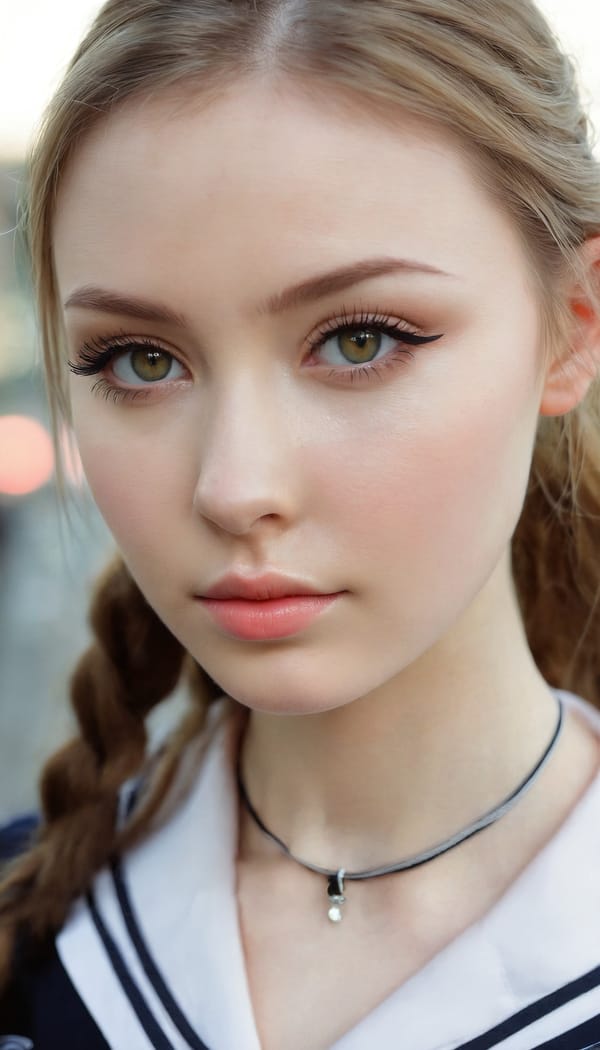 Tags: 21872187, SDXL
{"3": {"inputs": {"seed": 957900392983721, "steps": 32, "cfg": 5.85, "sampler_name": "dpmpp_2m", "scheduler": "karras", "denoise": 1.0, "model": ["27", 0], "positive": ["6", 0], "negative": ["7", 0], "latent_image": ["5", 0]}, "class_type": "KSampler"}, "4": {"inputs": {"ckpt_name": "juggernautxl.safetensors"}, "class_type": "CheckpointLoaderSimple"}, "5": {"inputs": {"width": 768, "height": 1344, "batch_size": 1}, "class_type": "EmptyLatentImage"}, "6": {"inputs": {"text": "27 year old girl, (irish:1.10), (ukrainian:1.01), (sexy lips:0.99), (slim:0.95), (seductive facial expression:1.06), (detailed face:1.11), (temptress:1.09), (beautiful eyes:0.95), (seductive pose:1.00), (double eyelids:1.07), (eyelashes:1.08), (idol:1.05), (cute:1.04), (blush:0.97), (pale skin:1.12), (in a seductive pose:0.99), (large perky breasts:1.09), (cleavage:1.07), (thigh gap:0.97), (school uniform:1.09), choker, busy street, (portra:1.06), (skin fuzz:1.09), (textured skin:1.06), (film:1.00), (candid cinema:1.03), (natural looking skin:1.07), (detailed skin:1.07), (RAW:1.05), (soft lighting:1.09)", "clip": ["27", 1]}, "class_type": "CLIPTextEncode"}, "7": {"inputs": {"text": "(bad hands:1.07), (low resolution:1.08), (distorted:1.13), (worst quality:1.09), (open mouth:1.11), (twisted:1.07), (watermark:1.05)", "clip": ["27", 1]}, "class_type": "CLIPTextEncode"}, "8": {"inputs": {"samples": ["3", 0], "vae": ["4", 2]}, "class_type": "VAEDecode"}, "25": {"inputs": {"lora_name": "nudify_xl.safetensors", "strength_model": 0.03, "strength_clip": 0.13, "model": ["4", 0], "clip": ["4", 1]}, "class_type": "LoraLoader"}, "26": {"inputs": {"lora_name": "shirtlift_SDXL_v2.safetensors", "strength_model": 0.17, "strength_clip": 0.0, "model": ["25", 0], "clip": ["25", 1]}, "class_type": "LoraLoader"}, "27": {"inputs": {"lora_name": "PerfectEyesXL.safetensors", "strength_model": 0.07, "strength_clip": 0.08, "model": ["26", 0], "clip": ["26", 1]}, "class_type": "LoraLoader"}, "30": {"inputs": {"model_name": "4x_NMKD-Superscale-SP_178000_G.pth"}, "class_type": "UpscaleModelLoader"}, "31": {"inputs": {"upscale_model": ["30", 0], "image": ["8", 0]}, "class_type": "ImageUpscaleWithModel"}, "32": {"inputs": {"upscale_method": "lanczos", "scale_by": 0.5, "image": ["31", 0]}, "class_type": "ImageScaleBy"}, "33": {"inputs": {"pixels": ["32", 0], "vae": ["4", 2]}, "class_type": "VAEEncode"}, "34": {"inputs": {"seed": 957900392983721, "steps": 32, "cfg": 5.85, "sampler_name": "dpmpp_2m", "scheduler": "karras", "denoise": 0.3, "model": ["27", 0], "positive": ["6", 0], "negative": ["7", 0], "latent_image": ["33", 0]}, "class_type": "KSampler"}, "36": {"inputs": {"samples": ["34", 0], "vae": ["4", 2]}, "class_type": "VAEDecode"}, "39": {"inputs": {"filename_prefix": "comfyapi-1714241798570", "images": ["36", 0]}, "class_type": "SaveImage"}}