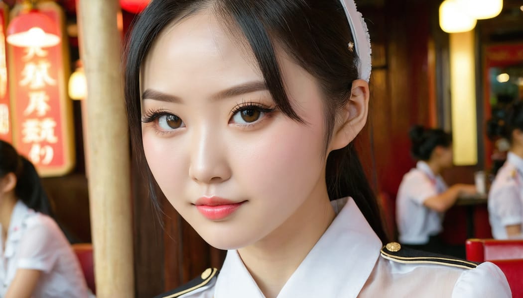 Tags: 21872187, SDXL
{"3": {"inputs": {"seed": 430931698735500, "steps": 32, "cfg": 7.79, "sampler_name": "dpmpp_2m", "scheduler": "karras", "denoise": 1.0, "model": ["27", 0], "positive": ["6", 0], "negative": ["7", 0], "latent_image": ["5", 0]}, "class_type": "KSampler"}, "4": {"inputs": {"ckpt_name": "juggernautxl.safetensors"}, "class_type": "CheckpointLoaderSimple"}, "5": {"inputs": {"width": 1344, "height": 768, "batch_size": 1}, "class_type": "EmptyLatentImage"}, "6": {"inputs": {"text": "26 year old girl, (chinese:1.09), (taiwanese:1.05), (ukrainian:0.97), (sexy lips:1.05), (slim:0.98), (temptress:0.96), (idol:0.96), (eyelashes:1.07), (double eyelids:0.96), (cute:1.14), (seductive pose:0.96), (detailed face:1.07), (pale skin:0.97), (blush:1.11), (beautiful eyes:1.11), (seductive facial expression:1.09), (in a seductive pose:1.06), (large perky breasts:0.95), (cleavage:0.95), (thigh gap:0.98), (a waitress in uniform:1.08) working at a restaurant, (textured skin:1.06), (portra:1.01), (natural looking skin:1.06), (detailed skin:1.02), (soft lighting:1.02), (skin fuzz:1.07), (film:1.08), (candid cinema:1.07), (RAW:1.05)", "clip": ["27", 1]}, "class_type": "CLIPTextEncode"}, "7": {"inputs": {"text": "(bad hands:1.12), (watermark:1.05), (worst quality:1.05), (distorted:1.08), (low resolution:1.06), (twisted:1.06), (open mouth:1.09)", "clip": ["27", 1]}, "class_type": "CLIPTextEncode"}, "8": {"inputs": {"samples": ["3", 0], "vae": ["4", 2]}, "class_type": "VAEDecode"}, "25": {"inputs": {"lora_name": "nudify_xl.safetensors", "strength_model": 0.01, "strength_clip": 0.14, "model": ["4", 0], "clip": ["4", 1]}, "class_type": "LoraLoader"}, "26": {"inputs": {"lora_name": "shirtlift_SDXL_v2.safetensors", "strength_model": 0.16, "strength_clip": 0.05, "model": ["25", 0], "clip": ["25", 1]}, "class_type": "LoraLoader"}, "27": {"inputs": {"lora_name": "PerfectEyesXL.safetensors", "strength_model": 0.17, "strength_clip": 0.13, "model": ["26", 0], "clip": ["26", 1]}, "class_type": "LoraLoader"}, "30": {"inputs": {"model_name": "4x_NMKD-Superscale-SP_178000_G.pth"}, "class_type": "UpscaleModelLoader"}, "31": {"inputs": {"upscale_model": ["30", 0], "image": ["8", 0]}, "class_type": "ImageUpscaleWithModel"}, "32": {"inputs": {"upscale_method": "lanczos", "scale_by": 0.5, "image": ["31", 0]}, "class_type": "ImageScaleBy"}, "33": {"inputs": {"pixels": ["32", 0], "vae": ["4", 2]}, "class_type": "VAEEncode"}, "34": {"inputs": {"seed": 430931698735500, "steps": 32, "cfg": 7.79, "sampler_name": "dpmpp_2m", "scheduler": "karras", "denoise": 0.3, "model": ["27", 0], "positive": ["6", 0], "negative": ["7", 0], "latent_image": ["33", 0]}, "class_type": "KSampler"}, "36": {"inputs": {"samples": ["34", 0], "vae": ["4", 2]}, "class_type": "VAEDecode"}, "39": {"inputs": {"filename_prefix": "comfyapi-1710512404985", "images": ["36", 0]}, "class_type": "SaveImage"}}