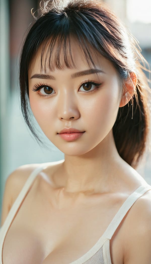 Tags: 21872187, SDXL
{"3": {"inputs": {"seed": 413950981285491, "steps": 64, "cfg": 7.25, "sampler_name": "dpmpp_2m", "scheduler": "karras", "denoise": 1.0, "model": ["27", 0], "positive": ["6", 0], "negative": ["7", 0], "latent_image": ["5", 0]}, "class_type": "KSampler"}, "4": {"inputs": {"ckpt_name": "juggernautxl.safetensors"}, "class_type": "CheckpointLoaderSimple"}, "5": {"inputs": {"width": 768, "height": 1344, "batch_size": 1}, "class_type": "EmptyLatentImage"}, "6": {"inputs": {"text": "28 year old girl, (chinese:1.04), (irish:0.95), (double eyelids:1.04), (idol:1.02), (cute:1.08), (temptress:1.08), (eyelashes:1.14), (beautiful eyes:1.08), (blush:0.96), (seductive facial expression:1.02), (seductive pose:0.97), (detailed face:0.99), (sexy lips:1.00), (pale skin:1.13), (slim:1.10), (in a seductive pose:1.03), (large perky breasts:1.09), (cleavage:1.10), (thigh gap:0.95), (white tanktop:1.01), busy street, (textured skin:1.03), (candid cinema:1.08), (film:1.09), (soft lighting:1.04), (skin fuzz:1.00), (detailed skin:1.00), (portra:1.06), (natural looking skin:1.08), (RAW:1.05)", "clip": ["27", 1]}, "class_type": "CLIPTextEncode"}, "7": {"inputs": {"text": "(low resolution:1.05), (worst quality:1.12), (bad hands:1.06), (watermark:1.07), (open mouth:1.14), (twisted:1.11), (distorted:1.05)", "clip": ["27", 1]}, "class_type": "CLIPTextEncode"}, "8": {"inputs": {"samples": ["3", 0], "vae": ["4", 2]}, "class_type": "VAEDecode"}, "25": {"inputs": {"lora_name": "nudify_xl.safetensors", "strength_model": 0.11, "strength_clip": 0.04, "model": ["4", 0], "clip": ["4", 1]}, "class_type": "LoraLoader"}, "26": {"inputs": {"lora_name": "shirtlift_SDXL_v2.safetensors", "strength_model": 0.03, "strength_clip": 0.12, "model": ["25", 0], "clip": ["25", 1]}, "class_type": "LoraLoader"}, "27": {"inputs": {"lora_name": "PerfectEyesXL.safetensors", "strength_model": 0.07, "strength_clip": 0.15, "model": ["26", 0], "clip": ["26", 1]}, "class_type": "LoraLoader"}, "30": {"inputs": {"model_name": "4x_NMKD-Superscale-SP_178000_G.pth"}, "class_type": "UpscaleModelLoader"}, "31": {"inputs": {"upscale_model": ["30", 0], "image": ["8", 0]}, "class_type": "ImageUpscaleWithModel"}, "32": {"inputs": {"upscale_method": "lanczos", "scale_by": 0.5, "image": ["31", 0]}, "class_type": "ImageScaleBy"}, "33": {"inputs": {"pixels": ["32", 0], "vae": ["4", 2]}, "class_type": "VAEEncode"}, "34": {"inputs": {"seed": 413950981285491, "steps": 64, "cfg": 7.25, "sampler_name": "dpmpp_2m", "scheduler": "karras", "denoise": 0.3, "model": ["27", 0], "positive": ["6", 0], "negative": ["7", 0], "latent_image": ["33", 0]}, "class_type": "KSampler"}, "36": {"inputs": {"samples": ["34", 0], "vae": ["4", 2]}, "class_type": "VAEDecode"}, "39": {"inputs": {"filename_prefix": "comfyapi-1713380907422", "images": ["36", 0]}, "class_type": "SaveImage"}}