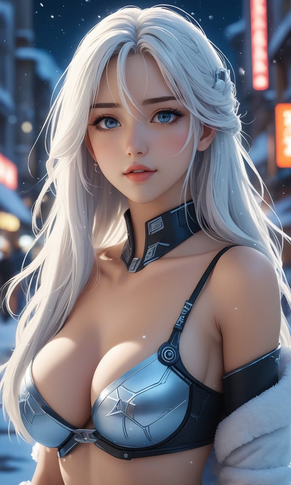 Tags: undefined
anime artwork a super sexy Anime girl with long hair, in 2099 city, snow flake, frozen buildings, cyberpunk style, high detailed on face, beatuiful eyes, best quality, 8k ((boobs out)), ((naked)), cinematic  photorealistic, 8k uhd natural lighting, raw, rich, intricate details, key visual, atmospheric lighting, 35mm photograph, film, bokeh, professional, 4k, highly detailed . anime style, key visual, vibrant, studio anime,  highly detailed
Negative prompt: photo, deformed, black and white, realism, disfigured, low contrast, ((bokeh)) Deviantart, ((bokeh)), Deviantart, jpeg , (worst quality, low quality, normal quality, lowres, low details, oversaturated, undersaturated, overexposed, underexposed, grayscale, bw, bad photo, bad photography, bad art:1.4), (watermark, signature, text font, username, error, logo, words, letters, digits, autograph, trademark, name:1.2), (blur, blurry, grainy), morbid, ugly, asymmetrical, mutated malformed, mutilated, poorly lit, bad shadow, draft, cropped, out of frame, cut off, censored, jpeg artifacts, out of focus, glitch, duplicate, (airbrushed, cartoon, anime, semi-realistic, cgi, render, blender, digital art, manga, amateur:1.3), (3D ,3D Game, 3D Game Scene, 3D Character:1.1), (bad hands, bad anatomy, bad body, bad face, bad teeth, bad arms, bad legs, deformities:1.3)
Steps: 5, Sampler: DPM++ SDE, CFG scale: 2, Seed: 1851830224, Size: 768x1280, Model hash: c8df560d29, Model: juggernautXL_v9Rdphoto2Lightning, Denoising strength: 0.3, Hires upscale: 1.5, Hires steps: 2, Hires upscaler: R-ESRGAN 4x+, Version: v1.7.0