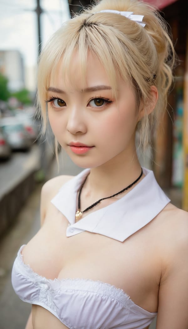 Tags: 21872187, SDXL
{"3": {"inputs": {"seed": 302524644997704, "steps": 32, "cfg": 5.31, "sampler_name": "dpmpp_2m", "scheduler": "karras", "denoise": 1.0, "model": ["27", 0], "positive": ["6", 0], "negative": ["7", 0], "latent_image": ["5", 0]}, "class_type": "KSampler"}, "4": {"inputs": {"ckpt_name": "juggernautxl.safetensors"}, "class_type": "CheckpointLoaderSimple"}, "5": {"inputs": {"width": 768, "height": 1344, "batch_size": 1}, "class_type": "EmptyLatentImage"}, "6": {"inputs": {"text": "22 year old girl, (ukrainian:1.09), (japanese:1.08), (temptress:1.09), (beautiful eyes:0.96), (sexy lips:0.97), (seductive facial expression:1.00), (slim:0.98), (cute:1.12), (eyelashes:1.13), (idol:0.97), (seductive pose:1.07), (pale skin:1.05), (double eyelids:1.01), (blush:0.97), (detailed face:0.99), (on all fours:1.14), (spreading ass cheeks:1.14), (from behind:0.99), (backboob:0.95), (school uniform:1.07), choker, busy street, (RAW:1.05), (soft lighting:1.09), (portra:1.08), (skin fuzz:1.06), (detailed skin:1.01), (natural looking skin:1.01), (candid cinema:1.09), (textured skin:1.09), (film:1.00)", "clip": ["27", 1]}, "class_type": "CLIPTextEncode"}, "7": {"inputs": {"text": "(open mouth:1.13), (twisted:1.12), (bad hands:1.10), (watermark:1.06), (worst quality:1.12), (distorted:1.08), (low resolution:1.09)", "clip": ["27", 1]}, "class_type": "CLIPTextEncode"}, "8": {"inputs": {"samples": ["3", 0], "vae": ["4", 2]}, "class_type": "VAEDecode"}, "25": {"inputs": {"lora_name": "nudify_xl.safetensors", "strength_model": 0.15, "strength_clip": 0.27, "model": ["4", 0], "clip": ["4", 1]}, "class_type": "LoraLoader"}, "26": {"inputs": {"lora_name": "shirtlift_SDXL_v2.safetensors", "strength_model": 0.17, "strength_clip": 0.06, "model": ["25", 0], "clip": ["25", 1]}, "class_type": "LoraLoader"}, "27": {"inputs": {"lora_name": "PerfectEyesXL.safetensors", "strength_model": 0.06, "strength_clip": 0.13, "model": ["26", 0], "clip": ["26", 1]}, "class_type": "LoraLoader"}, "30": {"inputs": {"model_name": "4x_NMKD-Superscale-SP_178000_G.pth"}, "class_type": "UpscaleModelLoader"}, "31": {"inputs": {"upscale_model": ["30", 0], "image": ["8", 0]}, "class_type": "ImageUpscaleWithModel"}, "32": {"inputs": {"upscale_method": "lanczos", "scale_by": 0.5, "image": ["31", 0]}, "class_type": "ImageScaleBy"}, "33": {"inputs": {"pixels": ["32", 0], "vae": ["4", 2]}, "class_type": "VAEEncode"}, "34": {"inputs": {"seed": 302524644997704, "steps": 32, "cfg": 5.31, "sampler_name": "dpmpp_2m", "scheduler": "karras", "denoise": 0.3, "model": ["27", 0], "positive": ["6", 0], "negative": ["7", 0], "latent_image": ["33", 0]}, "class_type": "KSampler"}, "36": {"inputs": {"samples": ["34", 0], "vae": ["4", 2]}, "class_type": "VAEDecode"}, "39": {"inputs": {"filename_prefix": "comfyapi-1714637463314", "images": ["36", 0]}, "class_type": "SaveImage"}}