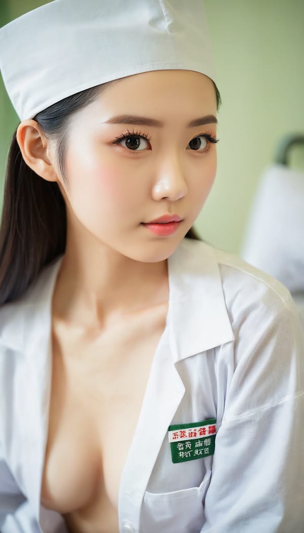 Tags: 21872187, SDXL
{"3": {"inputs": {"seed": 441448543189870, "steps": 32, "cfg": 6.1, "sampler_name": "dpmpp_2m", "scheduler": "karras", "denoise": 1.0, "model": ["27", 0], "positive": ["6", 0], "negative": ["7", 0], "latent_image": ["5", 0]}, "class_type": "KSampler"}, "4": {"inputs": {"ckpt_name": "juggernautxl.safetensors"}, "class_type": "CheckpointLoaderSimple"}, "5": {"inputs": {"width": 768, "height": 1344, "batch_size": 1}, "class_type": "EmptyLatentImage"}, "6": {"inputs": {"text": "26 year old girl, (taiwanese:0.96), (cute:1.12), (detailed face:1.10), (seductive facial expression:1.04), (beautiful eyes:1.05), (slim:1.01), (pale skin:0.99), (double eyelids:1.05), (sexy lips:1.01), (seductive pose:1.00), (eyelashes:1.09), (idol:1.02), (blush:1.13), (temptress:1.12), (perky ass:0.95), (exposed ass:1.12), (looking back:1.09), (sexy ass:1.05), (thigh gap:0.99), (nurse in uniform:1.11) working in a hospital ward, (soft lighting:1.09), (portra:1.09), (candid cinema:1.06), (natural looking skin:1.02), (film:1.05), (skin fuzz:1.03), (detailed skin:1.01), (RAW:1.07), (textured skin:1.08)", "clip": ["27", 1]}, "class_type": "CLIPTextEncode"}, "7": {"inputs": {"text": "(open mouth:1.06), (twisted:1.10), (watermark:1.11), (bad hands:1.07), (distorted:1.08), (low resolution:1.08), (worst quality:1.09)", "clip": ["27", 1]}, "class_type": "CLIPTextEncode"}, "8": {"inputs": {"samples": ["3", 0], "vae": ["4", 2]}, "class_type": "VAEDecode"}, "25": {"inputs": {"lora_name": "nudify_xl.safetensors", "strength_model": 0.36, "strength_clip": 0.0, "model": ["4", 0], "clip": ["4", 1]}, "class_type": "LoraLoader"}, "26": {"inputs": {"lora_name": "shirtlift_SDXL_v2.safetensors", "strength_model": 0.12, "strength_clip": 0.05, "model": ["25", 0], "clip": ["25", 1]}, "class_type": "LoraLoader"}, "27": {"inputs": {"lora_name": "PerfectEyesXL.safetensors", "strength_model": 0.1, "strength_clip": 0.05, "model": ["26", 0], "clip": ["26", 1]}, "class_type": "LoraLoader"}, "30": {"inputs": {"model_name": "4x_NMKD-Superscale-SP_178000_G.pth"}, "class_type": "UpscaleModelLoader"}, "31": {"inputs": {"upscale_model": ["30", 0], "image": ["8", 0]}, "class_type": "ImageUpscaleWithModel"}, "32": {"inputs": {"upscale_method": "lanczos", "scale_by": 0.5, "image": ["31", 0]}, "class_type": "ImageScaleBy"}, "33": {"inputs": {"pixels": ["32", 0], "vae": ["4", 2]}, "class_type": "VAEEncode"}, "34": {"inputs": {"seed": 441448543189870, "steps": 32, "cfg": 6.1, "sampler_name": "dpmpp_2m", "scheduler": "karras", "denoise": 0.3, "model": ["27", 0], "positive": ["6", 0], "negative": ["7", 0], "latent_image": ["33", 0]}, "class_type": "KSampler"}, "36": {"inputs": {"samples": ["34", 0], "vae": ["4", 2]}, "class_type": "VAEDecode"}, "39": {"inputs": {"filename_prefix": "comfyapi-1717056316224", "images": ["36", 0]}, "class_type": "SaveImage"}}