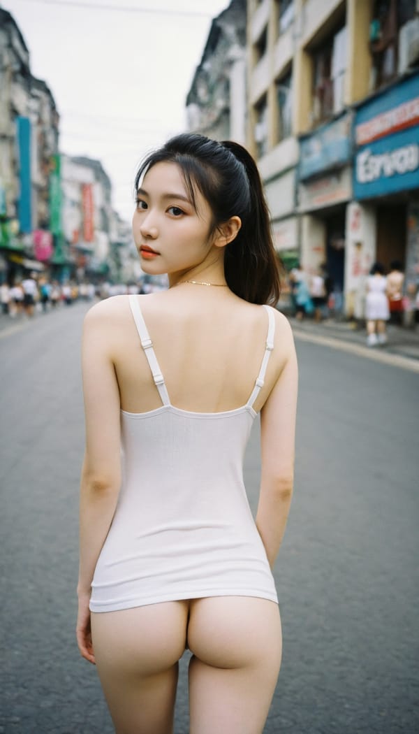 Tags: 21872187, SDXL
{"3": {"inputs": {"seed": 147793706019439, "steps": 32, "cfg": 5.79, "sampler_name": "dpmpp_2m", "scheduler": "karras", "denoise": 1.0, "model": ["27", 0], "positive": ["6", 0], "negative": ["7", 0], "latent_image": ["5", 0]}, "class_type": "KSampler"}, "4": {"inputs": {"ckpt_name": "helloworldxl.safetensors"}, "class_type": "CheckpointLoaderSimple"}, "5": {"inputs": {"width": 768, "height": 1344, "batch_size": 1}, "class_type": "EmptyLatentImage"}, "6": {"inputs": {"text": "25 year old girl, (irish:0.96), (ukrainian:1.11), (korean:1.07), (double eyelids:0.95), (slim:1.05), (blush:0.97), (seductive facial expression:0.96), (idol:0.98), (eyelashes:0.99), (detailed face:1.07), (pale skin:0.99), (beautiful eyes:1.12), (temptress:0.96), (sexy lips:1.10), (cute:1.09), (perky ass:1.00), (exposed ass:1.07), (looking back:1.10), (sexy ass:1.14), (thigh gap:0.98), (white tanktop:1.11), busy street, (portra:1.02), (soft lighting:1.07), (candid cinema:1.08), (textured skin:1.07), (RAW:1.02), (detailed skin:1.03), (natural looking skin:1.02), (skin fuzz:1.01), (film:1.02)", "clip": ["27", 1]}, "class_type": "CLIPTextEncode"}, "7": {"inputs": {"text": "(bad hands:1.14), (twisted:1.08), (watermark:1.07), (distorted:1.12), (low resolution:1.06), (worst quality:1.08), (open mouth:1.08)", "clip": ["27", 1]}, "class_type": "CLIPTextEncode"}, "8": {"inputs": {"samples": ["3", 0], "vae": ["4", 2]}, "class_type": "VAEDecode"}, "25": {"inputs": {"lora_name": "nudify_xl.safetensors", "strength_model": 0.07, "strength_clip": 0.3, "model": ["4", 0], "clip": ["4", 1]}, "class_type": "LoraLoader"}, "26": {"inputs": {"lora_name": "shirtlift_SDXL_v2.safetensors", "strength_model": 0.1, "strength_clip": 0.18, "model": ["25", 0], "clip": ["25", 1]}, "class_type": "LoraLoader"}, "27": {"inputs": {"lora_name": "PerfectEyesXL.safetensors", "strength_model": 0.1, "strength_clip": 0.07, "model": ["26", 0], "clip": ["26", 1]}, "class_type": "LoraLoader"}, "30": {"inputs": {"model_name": "4x_NMKD-Superscale-SP_178000_G.pth"}, "class_type": "UpscaleModelLoader"}, "31": {"inputs": {"upscale_model": ["30", 0], "image": ["8", 0]}, "class_type": "ImageUpscaleWithModel"}, "32": {"inputs": {"upscale_method": "lanczos", "scale_by": 0.5, "image": ["31", 0]}, "class_type": "ImageScaleBy"}, "33": {"inputs": {"pixels": ["32", 0], "vae": ["4", 2]}, "class_type": "VAEEncode"}, "34": {"inputs": {"seed": 147793706019439, "steps": 32, "cfg": 5.79, "sampler_name": "dpmpp_2m", "scheduler": "karras", "denoise": 0.3, "model": ["27", 0], "positive": ["6", 0], "negative": ["7", 0], "latent_image": ["33", 0]}, "class_type": "KSampler"}, "36": {"inputs": {"samples": ["34", 0], "vae": ["4", 2]}, "class_type": "VAEDecode"}, "39": {"inputs": {"filename_prefix": "comfyapi-1727969609842", "images": ["36", 0]}, "class_type": "SaveImage"}}