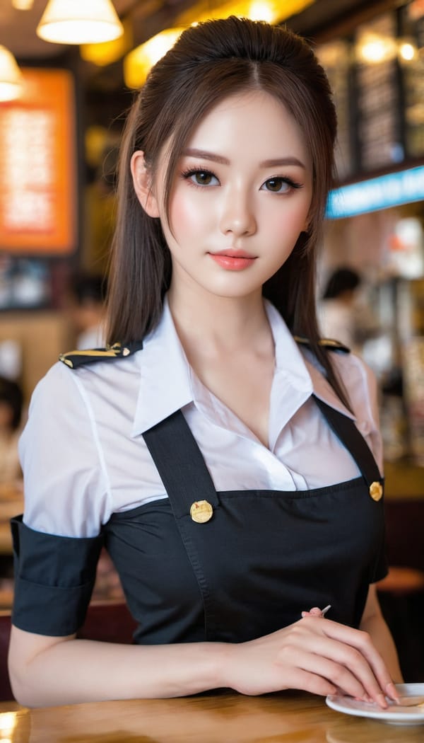 Tags: 21872187, SDXL
{"3": {"inputs": {"seed": 415793996553816, "steps": 32, "cfg": 7.67, "sampler_name": "dpmpp_2m", "scheduler": "karras", "denoise": 1.0, "model": ["27", 0], "positive": ["6", 0], "negative": ["7", 0], "latent_image": ["5", 0]}, "class_type": "KSampler"}, "4": {"inputs": {"ckpt_name": "juggernautXL_v7Rundiffusion.safetensors"}, "class_type": "CheckpointLoaderSimple"}, "5": {"inputs": {"width": 768, "height": 1344, "batch_size": 1}, "class_type": "EmptyLatentImage"}, "6": {"inputs": {"text": "21 year old girl, (eyelashes:1.06), (detailed face:0.97), (blush:0.97), (idol:1.01), (cute:1.10), (seductive facial expression:1.07), (slim:1.06), (temptress:1.14), (seductive pose:1.08), (beautiful eyes:0.95), (double eyelids:1.12), (sexy lips:1.12), (pale skin:1.11), (in a seductive pose:1.04), (large perky breasts:1.13), (cleavage:1.08), (thigh gap:1.03), (a waitress in uniform:1.06) working at a restaurant, (skin fuzz:1.01), (textured skin:1.06), (natural looking skin:1.01), (portra:1.04), (detailed skin:1.04), (candid cinema:1.00), (soft lighting:1.05), (RAW:1.07)", "clip": ["27", 1]}, "class_type": "CLIPTextEncode"}, "7": {"inputs": {"text": "(watermark:1.07), (worst quality:1.09), (open mouth:1.07), (distorted:1.05), (low resolution:1.13), (twisted:1.09), (bad hands:1.05)", "clip": ["27", 1]}, "class_type": "CLIPTextEncode"}, "8": {"inputs": {"samples": ["3", 0], "vae": ["4", 2]}, "class_type": "VAEDecode"}, "25": {"inputs": {"lora_name": "nudify_xl.safetensors", "strength_model": 0.13, "strength_clip": 0.25, "model": ["4", 0], "clip": ["4", 1]}, "class_type": "LoraLoader"}, "26": {"inputs": {"lora_name": "shirtlift_SDXL_v2.safetensors", "strength_model": 0.02, "strength_clip": 0.12, "model": ["25", 0], "clip": ["25", 1]}, "class_type": "LoraLoader"}, "27": {"inputs": {"lora_name": "PerfectEyesXL.safetensors", "strength_model": 0.05, "strength_clip": 0.19, "model": ["26", 0], "clip": ["26", 1]}, "class_type": "LoraLoader"}, "30": {"inputs": {"model_name": "4x_NMKD-Superscale-SP_178000_G.pth"}, "class_type": "UpscaleModelLoader"}, "31": {"inputs": {"upscale_model": ["30", 0], "image": ["8", 0]}, "class_type": "ImageUpscaleWithModel"}, "32": {"inputs": {"upscale_method": "lanczos", "scale_by": 0.5, "image": ["31", 0]}, "class_type": "ImageScaleBy"}, "33": {"inputs": {"pixels": ["32", 0], "vae": ["4", 2]}, "class_type": "VAEEncode"}, "34": {"inputs": {"seed": 415793996553816, "steps": 32, "cfg": 7.67, "sampler_name": "dpmpp_2m", "scheduler": "karras", "denoise": 0.3, "model": ["27", 0], "positive": ["6", 0], "negative": ["7", 0], "latent_image": ["33", 0]}, "class_type": "KSampler"}, "36": {"inputs": {"samples": ["34", 0], "vae": ["4", 2]}, "class_type": "VAEDecode"}, "39": {"inputs": {"filename_prefix": "comfyapi-1705770005238", "images": ["36", 0]}, "class_type": "SaveImage"}}