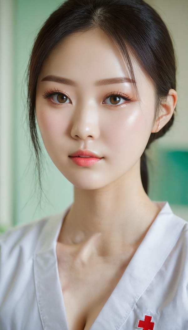 Tags: 21872187, SDXL
{"3": {"inputs": {"seed": 946937154340548, "steps": 32, "cfg": 7.88, "sampler_name": "dpmpp_2m", "scheduler": "karras", "denoise": 1.0, "model": ["27", 0], "positive": ["6", 0], "negative": ["7", 0], "latent_image": ["5", 0]}, "class_type": "KSampler"}, "4": {"inputs": {"ckpt_name": "juggernautxl.safetensors"}, "class_type": "CheckpointLoaderSimple"}, "5": {"inputs": {"width": 768, "height": 1344, "batch_size": 1}, "class_type": "EmptyLatentImage"}, "6": {"inputs": {"text": "23 year old girl, (chinese:0.97), (ukrainian:1.14), (double eyelids:1.10), (cute:1.01), (pale skin:0.99), (seductive pose:0.96), (temptress:1.02), (detailed face:0.99), (eyelashes:1.01), (idol:0.95), (slim:1.12), (seductive facial expression:0.98), (blush:0.99), (beautiful eyes:1.10), (in a seductive pose:0.99), (large perky breasts:0.97), (cleavage:1.03), (thigh gap:0.97), (nurse in uniform:1.13) working in a hospital ward, (film:1.04), (skin fuzz:1.02), (detailed skin:1.04), (portra:1.03), (soft lighting:1.01), (natural looking skin:1.03), (RAW:1.08), (candid cinema:1.08), (textured skin:1.02)", "clip": ["27", 1]}, "class_type": "CLIPTextEncode"}, "7": {"inputs": {"text": "(watermark:1.06), (distorted:1.09), (twisted:1.11), (open mouth:1.14), (low resolution:1.10), (bad hands:1.12), (worst quality:1.05)", "clip": ["27", 1]}, "class_type": "CLIPTextEncode"}, "8": {"inputs": {"samples": ["3", 0], "vae": ["4", 2]}, "class_type": "VAEDecode"}, "25": {"inputs": {"lora_name": "nudify_xl.safetensors", "strength_model": 0.0, "strength_clip": 0.31, "model": ["4", 0], "clip": ["4", 1]}, "class_type": "LoraLoader"}, "26": {"inputs": {"lora_name": "shirtlift_SDXL_v2.safetensors", "strength_model": 0.09, "strength_clip": 0.02, "model": ["25", 0], "clip": ["25", 1]}, "class_type": "LoraLoader"}, "27": {"inputs": {"lora_name": "PerfectEyesXL.safetensors", "strength_model": 0.02, "strength_clip": 0.08, "model": ["26", 0], "clip": ["26", 1]}, "class_type": "LoraLoader"}, "30": {"inputs": {"model_name": "4x_NMKD-Superscale-SP_178000_G.pth"}, "class_type": "UpscaleModelLoader"}, "31": {"inputs": {"upscale_model": ["30", 0], "image": ["8", 0]}, "class_type": "ImageUpscaleWithModel"}, "32": {"inputs": {"upscale_method": "lanczos", "scale_by": 0.5, "image": ["31", 0]}, "class_type": "ImageScaleBy"}, "33": {"inputs": {"pixels": ["32", 0], "vae": ["4", 2]}, "class_type": "VAEEncode"}, "34": {"inputs": {"seed": 946937154340548, "steps": 32, "cfg": 7.88, "sampler_name": "dpmpp_2m", "scheduler": "karras", "denoise": 0.3, "model": ["27", 0], "positive": ["6", 0], "negative": ["7", 0], "latent_image": ["33", 0]}, "class_type": "KSampler"}, "36": {"inputs": {"samples": ["34", 0], "vae": ["4", 2]}, "class_type": "VAEDecode"}, "39": {"inputs": {"filename_prefix": "comfyapi-1726276816932", "images": ["36", 0]}, "class_type": "SaveImage"}}