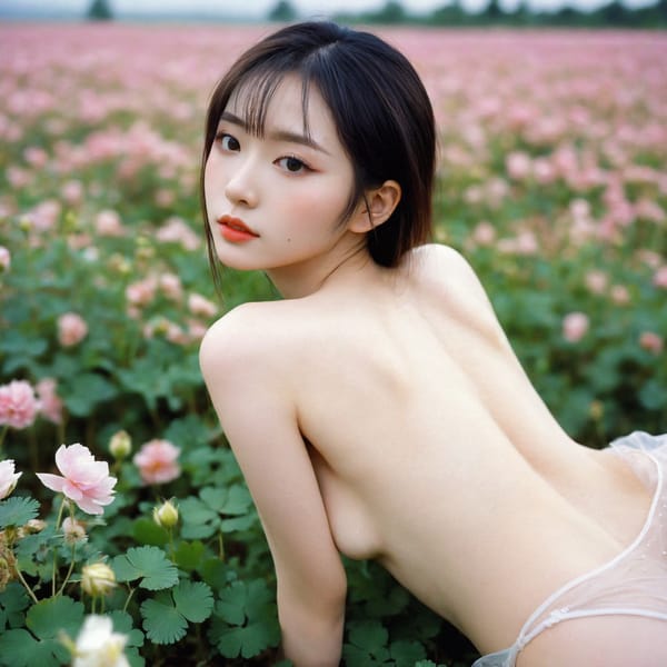 Tags: 21872187, SDXL
{"3": {"inputs": {"seed": 727785022892908, "steps": 64, "cfg": 6.65, "sampler_name": "dpmpp_2m", "scheduler": "karras", "denoise": 1.0, "model": ["27", 0], "positive": ["6", 0], "negative": ["7", 0], "latent_image": ["5", 0]}, "class_type": "KSampler"}, "4": {"inputs": {"ckpt_name": "helloworldxl.safetensors"}, "class_type": "CheckpointLoaderSimple"}, "5": {"inputs": {"width": 1024, "height": 1024, "batch_size": 1}, "class_type": "EmptyLatentImage"}, "6": {"inputs": {"text": "25 year old girl, (irish:1.13), (chinese:1.11), (seductive facial expression:1.11), (slim:1.11), (beautiful eyes:1.05), (temptress:0.97), (seductive pose:1.10), (sexy lips:1.12), (detailed face:1.01), (double eyelids:0.99), (eyelashes:1.07), (cute:1.09), (blush:1.01), (idol:1.14), (pale skin:1.12), (on all fours:1.00), (spreading ass cheeks:0.98), (from behind:1.04), (backboob:0.97), wearing (translucent clothes:1.12) on a flower field, (detailed skin:1.04), (film:1.02), (portra:1.05), (candid cinema:1.08), (RAW:1.01), (textured skin:1.07), (soft lighting:1.02), (natural looking skin:1.04), (skin fuzz:1.06)", "clip": ["27", 1]}, "class_type": "CLIPTextEncode"}, "7": {"inputs": {"text": "(low resolution:1.08), (worst quality:1.08), (bad hands:1.07), (distorted:1.13), (open mouth:1.14), (watermark:1.11), (twisted:1.11)", "clip": ["27", 1]}, "class_type": "CLIPTextEncode"}, "8": {"inputs": {"samples": ["3", 0], "vae": ["4", 2]}, "class_type": "VAEDecode"}, "25": {"inputs": {"lora_name": "nudify_xl.safetensors", "strength_model": 0.17, "strength_clip": 0.26, "model": ["4", 0], "clip": ["4", 1]}, "class_type": "LoraLoader"}, "26": {"inputs": {"lora_name": "shirtlift_SDXL_v2.safetensors", "strength_model": 0.02, "strength_clip": 0.03, "model": ["25", 0], "clip": ["25", 1]}, "class_type": "LoraLoader"}, "27": {"inputs": {"lora_name": "PerfectEyesXL.safetensors", "strength_model": 0.06, "strength_clip": 0.02, "model": ["26", 0], "clip": ["26", 1]}, "class_type": "LoraLoader"}, "30": {"inputs": {"model_name": "4x_NMKD-Superscale-SP_178000_G.pth"}, "class_type": "UpscaleModelLoader"}, "31": {"inputs": {"upscale_model": ["30", 0], "image": ["8", 0]}, "class_type": "ImageUpscaleWithModel"}, "32": {"inputs": {"upscale_method": "lanczos", "scale_by": 0.5, "image": ["31", 0]}, "class_type": "ImageScaleBy"}, "33": {"inputs": {"pixels": ["32", 0], "vae": ["4", 2]}, "class_type": "VAEEncode"}, "34": {"inputs": {"seed": 727785022892908, "steps": 64, "cfg": 6.65, "sampler_name": "dpmpp_2m", "scheduler": "karras", "denoise": 0.3, "model": ["27", 0], "positive": ["6", 0], "negative": ["7", 0], "latent_image": ["33", 0]}, "class_type": "KSampler"}, "36": {"inputs": {"samples": ["34", 0], "vae": ["4", 2]}, "class_type": "VAEDecode"}, "39": {"inputs": {"filename_prefix": "comfyapi-1717094996339", "images": ["36", 0]}, "class_type": "SaveImage"}}