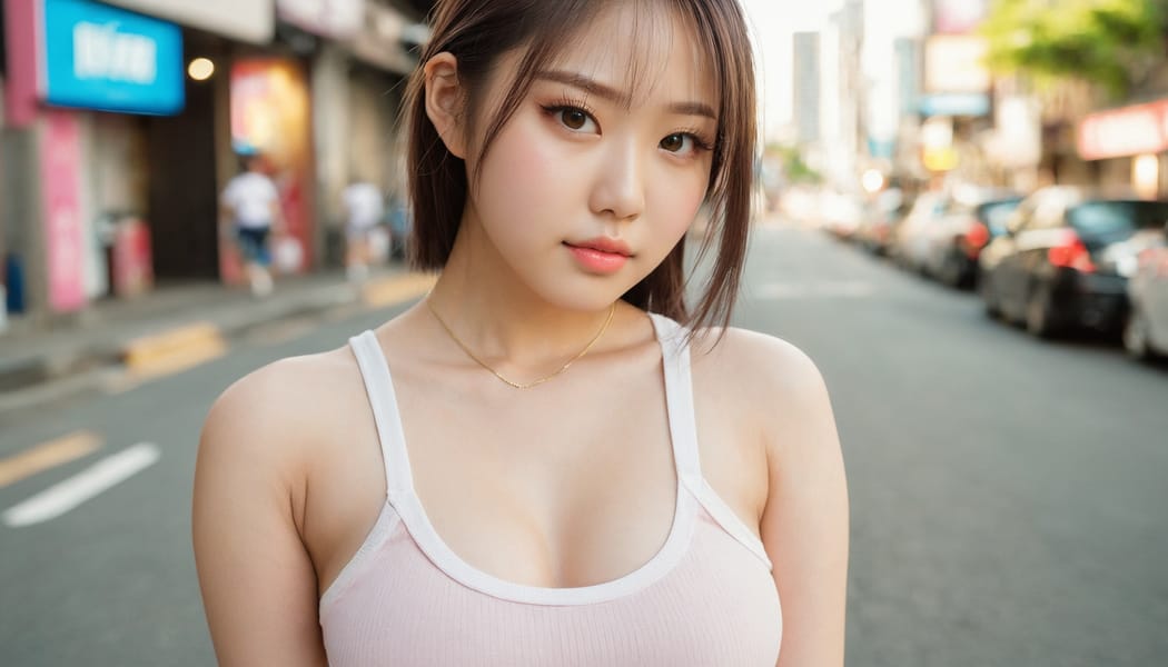 Tags: 21872187, SDXL
{"3": {"inputs": {"seed": 707875773527096, "steps": 32, "cfg": 5.33, "sampler_name": "dpmpp_2m", "scheduler": "karras", "denoise": 1.0, "model": ["27", 0], "positive": ["6", 0], "negative": ["7", 0], "latent_image": ["5", 0]}, "class_type": "KSampler"}, "4": {"inputs": {"ckpt_name": "juggernautxl.safetensors"}, "class_type": "CheckpointLoaderSimple"}, "5": {"inputs": {"width": 1344, "height": 768, "batch_size": 1}, "class_type": "EmptyLatentImage"}, "6": {"inputs": {"text": "19 year old girl, (japanese:1.00), (taiwanese:1.04), (sexy lips:1.12), (eyelashes:1.10), (idol:1.03), (temptress:0.96), (detailed face:0.97), (seductive facial expression:1.12), (cute:1.00), (seductive pose:0.99), (blush:1.10), (pale skin:1.03), (beautiful eyes:1.08), (double eyelids:1.11), (perky ass:1.00), (exposed ass:1.00), (looking back:1.10), (sexy ass:1.13), (thigh gap:0.98), (white tanktop:1.02), busy street, (portra:1.05), (detailed skin:1.04), (natural looking skin:1.01), (film:1.00), (soft lighting:1.02), (skin fuzz:1.05), (textured skin:1.00), (candid cinema:1.03), (RAW:1.00)", "clip": ["27", 1]}, "class_type": "CLIPTextEncode"}, "7": {"inputs": {"text": "(twisted:1.13), (worst quality:1.13), (bad hands:1.10), (open mouth:1.13), (distorted:1.13), (watermark:1.10), (low resolution:1.14)", "clip": ["27", 1]}, "class_type": "CLIPTextEncode"}, "8": {"inputs": {"samples": ["3", 0], "vae": ["4", 2]}, "class_type": "VAEDecode"}, "25": {"inputs": {"lora_name": "nudify_xl.safetensors", "strength_model": 0.22, "strength_clip": 0.39, "model": ["4", 0], "clip": ["4", 1]}, "class_type": "LoraLoader"}, "26": {"inputs": {"lora_name": "shirtlift_SDXL_v2.safetensors", "strength_model": 0.1, "strength_clip": 0.07, "model": ["25", 0], "clip": ["25", 1]}, "class_type": "LoraLoader"}, "27": {"inputs": {"lora_name": "PerfectEyesXL.safetensors", "strength_model": 0.1, "strength_clip": 0.12, "model": ["26", 0], "clip": ["26", 1]}, "class_type": "LoraLoader"}, "30": {"inputs": {"model_name": "4x_NMKD-Superscale-SP_178000_G.pth"}, "class_type": "UpscaleModelLoader"}, "31": {"inputs": {"upscale_model": ["30", 0], "image": ["8", 0]}, "class_type": "ImageUpscaleWithModel"}, "32": {"inputs": {"upscale_method": "lanczos", "scale_by": 0.5, "image": ["31", 0]}, "class_type": "ImageScaleBy"}, "33": {"inputs": {"pixels": ["32", 0], "vae": ["4", 2]}, "class_type": "VAEEncode"}, "34": {"inputs": {"seed": 707875773527096, "steps": 32, "cfg": 5.33, "sampler_name": "dpmpp_2m", "scheduler": "karras", "denoise": 0.3, "model": ["27", 0], "positive": ["6", 0], "negative": ["7", 0], "latent_image": ["33", 0]}, "class_type": "KSampler"}, "36": {"inputs": {"samples": ["34", 0], "vae": ["4", 2]}, "class_type": "VAEDecode"}, "39": {"inputs": {"filename_prefix": "comfyapi-1735799270322", "images": ["36", 0]}, "class_type": "SaveImage"}}