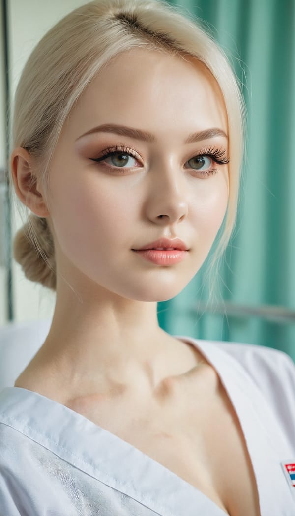 Tags: 21872187, SDXL
{"3": {"inputs": {"seed": 204082286223571, "steps": 32, "cfg": 7.52, "sampler_name": "dpmpp_2m", "scheduler": "karras", "denoise": 1.0, "model": ["27", 0], "positive": ["6", 0], "negative": ["7", 0], "latent_image": ["5", 0]}, "class_type": "KSampler"}, "4": {"inputs": {"ckpt_name": "juggernautxl.safetensors"}, "class_type": "CheckpointLoaderSimple"}, "5": {"inputs": {"width": 768, "height": 1344, "batch_size": 1}, "class_type": "EmptyLatentImage"}, "6": {"inputs": {"text": "25 year old girl, (russian:1.09), (ukrainian:0.96), (slim:1.12), (detailed face:1.07), (eyelashes:1.04), (idol:1.01), (sexy lips:1.11), (seductive pose:1.02), (blush:0.96), (temptress:1.12), (seductive facial expression:1.03), (pale skin:1.10), (double eyelids:1.05), (in a seductive pose:0.96), (large perky breasts:1.03), (cleavage:1.12), (thigh gap:1.01), (nurse in uniform:1.12) working in a hospital ward, (detailed skin:1.03), (natural looking skin:1.09), (portra:1.05), (textured skin:1.01), (film:1.06), (RAW:1.07), (skin fuzz:1.04), (soft lighting:1.04), (candid cinema:1.05)", "clip": ["27", 1]}, "class_type": "CLIPTextEncode"}, "7": {"inputs": {"text": "(twisted:1.07), (low resolution:1.06), (watermark:1.11), (worst quality:1.07), (distorted:1.08), (open mouth:1.08), (bad hands:1.12)", "clip": ["27", 1]}, "class_type": "CLIPTextEncode"}, "8": {"inputs": {"samples": ["3", 0], "vae": ["4", 2]}, "class_type": "VAEDecode"}, "25": {"inputs": {"lora_name": "nudify_xl.safetensors", "strength_model": 0.03, "strength_clip": 0.23, "model": ["4", 0], "clip": ["4", 1]}, "class_type": "LoraLoader"}, "26": {"inputs": {"lora_name": "shirtlift_SDXL_v2.safetensors", "strength_model": 0.19, "strength_clip": 0.01, "model": ["25", 0], "clip": ["25", 1]}, "class_type": "LoraLoader"}, "27": {"inputs": {"lora_name": "PerfectEyesXL.safetensors", "strength_model": 0.07, "strength_clip": 0.13, "model": ["26", 0], "clip": ["26", 1]}, "class_type": "LoraLoader"}, "30": {"inputs": {"model_name": "4x_NMKD-Superscale-SP_178000_G.pth"}, "class_type": "UpscaleModelLoader"}, "31": {"inputs": {"upscale_model": ["30", 0], "image": ["8", 0]}, "class_type": "ImageUpscaleWithModel"}, "32": {"inputs": {"upscale_method": "lanczos", "scale_by": 0.5, "image": ["31", 0]}, "class_type": "ImageScaleBy"}, "33": {"inputs": {"pixels": ["32", 0], "vae": ["4", 2]}, "class_type": "VAEEncode"}, "34": {"inputs": {"seed": 204082286223571, "steps": 32, "cfg": 7.52, "sampler_name": "dpmpp_2m", "scheduler": "karras", "denoise": 0.3, "model": ["27", 0], "positive": ["6", 0], "negative": ["7", 0], "latent_image": ["33", 0]}, "class_type": "KSampler"}, "36": {"inputs": {"samples": ["34", 0], "vae": ["4", 2]}, "class_type": "VAEDecode"}, "39": {"inputs": {"filename_prefix": "comfyapi-1728392949120", "images": ["36", 0]}, "class_type": "SaveImage"}}