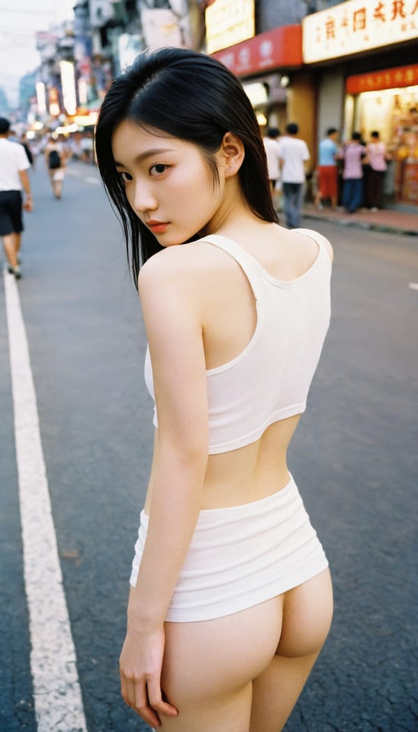 Tags: 21872187, SDXL
{"3": {"inputs": {"seed": 762564170873233, "steps": 64, "cfg": 7.17, "sampler_name": "dpmpp_2m", "scheduler": "karras", "denoise": 1.0, "model": ["27", 0], "positive": ["6", 0], "negative": ["7", 0], "latent_image": ["5", 0]}, "class_type": "KSampler"}, "4": {"inputs": {"ckpt_name": "helloworldxl.safetensors"}, "class_type": "CheckpointLoaderSimple"}, "5": {"inputs": {"width": 768, "height": 1344, "batch_size": 1}, "class_type": "EmptyLatentImage"}, "6": {"inputs": {"text": "20 year old girl, (taiwanese:1.14), (pale skin:1.05), (double eyelids:1.06), (detailed face:0.96), (seductive pose:0.97), (slim:1.08), (sexy lips:0.96), (eyelashes:1.09), (temptress:0.96), (blush:1.09), (cute:1.12), (seductive facial expression:0.97), (perky ass:1.08), (exposed ass:1.11), (looking back:1.11), (sexy ass:1.06), (thigh gap:0.97), (white tanktop:1.06), busy street, (candid cinema:1.00), (soft lighting:1.01), (film:1.09), (portra:1.08), (natural looking skin:1.05), (detailed skin:1.00), (RAW:1.07), (skin fuzz:1.02), (textured skin:1.02)", "clip": ["27", 1]}, "class_type": "CLIPTextEncode"}, "7": {"inputs": {"text": "(worst quality:1.06), (low resolution:1.09), (open mouth:1.14), (bad hands:1.11), (watermark:1.10), (twisted:1.10), (distorted:1.09)", "clip": ["27", 1]}, "class_type": "CLIPTextEncode"}, "8": {"inputs": {"samples": ["3", 0], "vae": ["4", 2]}, "class_type": "VAEDecode"}, "25": {"inputs": {"lora_name": "nudify_xl.safetensors", "strength_model": 0.34, "strength_clip": 0.18, "model": ["4", 0], "clip": ["4", 1]}, "class_type": "LoraLoader"}, "26": {"inputs": {"lora_name": "shirtlift_SDXL_v2.safetensors", "strength_model": 0.09, "strength_clip": 0.18, "model": ["25", 0], "clip": ["25", 1]}, "class_type": "LoraLoader"}, "27": {"inputs": {"lora_name": "PerfectEyesXL.safetensors", "strength_model": 0.02, "strength_clip": 0.0, "model": ["26", 0], "clip": ["26", 1]}, "class_type": "LoraLoader"}, "30": {"inputs": {"model_name": "4x_NMKD-Superscale-SP_178000_G.pth"}, "class_type": "UpscaleModelLoader"}, "31": {"inputs": {"upscale_model": ["30", 0], "image": ["8", 0]}, "class_type": "ImageUpscaleWithModel"}, "32": {"inputs": {"upscale_method": "lanczos", "scale_by": 0.5, "image": ["31", 0]}, "class_type": "ImageScaleBy"}, "33": {"inputs": {"pixels": ["32", 0], "vae": ["4", 2]}, "class_type": "VAEEncode"}, "34": {"inputs": {"seed": 762564170873233, "steps": 64, "cfg": 7.17, "sampler_name": "dpmpp_2m", "scheduler": "karras", "denoise": 0.3, "model": ["27", 0], "positive": ["6", 0], "negative": ["7", 0], "latent_image": ["33", 0]}, "class_type": "KSampler"}, "36": {"inputs": {"samples": ["34", 0], "vae": ["4", 2]}, "class_type": "VAEDecode"}, "39": {"inputs": {"filename_prefix": "comfyapi-1734852849925", "images": ["36", 0]}, "class_type": "SaveImage"}}