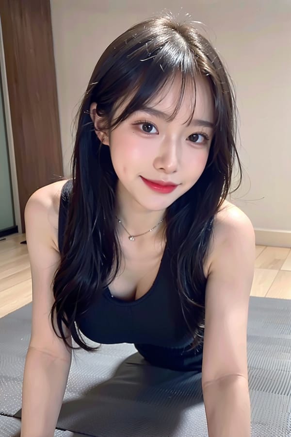 Tags: 21872187
<lora:mix4:0.63>, <lora:JapaneseDollLikeness_v15:0.34>, <lora:koreanDollLikeness:0.75>, (gym outfit:1.03), gym, (on all fours:1.20), spreading ass cheeks, (from behind:0.95), <lora:fixStandingDoggyStyle:0.26>, backboob, <lora:Addams:0.27>, extremely detailed face, cute, (photorealistic:1.18), sexy lips, seductive smile, double eyelids, eyelashes, perky breasts, RAW, best quality, sharp, (long slim legs:1.10), blush, solo, (stunningly attractive:1.08)
Negative prompt: anime, (worst quality:2.19)
Steps: 64, Sampler: DPM++ 2M Karras, CFG scale: 6.95, Seed: 1575643751, Size: 512x768, Model hash: fc2511737a, Model: chilloutmix_NiPrunedFp32Fix, Seed resize from: -1x-1, Denoising strength: 0.4, Version: v1.2.1, Hires upscale: 2.0, Hires steps: 16, Hires upscaler: ESRGAN_4x