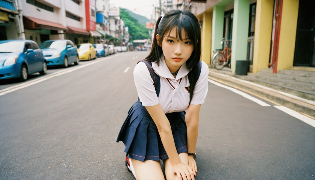 Tags: 21872187, SDXL
{"3": {"inputs": {"seed": 436325297637902, "steps": 32, "cfg": 7.95, "sampler_name": "dpmpp_2m", "scheduler": "karras", "denoise": 1.0, "model": ["27", 0], "positive": ["6", 0], "negative": ["7", 0], "latent_image": ["5", 0]}, "class_type": "KSampler"}, "4": {"inputs": {"ckpt_name": "helloworldxl.safetensors"}, "class_type": "CheckpointLoaderSimple"}, "5": {"inputs": {"width": 1344, "height": 768, "batch_size": 1}, "class_type": "EmptyLatentImage"}, "6": {"inputs": {"text": "21 year old girl, (taiwanese:1.00), (sexy lips:1.02), (temptress:1.06), (blush:1.03), (seductive pose:0.99), (beautiful eyes:0.95), (cute:1.10), (eyelashes:1.04), (double eyelids:0.95), (detailed face:0.99), (idol:1.00), (seductive facial expression:0.95), (slim:1.01), (in a seductive pose:1.02), (large perky breasts:0.96), (cleavage:0.96), (thigh gap:1.09), (school uniform:1.10), choker, busy street, (natural looking skin:1.05), (candid cinema:1.01), (portra:1.02), (RAW:1.06), (detailed skin:1.00), (film:1.05), (soft lighting:1.08), (textured skin:1.04), (skin fuzz:1.09)", "clip": ["27", 1]}, "class_type": "CLIPTextEncode"}, "7": {"inputs": {"text": "(worst quality:1.09), (watermark:1.10), (open mouth:1.05), (distorted:1.08), (twisted:1.08), (low resolution:1.12), (bad hands:1.14)", "clip": ["27", 1]}, "class_type": "CLIPTextEncode"}, "8": {"inputs": {"samples": ["3", 0], "vae": ["4", 2]}, "class_type": "VAEDecode"}, "25": {"inputs": {"lora_name": "nudify_xl.safetensors", "strength_model": 0.04, "strength_clip": 0.24, "model": ["4", 0], "clip": ["4", 1]}, "class_type": "LoraLoader"}, "26": {"inputs": {"lora_name": "shirtlift_SDXL_v2.safetensors", "strength_model": 0.03, "strength_clip": 0.08, "model": ["25", 0], "clip": ["25", 1]}, "class_type": "LoraLoader"}, "27": {"inputs": {"lora_name": "PerfectEyesXL.safetensors", "strength_model": 0.0, "strength_clip": 0.12, "model": ["26", 0], "clip": ["26", 1]}, "class_type": "LoraLoader"}, "30": {"inputs": {"model_name": "4x_NMKD-Superscale-SP_178000_G.pth"}, "class_type": "UpscaleModelLoader"}, "31": {"inputs": {"upscale_model": ["30", 0], "image": ["8", 0]}, "class_type": "ImageUpscaleWithModel"}, "32": {"inputs": {"upscale_method": "lanczos", "scale_by": 0.5, "image": ["31", 0]}, "class_type": "ImageScaleBy"}, "33": {"inputs": {"pixels": ["32", 0], "vae": ["4", 2]}, "class_type": "VAEEncode"}, "34": {"inputs": {"seed": 436325297637902, "steps": 32, "cfg": 7.95, "sampler_name": "dpmpp_2m", "scheduler": "karras", "denoise": 0.3, "model": ["27", 0], "positive": ["6", 0], "negative": ["7", 0], "latent_image": ["33", 0]}, "class_type": "KSampler"}, "36": {"inputs": {"samples": ["34", 0], "vae": ["4", 2]}, "class_type": "VAEDecode"}, "39": {"inputs": {"filename_prefix": "comfyapi-1734381777550", "images": ["36", 0]}, "class_type": "SaveImage"}}