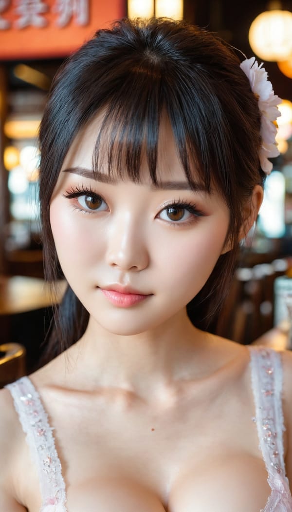 Tags: 21872187, SDXL
{"3": {"inputs": {"seed": 296098286901865, "steps": 64, "cfg": 7.38, "sampler_name": "dpmpp_2m", "scheduler": "karras", "denoise": 1.0, "model": ["27", 0], "positive": ["6", 0], "negative": ["7", 0], "latent_image": ["5", 0]}, "class_type": "KSampler"}, "4": {"inputs": {"ckpt_name": "juggernautxl.safetensors"}, "class_type": "CheckpointLoaderSimple"}, "5": {"inputs": {"width": 768, "height": 1344, "batch_size": 1}, "class_type": "EmptyLatentImage"}, "6": {"inputs": {"text": "28 year old girl, (russian:1.06), (japanese:1.09), (chinese:1.11), (taiwanese:1.07), (slim:0.96), (detailed face:1.08), (idol:1.11), (double eyelids:1.01), (blush:1.14), (seductive facial expression:0.96), (seductive pose:0.97), (temptress:1.00), (pale skin:1.01), (eyelashes:1.12), (sexy lips:1.01), (beautiful eyes:1.01), (cute:1.10), (in a seductive pose:0.99), (large perky breasts:1.06), (cleavage:1.12), (thigh gap:1.12), (a waitress in uniform:0.95) working at a restaurant, (detailed skin:1.03), (portra:1.07), (RAW:1.00), (skin fuzz:1.06), (film:1.01), (candid cinema:1.08), (textured skin:1.03), (soft lighting:1.06), (natural looking skin:1.08)", "clip": ["27", 1]}, "class_type": "CLIPTextEncode"}, "7": {"inputs": {"text": "(low resolution:1.12), (bad hands:1.14), (open mouth:1.13), (watermark:1.10), (twisted:1.06), (distorted:1.05), (worst quality:1.10)", "clip": ["27", 1]}, "class_type": "CLIPTextEncode"}, "8": {"inputs": {"samples": ["3", 0], "vae": ["4", 2]}, "class_type": "VAEDecode"}, "25": {"inputs": {"lora_name": "nudify_xl.safetensors", "strength_model": 0.1, "strength_clip": 0.07, "model": ["4", 0], "clip": ["4", 1]}, "class_type": "LoraLoader"}, "26": {"inputs": {"lora_name": "shirtlift_SDXL_v2.safetensors", "strength_model": 0.05, "strength_clip": 0.03, "model": ["25", 0], "clip": ["25", 1]}, "class_type": "LoraLoader"}, "27": {"inputs": {"lora_name": "PerfectEyesXL.safetensors", "strength_model": 0.02, "strength_clip": 0.14, "model": ["26", 0], "clip": ["26", 1]}, "class_type": "LoraLoader"}, "30": {"inputs": {"model_name": "4x_NMKD-Superscale-SP_178000_G.pth"}, "class_type": "UpscaleModelLoader"}, "31": {"inputs": {"upscale_model": ["30", 0], "image": ["8", 0]}, "class_type": "ImageUpscaleWithModel"}, "32": {"inputs": {"upscale_method": "lanczos", "scale_by": 0.5, "image": ["31", 0]}, "class_type": "ImageScaleBy"}, "33": {"inputs": {"pixels": ["32", 0], "vae": ["4", 2]}, "class_type": "VAEEncode"}, "34": {"inputs": {"seed": 296098286901865, "steps": 64, "cfg": 7.38, "sampler_name": "dpmpp_2m", "scheduler": "karras", "denoise": 0.3, "model": ["27", 0], "positive": ["6", 0], "negative": ["7", 0], "latent_image": ["33", 0]}, "class_type": "KSampler"}, "36": {"inputs": {"samples": ["34", 0], "vae": ["4", 2]}, "class_type": "VAEDecode"}, "39": {"inputs": {"filename_prefix": "comfyapi-1732022234985", "images": ["36", 0]}, "class_type": "SaveImage"}}