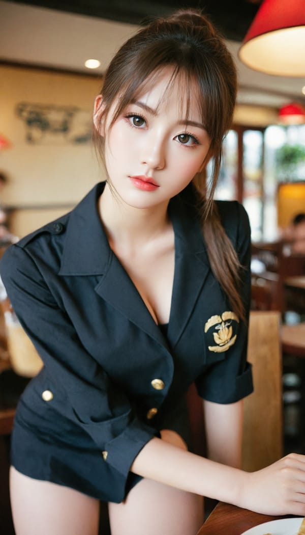 Tags: 21872187, SDXL
{"3": {"inputs": {"seed": 669812766389867, "steps": 32, "cfg": 6.55, "sampler_name": "dpmpp_2m", "scheduler": "karras", "denoise": 1.0, "model": ["27", 0], "positive": ["6", 0], "negative": ["7", 0], "latent_image": ["5", 0]}, "class_type": "KSampler"}, "4": {"inputs": {"ckpt_name": "leosamsHelloworldSDXL_helloworldSDXL30.safetensors"}, "class_type": "CheckpointLoaderSimple"}, "5": {"inputs": {"width": 768, "height": 1344, "batch_size": 1}, "class_type": "EmptyLatentImage"}, "6": {"inputs": {"text": "18 year old girl, (eyelashes:1.08), (slim:1.11), (cute:1.11), (seductive pose:1.07), (pale skin:0.99), (beautiful eyes:1.11), (sexy lips:1.04), (double eyelids:0.95), (detailed face:1.11), (blush:0.97), (seductive facial expression:1.02), (temptress:0.97), (idol:1.01), (in a seductive pose:1.08), (large perky breasts:1.08), (cleavage:1.05), (thigh gap:1.04), (a waitress in uniform:1.13) working at a restaurant, (skin fuzz:1.05), (candid cinema:1.05), (detailed skin:1.08), (portra:1.07), (film:1.06), (soft lighting:1.02), (natural looking skin:1.03), (RAW:1.05), (textured skin:1.00)", "clip": ["27", 1]}, "class_type": "CLIPTextEncode"}, "7": {"inputs": {"text": "(low resolution:1.11), (bad hands:1.06), (twisted:1.14), (open mouth:1.14), (worst quality:1.06), (watermark:1.08), (distorted:1.11)", "clip": ["27", 1]}, "class_type": "CLIPTextEncode"}, "8": {"inputs": {"samples": ["3", 0], "vae": ["4", 2]}, "class_type": "VAEDecode"}, "25": {"inputs": {"lora_name": "nudify_xl.safetensors", "strength_model": 0.05, "strength_clip": 0.21, "model": ["4", 0], "clip": ["4", 1]}, "class_type": "LoraLoader"}, "26": {"inputs": {"lora_name": "shirtlift_SDXL_v2.safetensors", "strength_model": 0.0, "strength_clip": 0.03, "model": ["25", 0], "clip": ["25", 1]}, "class_type": "LoraLoader"}, "27": {"inputs": {"lora_name": "PerfectEyesXL.safetensors", "strength_model": 0.13, "strength_clip": 0.07, "model": ["26", 0], "clip": ["26", 1]}, "class_type": "LoraLoader"}, "30": {"inputs": {"model_name": "4x_NMKD-Superscale-SP_178000_G.pth"}, "class_type": "UpscaleModelLoader"}, "31": {"inputs": {"upscale_model": ["30", 0], "image": ["8", 0]}, "class_type": "ImageUpscaleWithModel"}, "32": {"inputs": {"upscale_method": "lanczos", "scale_by": 0.5, "image": ["31", 0]}, "class_type": "ImageScaleBy"}, "33": {"inputs": {"pixels": ["32", 0], "vae": ["4", 2]}, "class_type": "VAEEncode"}, "34": {"inputs": {"seed": 669812766389867, "steps": 32, "cfg": 6.55, "sampler_name": "dpmpp_2m", "scheduler": "karras", "denoise": 0.3, "model": ["27", 0], "positive": ["6", 0], "negative": ["7", 0], "latent_image": ["33", 0]}, "class_type": "KSampler"}, "36": {"inputs": {"samples": ["34", 0], "vae": ["4", 2]}, "class_type": "VAEDecode"}, "39": {"inputs": {"filename_prefix": "comfyapi-1705401326801", "images": ["36", 0]}, "class_type": "SaveImage"}}