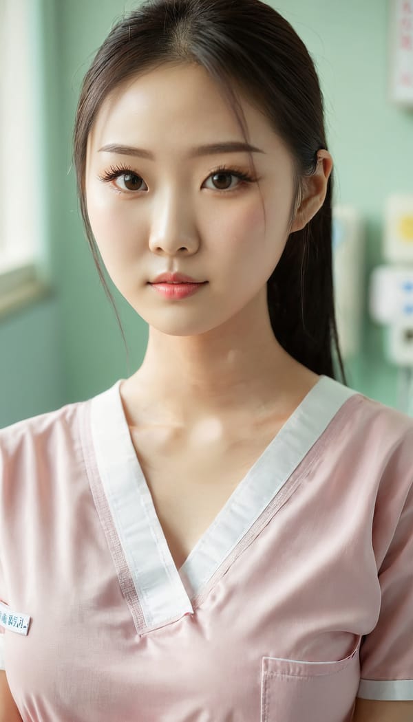 Tags: 21872187, SDXL
{"3": {"inputs": {"seed": 217631588358919, "steps": 64, "cfg": 7.25, "sampler_name": "dpmpp_2m", "scheduler": "karras", "denoise": 1.0, "model": ["27", 0], "positive": ["6", 0], "negative": ["7", 0], "latent_image": ["5", 0]}, "class_type": "KSampler"}, "4": {"inputs": {"ckpt_name": "juggernautxl.safetensors"}, "class_type": "CheckpointLoaderSimple"}, "5": {"inputs": {"width": 768, "height": 1344, "batch_size": 1}, "class_type": "EmptyLatentImage"}, "6": {"inputs": {"text": "26 year old girl, (chinese:1.09), (cute:1.08), (detailed face:1.03), (double eyelids:1.11), (blush:0.99), (seductive facial expression:0.95), (slim:1.14), (beautiful eyes:1.00), (temptress:1.10), (sexy lips:1.03), (eyelashes:1.09), (pale skin:0.97), (in a seductive pose:1.09), (large perky breasts:1.04), (cleavage:1.13), (thigh gap:1.00), (nurse in uniform:0.97) working in a hospital ward, (portra:1.02), (skin fuzz:1.09), (candid cinema:1.07), (detailed skin:1.00), (film:1.00), (RAW:1.07), (soft lighting:1.04), (natural looking skin:1.00), (textured skin:1.09)", "clip": ["27", 1]}, "class_type": "CLIPTextEncode"}, "7": {"inputs": {"text": "(distorted:1.11), (bad hands:1.07), (low resolution:1.06), (worst quality:1.07), (twisted:1.10), (watermark:1.06), (open mouth:1.13)", "clip": ["27", 1]}, "class_type": "CLIPTextEncode"}, "8": {"inputs": {"samples": ["3", 0], "vae": ["4", 2]}, "class_type": "VAEDecode"}, "25": {"inputs": {"lora_name": "nudify_xl.safetensors", "strength_model": 0.32, "strength_clip": 0.07, "model": ["4", 0], "clip": ["4", 1]}, "class_type": "LoraLoader"}, "26": {"inputs": {"lora_name": "shirtlift_SDXL_v2.safetensors", "strength_model": 0.11, "strength_clip": 0.0, "model": ["25", 0], "clip": ["25", 1]}, "class_type": "LoraLoader"}, "27": {"inputs": {"lora_name": "PerfectEyesXL.safetensors", "strength_model": 0.16, "strength_clip": 0.11, "model": ["26", 0], "clip": ["26", 1]}, "class_type": "LoraLoader"}, "30": {"inputs": {"model_name": "4x_NMKD-Superscale-SP_178000_G.pth"}, "class_type": "UpscaleModelLoader"}, "31": {"inputs": {"upscale_model": ["30", 0], "image": ["8", 0]}, "class_type": "ImageUpscaleWithModel"}, "32": {"inputs": {"upscale_method": "lanczos", "scale_by": 0.5, "image": ["31", 0]}, "class_type": "ImageScaleBy"}, "33": {"inputs": {"pixels": ["32", 0], "vae": ["4", 2]}, "class_type": "VAEEncode"}, "34": {"inputs": {"seed": 217631588358919, "steps": 64, "cfg": 7.25, "sampler_name": "dpmpp_2m", "scheduler": "karras", "denoise": 0.3, "model": ["27", 0], "positive": ["6", 0], "negative": ["7", 0], "latent_image": ["33", 0]}, "class_type": "KSampler"}, "36": {"inputs": {"samples": ["34", 0], "vae": ["4", 2]}, "class_type": "VAEDecode"}, "39": {"inputs": {"filename_prefix": "comfyapi-1728188210946", "images": ["36", 0]}, "class_type": "SaveImage"}}