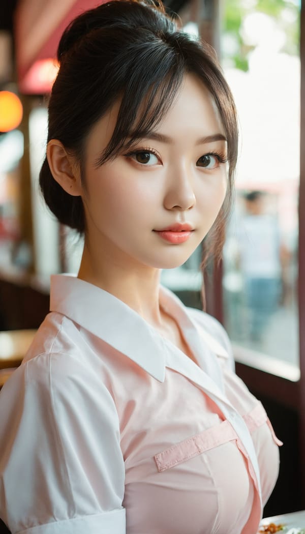 Tags: 21872187, SDXL
{"3": {"inputs": {"seed": 490177749254307, "steps": 32, "cfg": 7.05, "sampler_name": "dpmpp_2m", "scheduler": "karras", "denoise": 1.0, "model": ["27", 0], "positive": ["6", 0], "negative": ["7", 0], "latent_image": ["5", 0]}, "class_type": "KSampler"}, "4": {"inputs": {"ckpt_name": "juggernautxl.safetensors"}, "class_type": "CheckpointLoaderSimple"}, "5": {"inputs": {"width": 768, "height": 1344, "batch_size": 1}, "class_type": "EmptyLatentImage"}, "6": {"inputs": {"text": "23 year old girl, (ukrainian:1.14), (taiwanese:1.01), (double eyelids:0.97), (eyelashes:1.07), (detailed face:1.01), (blush:1.09), (slim:1.07), (cute:0.98), (temptress:1.09), (idol:0.97), (seductive facial expression:1.00), (seductive pose:1.11), (beautiful eyes:0.98), (sexy lips:0.98), (pale skin:1.12), (on all fours:0.95), (spreading ass cheeks:1.02), (from behind:1.08), (backboob:0.97), (a waitress in uniform:1.00) working at a restaurant, (candid cinema:1.09), (RAW:1.09), (soft lighting:1.02), (natural looking skin:1.01), (portra:1.09), (skin fuzz:1.06), (film:1.04), (textured skin:1.00), (detailed skin:1.06)", "clip": ["27", 1]}, "class_type": "CLIPTextEncode"}, "7": {"inputs": {"text": "(worst quality:1.06), (watermark:1.10), (distorted:1.13), (bad hands:1.11), (open mouth:1.06), (low resolution:1.10), (twisted:1.05)", "clip": ["27", 1]}, "class_type": "CLIPTextEncode"}, "8": {"inputs": {"samples": ["3", 0], "vae": ["4", 2]}, "class_type": "VAEDecode"}, "25": {"inputs": {"lora_name": "nudify_xl.safetensors", "strength_model": 0.22, "strength_clip": 0.18, "model": ["4", 0], "clip": ["4", 1]}, "class_type": "LoraLoader"}, "26": {"inputs": {"lora_name": "shirtlift_SDXL_v2.safetensors", "strength_model": 0.13, "strength_clip": 0.0, "model": ["25", 0], "clip": ["25", 1]}, "class_type": "LoraLoader"}, "27": {"inputs": {"lora_name": "PerfectEyesXL.safetensors", "strength_model": 0.05, "strength_clip": 0.01, "model": ["26", 0], "clip": ["26", 1]}, "class_type": "LoraLoader"}, "30": {"inputs": {"model_name": "4x_NMKD-Superscale-SP_178000_G.pth"}, "class_type": "UpscaleModelLoader"}, "31": {"inputs": {"upscale_model": ["30", 0], "image": ["8", 0]}, "class_type": "ImageUpscaleWithModel"}, "32": {"inputs": {"upscale_method": "lanczos", "scale_by": 0.5, "image": ["31", 0]}, "class_type": "ImageScaleBy"}, "33": {"inputs": {"pixels": ["32", 0], "vae": ["4", 2]}, "class_type": "VAEEncode"}, "34": {"inputs": {"seed": 490177749254307, "steps": 32, "cfg": 7.05, "sampler_name": "dpmpp_2m", "scheduler": "karras", "denoise": 0.3, "model": ["27", 0], "positive": ["6", 0], "negative": ["7", 0], "latent_image": ["33", 0]}, "class_type": "KSampler"}, "36": {"inputs": {"samples": ["34", 0], "vae": ["4", 2]}, "class_type": "VAEDecode"}, "39": {"inputs": {"filename_prefix": "comfyapi-1713270114579", "images": ["36", 0]}, "class_type": "SaveImage"}}