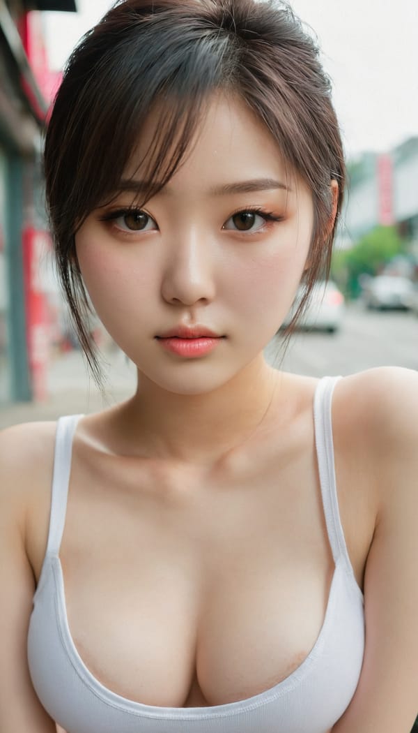 Tags: 21872187, SDXL
{"3": {"inputs": {"seed": 503484841510968, "steps": 64, "cfg": 5.75, "sampler_name": "dpmpp_2m", "scheduler": "karras", "denoise": 1.0, "model": ["27", 0], "positive": ["6", 0], "negative": ["7", 0], "latent_image": ["5", 0]}, "class_type": "KSampler"}, "4": {"inputs": {"ckpt_name": "juggernautxl.safetensors"}, "class_type": "CheckpointLoaderSimple"}, "5": {"inputs": {"width": 768, "height": 1344, "batch_size": 1}, "class_type": "EmptyLatentImage"}, "6": {"inputs": {"text": "18 year old girl, (korean:1.07), (beautiful eyes:1.06), (sexy lips:1.09), (blush:0.97), (seductive facial expression:1.03), (seductive pose:1.05), (eyelashes:1.13), (slim:1.01), (idol:0.97), (cute:1.01), (detailed face:1.11), (pale skin:1.08), (double eyelids:1.01), (in a seductive pose:1.10), (large perky breasts:0.98), (cleavage:1.08), (thigh gap:1.07), (white tanktop:1.11), busy street, (detailed skin:1.06), (RAW:1.07), (film:1.00), (natural looking skin:1.09), (candid cinema:1.05), (skin fuzz:1.01), (textured skin:1.05), (portra:1.06), (soft lighting:1.01)", "clip": ["27", 1]}, "class_type": "CLIPTextEncode"}, "7": {"inputs": {"text": "(open mouth:1.12), (worst quality:1.14), (low resolution:1.06), (bad hands:1.07), (watermark:1.09), (distorted:1.14), (twisted:1.05)", "clip": ["27", 1]}, "class_type": "CLIPTextEncode"}, "8": {"inputs": {"samples": ["3", 0], "vae": ["4", 2]}, "class_type": "VAEDecode"}, "25": {"inputs": {"lora_name": "nudify_xl.safetensors", "strength_model": 0.05, "strength_clip": 0.2, "model": ["4", 0], "clip": ["4", 1]}, "class_type": "LoraLoader"}, "26": {"inputs": {"lora_name": "shirtlift_SDXL_v2.safetensors", "strength_model": 0.13, "strength_clip": 0.05, "model": ["25", 0], "clip": ["25", 1]}, "class_type": "LoraLoader"}, "27": {"inputs": {"lora_name": "PerfectEyesXL.safetensors", "strength_model": 0.17, "strength_clip": 0.05, "model": ["26", 0], "clip": ["26", 1]}, "class_type": "LoraLoader"}, "30": {"inputs": {"model_name": "4x_NMKD-Superscale-SP_178000_G.pth"}, "class_type": "UpscaleModelLoader"}, "31": {"inputs": {"upscale_model": ["30", 0], "image": ["8", 0]}, "class_type": "ImageUpscaleWithModel"}, "32": {"inputs": {"upscale_method": "lanczos", "scale_by": 0.5, "image": ["31", 0]}, "class_type": "ImageScaleBy"}, "33": {"inputs": {"pixels": ["32", 0], "vae": ["4", 2]}, "class_type": "VAEEncode"}, "34": {"inputs": {"seed": 503484841510968, "steps": 64, "cfg": 5.75, "sampler_name": "dpmpp_2m", "scheduler": "karras", "denoise": 0.3, "model": ["27", 0], "positive": ["6", 0], "negative": ["7", 0], "latent_image": ["33", 0]}, "class_type": "KSampler"}, "36": {"inputs": {"samples": ["34", 0], "vae": ["4", 2]}, "class_type": "VAEDecode"}, "39": {"inputs": {"filename_prefix": "comfyapi-1713760055288", "images": ["36", 0]}, "class_type": "SaveImage"}}