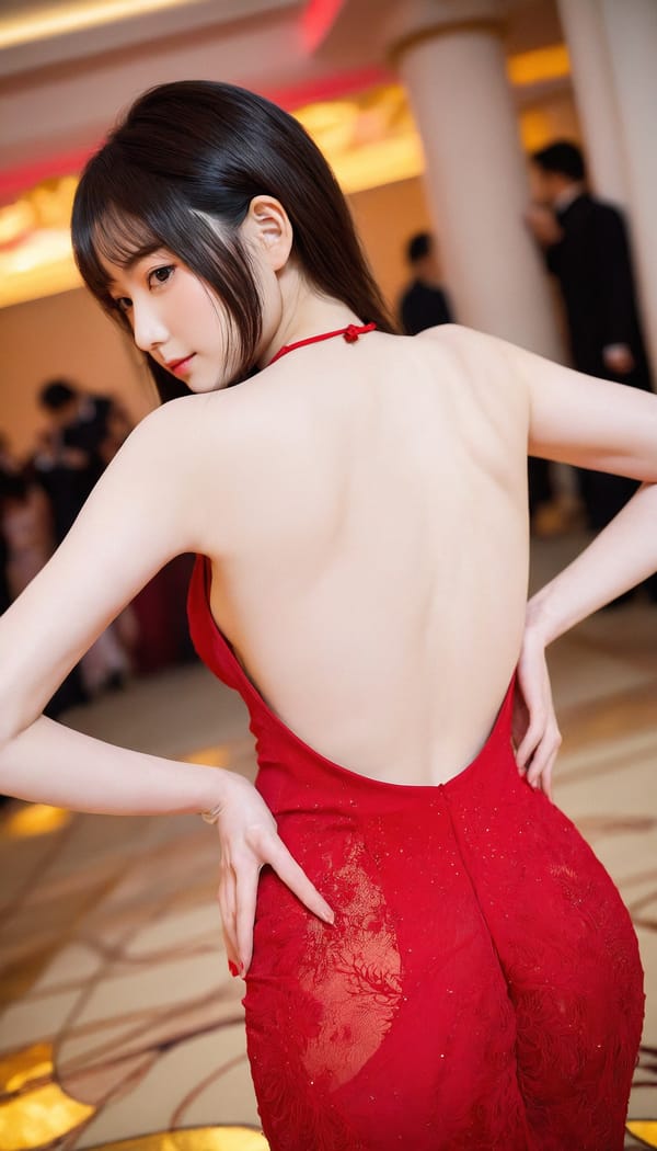 Tags: 21872187, SDXL
{"3": {"inputs": {"seed": 153272168307457, "steps": 32, "cfg": 7.3, "sampler_name": "dpmpp_2m", "scheduler": "karras", "denoise": 1.0, "model": ["27", 0], "positive": ["6", 0], "negative": ["7", 0], "latent_image": ["5", 0]}, "class_type": "KSampler"}, "4": {"inputs": {"ckpt_name": "helloworldxl.safetensors"}, "class_type": "CheckpointLoaderSimple"}, "5": {"inputs": {"width": 768, "height": 1344, "batch_size": 1}, "class_type": "EmptyLatentImage"}, "6": {"inputs": {"text": "21 year old girl, (japanese:1.12), (seductive pose:1.04), (double eyelids:1.04), (detailed face:0.99), (cute:0.99), (seductive facial expression:1.02), (blush:1.04), (beautiful eyes:1.13), (pale skin:0.99), (eyelashes:1.02), (temptress:1.01), (idol:0.98), (sexy lips:1.01), (on all fours:1.01), (spreading ass cheeks:1.04), (from behind:1.08), (backboob:1.09), (wearing a low-cut red dress:0.95) at a ballroom, (textured skin:1.05), (natural looking skin:1.02), (portra:1.06), (candid cinema:1.09), (RAW:1.00), (soft lighting:1.06), (skin fuzz:1.04), (detailed skin:1.09), (film:1.04)", "clip": ["27", 1]}, "class_type": "CLIPTextEncode"}, "7": {"inputs": {"text": "(twisted:1.10), (worst quality:1.13), (open mouth:1.12), (distorted:1.13), (low resolution:1.06), (watermark:1.10), (bad hands:1.12)", "clip": ["27", 1]}, "class_type": "CLIPTextEncode"}, "8": {"inputs": {"samples": ["3", 0], "vae": ["4", 2]}, "class_type": "VAEDecode"}, "25": {"inputs": {"lora_name": "nudify_xl.safetensors", "strength_model": 0.12, "strength_clip": 0.04, "model": ["4", 0], "clip": ["4", 1]}, "class_type": "LoraLoader"}, "26": {"inputs": {"lora_name": "shirtlift_SDXL_v2.safetensors", "strength_model": 0.08, "strength_clip": 0.16, "model": ["25", 0], "clip": ["25", 1]}, "class_type": "LoraLoader"}, "27": {"inputs": {"lora_name": "PerfectEyesXL.safetensors", "strength_model": 0.15, "strength_clip": 0.12, "model": ["26", 0], "clip": ["26", 1]}, "class_type": "LoraLoader"}, "30": {"inputs": {"model_name": "4x_NMKD-Superscale-SP_178000_G.pth"}, "class_type": "UpscaleModelLoader"}, "31": {"inputs": {"upscale_model": ["30", 0], "image": ["8", 0]}, "class_type": "ImageUpscaleWithModel"}, "32": {"inputs": {"upscale_method": "lanczos", "scale_by": 0.5, "image": ["31", 0]}, "class_type": "ImageScaleBy"}, "33": {"inputs": {"pixels": ["32", 0], "vae": ["4", 2]}, "class_type": "VAEEncode"}, "34": {"inputs": {"seed": 153272168307457, "steps": 32, "cfg": 7.3, "sampler_name": "dpmpp_2m", "scheduler": "karras", "denoise": 0.3, "model": ["27", 0], "positive": ["6", 0], "negative": ["7", 0], "latent_image": ["33", 0]}, "class_type": "KSampler"}, "36": {"inputs": {"samples": ["34", 0], "vae": ["4", 2]}, "class_type": "VAEDecode"}, "39": {"inputs": {"filename_prefix": "comfyapi-1716573152350", "images": ["36", 0]}, "class_type": "SaveImage"}}