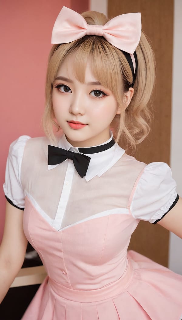 Tags: 21872187, SDXL
{"3": {"inputs": {"seed": 975653955598245, "steps": 64, "cfg": 5.11, "sampler_name": "dpmpp_2m", "scheduler": "karras", "denoise": 1.0, "model": ["27", 0], "positive": ["6", 0], "negative": ["7", 0], "latent_image": ["5", 0]}, "class_type": "KSampler"}, "4": {"inputs": {"ckpt_name": "juggernautXL_v8Rundiffusion.safetensors"}, "class_type": "CheckpointLoaderSimple"}, "5": {"inputs": {"width": 768, "height": 1344, "batch_size": 1}, "class_type": "EmptyLatentImage"}, "6": {"inputs": {"text": "18 year old girl, (eyelashes:1.06), (idol:0.95), (pale skin:1.01), (double eyelids:1.07), (beautiful eyes:1.08), (slim:1.09), (blush:1.13), (sexy lips:1.13), (cute:1.12), (detailed face:1.11), (seductive facial expression:1.07), (seductive pose:1.02), (temptress:1.03), (perky ass:0.96), (exposed ass:1.08), (looking back:0.96), (sexy ass:1.04), (thigh gap:0.99), in a (skimpy maid costume:0.97) working at a maid cafe, choker, bowtie, headband, pleated skirt, (soft lighting:1.09), (candid cinema:1.08), (detailed skin:1.08), (portra:1.06), (textured skin:1.09), (film:1.07), (RAW:1.06), (skin fuzz:1.04), (natural looking skin:1.00)", "clip": ["27", 1]}, "class_type": "CLIPTextEncode"}, "7": {"inputs": {"text": "(worst quality:1.06), (distorted:1.05), (bad hands:1.06), (low resolution:1.14), (open mouth:1.13), (twisted:1.13), (watermark:1.09)", "clip": ["27", 1]}, "class_type": "CLIPTextEncode"}, "8": {"inputs": {"samples": ["3", 0], "vae": ["4", 2]}, "class_type": "VAEDecode"}, "25": {"inputs": {"lora_name": "nudify_xl.safetensors", "strength_model": 0.34, "strength_clip": 0.07, "model": ["4", 0], "clip": ["4", 1]}, "class_type": "LoraLoader"}, "26": {"inputs": {"lora_name": "shirtlift_SDXL_v2.safetensors", "strength_model": 0.07, "strength_clip": 0.11, "model": ["25", 0], "clip": ["25", 1]}, "class_type": "LoraLoader"}, "27": {"inputs": {"lora_name": "PerfectEyesXL.safetensors", "strength_model": 0.05, "strength_clip": 0.16, "model": ["26", 0], "clip": ["26", 1]}, "class_type": "LoraLoader"}, "30": {"inputs": {"model_name": "4x_NMKD-Superscale-SP_178000_G.pth"}, "class_type": "UpscaleModelLoader"}, "31": {"inputs": {"upscale_model": ["30", 0], "image": ["8", 0]}, "class_type": "ImageUpscaleWithModel"}, "32": {"inputs": {"upscale_method": "lanczos", "scale_by": 0.5, "image": ["31", 0]}, "class_type": "ImageScaleBy"}, "33": {"inputs": {"pixels": ["32", 0], "vae": ["4", 2]}, "class_type": "VAEEncode"}, "34": {"inputs": {"seed": 975653955598245, "steps": 64, "cfg": 5.11, "sampler_name": "dpmpp_2m", "scheduler": "karras", "denoise": 0.3, "model": ["27", 0], "positive": ["6", 0], "negative": ["7", 0], "latent_image": ["33", 0]}, "class_type": "KSampler"}, "36": {"inputs": {"samples": ["34", 0], "vae": ["4", 2]}, "class_type": "VAEDecode"}, "39": {"inputs": {"filename_prefix": "comfyapi-1707545337953", "images": ["36", 0]}, "class_type": "SaveImage"}}