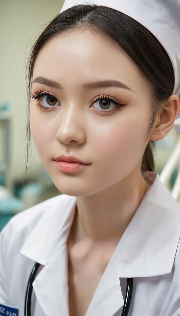 Tags: 21872187, SDXL
{"3": {"inputs": {"seed": 359032524848487, "steps": 32, "cfg": 7.79, "sampler_name": "dpmpp_2m", "scheduler": "karras", "denoise": 1.0, "model": ["27", 0], "positive": ["6", 0], "negative": ["7", 0], "latent_image": ["5", 0]}, "class_type": "KSampler"}, "4": {"inputs": {"ckpt_name": "juggernautxl.safetensors"}, "class_type": "CheckpointLoaderSimple"}, "5": {"inputs": {"width": 768, "height": 1344, "batch_size": 1}, "class_type": "EmptyLatentImage"}, "6": {"inputs": {"text": "22 year old girl, (seductive facial expression:1.09), (idol:1.08), (beautiful eyes:1.00), (seductive pose:1.00), (blush:1.11), (cute:1.11), (detailed face:1.13), (temptress:1.03), (eyelashes:1.03), (double eyelids:1.11), (slim:1.08), (sexy lips:0.96), (pale skin:0.96), (on all fours:1.04), (spreading ass cheeks:1.08), (from behind:0.96), (backboob:1.05), (nurse in uniform:0.95) working in a hospital ward, (film:1.06), (detailed skin:1.07), (portra:1.08), (skin fuzz:1.02), (natural looking skin:1.09), (RAW:1.08), (candid cinema:1.06), (textured skin:1.03), (soft lighting:1.02)", "clip": ["27", 1]}, "class_type": "CLIPTextEncode"}, "7": {"inputs": {"text": "(open mouth:1.09), (watermark:1.07), (low resolution:1.09), (worst quality:1.06), (bad hands:1.14), (distorted:1.10), (twisted:1.08)", "clip": ["27", 1]}, "class_type": "CLIPTextEncode"}, "8": {"inputs": {"samples": ["3", 0], "vae": ["4", 2]}, "class_type": "VAEDecode"}, "25": {"inputs": {"lora_name": "nudify_xl.safetensors", "strength_model": 0.17, "strength_clip": 0.37, "model": ["4", 0], "clip": ["4", 1]}, "class_type": "LoraLoader"}, "26": {"inputs": {"lora_name": "shirtlift_SDXL_v2.safetensors", "strength_model": 0.0, "strength_clip": 0.08, "model": ["25", 0], "clip": ["25", 1]}, "class_type": "LoraLoader"}, "27": {"inputs": {"lora_name": "PerfectEyesXL.safetensors", "strength_model": 0.02, "strength_clip": 0.1, "model": ["26", 0], "clip": ["26", 1]}, "class_type": "LoraLoader"}, "30": {"inputs": {"model_name": "4x_NMKD-Superscale-SP_178000_G.pth"}, "class_type": "UpscaleModelLoader"}, "31": {"inputs": {"upscale_model": ["30", 0], "image": ["8", 0]}, "class_type": "ImageUpscaleWithModel"}, "32": {"inputs": {"upscale_method": "lanczos", "scale_by": 0.5, "image": ["31", 0]}, "class_type": "ImageScaleBy"}, "33": {"inputs": {"pixels": ["32", 0], "vae": ["4", 2]}, "class_type": "VAEEncode"}, "34": {"inputs": {"seed": 359032524848487, "steps": 32, "cfg": 7.79, "sampler_name": "dpmpp_2m", "scheduler": "karras", "denoise": 0.3, "model": ["27", 0], "positive": ["6", 0], "negative": ["7", 0], "latent_image": ["33", 0]}, "class_type": "KSampler"}, "36": {"inputs": {"samples": ["34", 0], "vae": ["4", 2]}, "class_type": "VAEDecode"}, "39": {"inputs": {"filename_prefix": "comfyapi-1716711780655", "images": ["36", 0]}, "class_type": "SaveImage"}}