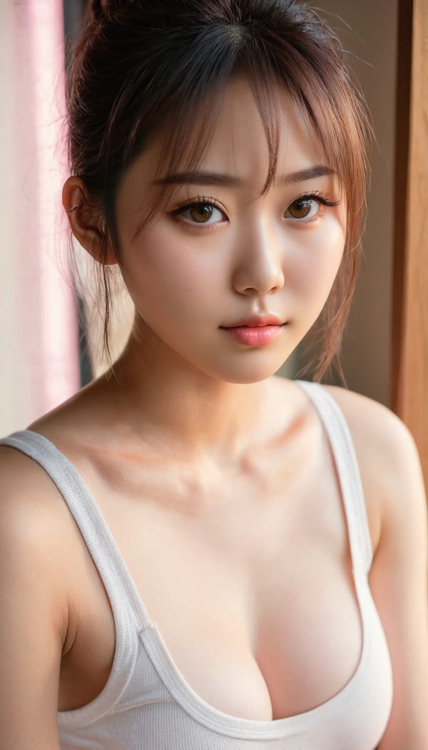 Tags: 21872187, SDXL
{"3": {"inputs": {"seed": 793128806250892, "steps": 64, "cfg": 7.96, "sampler_name": "dpmpp_2m", "scheduler": "karras", "denoise": 1.0, "model": ["27", 0], "positive": ["6", 0], "negative": ["7", 0], "latent_image": ["5", 0]}, "class_type": "KSampler"}, "4": {"inputs": {"ckpt_name": "juggernautxl.safetensors"}, "class_type": "CheckpointLoaderSimple"}, "5": {"inputs": {"width": 768, "height": 1344, "batch_size": 1}, "class_type": "EmptyLatentImage"}, "6": {"inputs": {"text": "18 year old girl, (japanese:1.07), (double eyelids:1.05), (cute:1.04), (blush:1.07), (seductive facial expression:1.01), (slim:0.96), (idol:0.98), (eyelashes:1.11), (pale skin:1.02), (beautiful eyes:1.03), (detailed face:1.12), (seductive pose:1.07), (sexy lips:0.97), (temptress:1.13), (on all fours:1.02), (spreading ass cheeks:0.95), (from behind:1.07), (backboob:1.05), (white tanktop:1.04), busy street, (soft lighting:1.04), (film:1.03), (portra:1.02), (textured skin:1.04), (RAW:1.06), (candid cinema:1.01), (detailed skin:1.04), (natural looking skin:1.02), (skin fuzz:1.09)", "clip": ["27", 1]}, "class_type": "CLIPTextEncode"}, "7": {"inputs": {"text": "(low resolution:1.09), (open mouth:1.09), (distorted:1.06), (bad hands:1.09), (twisted:1.07), (watermark:1.07), (worst quality:1.05)", "clip": ["27", 1]}, "class_type": "CLIPTextEncode"}, "8": {"inputs": {"samples": ["3", 0], "vae": ["4", 2]}, "class_type": "VAEDecode"}, "25": {"inputs": {"lora_name": "nudify_xl.safetensors", "strength_model": 0.26, "strength_clip": 0.31, "model": ["4", 0], "clip": ["4", 1]}, "class_type": "LoraLoader"}, "26": {"inputs": {"lora_name": "shirtlift_SDXL_v2.safetensors", "strength_model": 0.03, "strength_clip": 0.09, "model": ["25", 0], "clip": ["25", 1]}, "class_type": "LoraLoader"}, "27": {"inputs": {"lora_name": "PerfectEyesXL.safetensors", "strength_model": 0.1, "strength_clip": 0.15, "model": ["26", 0], "clip": ["26", 1]}, "class_type": "LoraLoader"}, "30": {"inputs": {"model_name": "4x_NMKD-Superscale-SP_178000_G.pth"}, "class_type": "UpscaleModelLoader"}, "31": {"inputs": {"upscale_model": ["30", 0], "image": ["8", 0]}, "class_type": "ImageUpscaleWithModel"}, "32": {"inputs": {"upscale_method": "lanczos", "scale_by": 0.5, "image": ["31", 0]}, "class_type": "ImageScaleBy"}, "33": {"inputs": {"pixels": ["32", 0], "vae": ["4", 2]}, "class_type": "VAEEncode"}, "34": {"inputs": {"seed": 793128806250892, "steps": 64, "cfg": 7.96, "sampler_name": "dpmpp_2m", "scheduler": "karras", "denoise": 0.3, "model": ["27", 0], "positive": ["6", 0], "negative": ["7", 0], "latent_image": ["33", 0]}, "class_type": "KSampler"}, "36": {"inputs": {"samples": ["34", 0], "vae": ["4", 2]}, "class_type": "VAEDecode"}, "39": {"inputs": {"filename_prefix": "comfyapi-1733130989701", "images": ["36", 0]}, "class_type": "SaveImage"}}