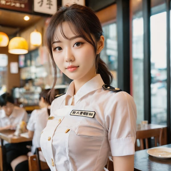 Tags: 21872187, SDXL
{"3": {"inputs": {"seed": 549445194077934, "steps": 32, "cfg": 5.36, "sampler_name": "dpmpp_2m", "scheduler": "karras", "denoise": 1.0, "model": ["27", 0], "positive": ["6", 0], "negative": ["7", 0], "latent_image": ["5", 0]}, "class_type": "KSampler"}, "4": {"inputs": {"ckpt_name": "juggernautxl.safetensors"}, "class_type": "CheckpointLoaderSimple"}, "5": {"inputs": {"width": 1024, "height": 1024, "batch_size": 1}, "class_type": "EmptyLatentImage"}, "6": {"inputs": {"text": "23 year old girl, (japanese:0.95), (korean:1.04), (seductive pose:1.01), (double eyelids:1.11), (temptress:1.04), (cute:1.11), (sexy lips:1.00), (detailed face:1.11), (idol:0.96), (seductive facial expression:1.05), (slim:1.04), (blush:1.03), (eyelashes:0.95), (beautiful eyes:1.08), (pale skin:1.03), (perky ass:0.97), (exposed ass:1.04), (looking back:1.10), (sexy ass:1.00), (thigh gap:1.07), (a waitress in uniform:1.07) working at a restaurant, (RAW:1.07), (natural looking skin:1.05), (soft lighting:1.09), (portra:1.05), (detailed skin:1.07), (film:1.00), (candid cinema:1.06), (skin fuzz:1.05), (textured skin:1.09)", "clip": ["27", 1]}, "class_type": "CLIPTextEncode"}, "7": {"inputs": {"text": "(open mouth:1.12), (watermark:1.09), (bad hands:1.07), (distorted:1.08), (worst quality:1.05), (twisted:1.12), (low resolution:1.09)", "clip": ["27", 1]}, "class_type": "CLIPTextEncode"}, "8": {"inputs": {"samples": ["3", 0], "vae": ["4", 2]}, "class_type": "VAEDecode"}, "25": {"inputs": {"lora_name": "nudify_xl.safetensors", "strength_model": 0.04, "strength_clip": 0.24, "model": ["4", 0], "clip": ["4", 1]}, "class_type": "LoraLoader"}, "26": {"inputs": {"lora_name": "shirtlift_SDXL_v2.safetensors", "strength_model": 0.07, "strength_clip": 0.0, "model": ["25", 0], "clip": ["25", 1]}, "class_type": "LoraLoader"}, "27": {"inputs": {"lora_name": "PerfectEyesXL.safetensors", "strength_model": 0.04, "strength_clip": 0.13, "model": ["26", 0], "clip": ["26", 1]}, "class_type": "LoraLoader"}, "30": {"inputs": {"model_name": "4x_NMKD-Superscale-SP_178000_G.pth"}, "class_type": "UpscaleModelLoader"}, "31": {"inputs": {"upscale_model": ["30", 0], "image": ["8", 0]}, "class_type": "ImageUpscaleWithModel"}, "32": {"inputs": {"upscale_method": "lanczos", "scale_by": 0.5, "image": ["31", 0]}, "class_type": "ImageScaleBy"}, "33": {"inputs": {"pixels": ["32", 0], "vae": ["4", 2]}, "class_type": "VAEEncode"}, "34": {"inputs": {"seed": 549445194077934, "steps": 32, "cfg": 5.36, "sampler_name": "dpmpp_2m", "scheduler": "karras", "denoise": 0.3, "model": ["27", 0], "positive": ["6", 0], "negative": ["7", 0], "latent_image": ["33", 0]}, "class_type": "KSampler"}, "36": {"inputs": {"samples": ["34", 0], "vae": ["4", 2]}, "class_type": "VAEDecode"}, "39": {"inputs": {"filename_prefix": "comfyapi-1711782926494", "images": ["36", 0]}, "class_type": "SaveImage"}}