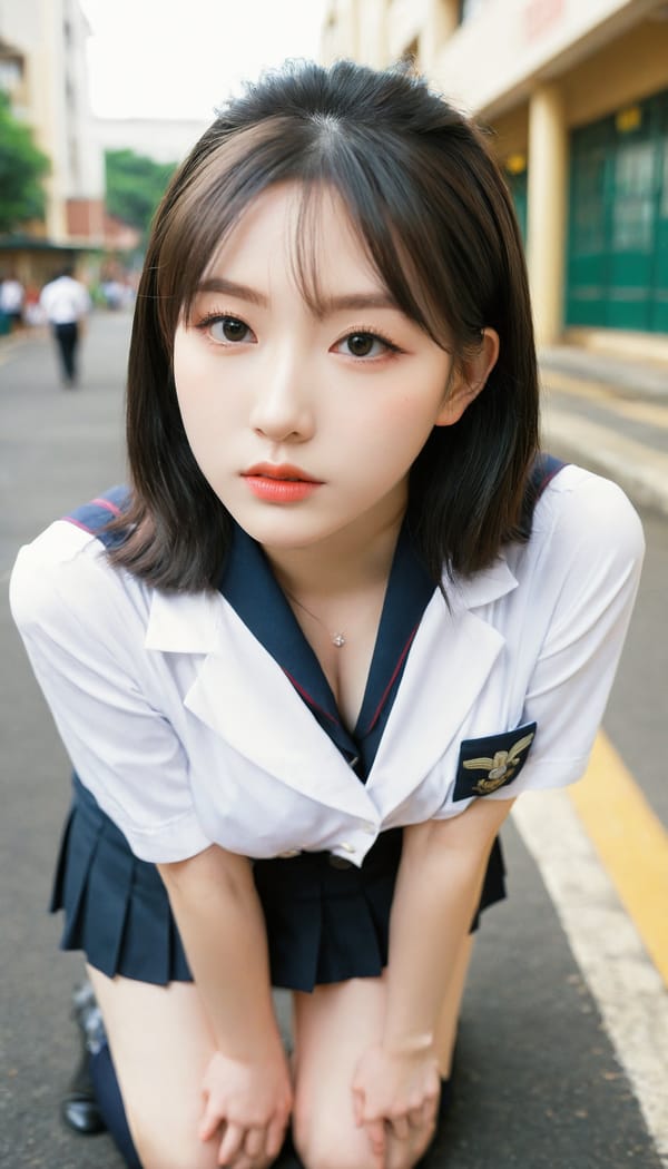 Tags: 21872187, SDXL
{"3": {"inputs": {"seed": 854160609209801, "steps": 32, "cfg": 7.25, "sampler_name": "dpmpp_2m", "scheduler": "karras", "denoise": 1.0, "model": ["27", 0], "positive": ["6", 0], "negative": ["7", 0], "latent_image": ["5", 0]}, "class_type": "KSampler"}, "4": {"inputs": {"ckpt_name": "leosamsHelloworldSDXL_helloworldSDXL32DPO.safetensors"}, "class_type": "CheckpointLoaderSimple"}, "5": {"inputs": {"width": 768, "height": 1344, "batch_size": 1}, "class_type": "EmptyLatentImage"}, "6": {"inputs": {"text": "27 year old girl, (cute:1.14), (idol:0.95), (detailed face:1.12), (blush:1.04), (pale skin:1.12), (sexy lips:1.08), (beautiful eyes:1.04), (seductive pose:1.00), (seductive facial expression:1.02), (eyelashes:1.11), (temptress:1.08), (double eyelids:1.09), (on all fours:1.13), (spreading ass cheeks:1.05), (from behind:1.08), (backboob:1.12), (school uniform:1.13), choker, busy street, (textured skin:1.00), (skin fuzz:1.00), (portra:1.02), (RAW:1.05), (detailed skin:1.08), (soft lighting:1.06), (film:1.09), (natural looking skin:1.08), (candid cinema:1.01)", "clip": ["27", 1]}, "class_type": "CLIPTextEncode"}, "7": {"inputs": {"text": "(open mouth:1.10), (watermark:1.11), (twisted:1.14), (bad hands:1.14), (distorted:1.06), (low resolution:1.06), (worst quality:1.13)", "clip": ["27", 1]}, "class_type": "CLIPTextEncode"}, "8": {"inputs": {"samples": ["3", 0], "vae": ["4", 2]}, "class_type": "VAEDecode"}, "25": {"inputs": {"lora_name": "nudify_xl.safetensors", "strength_model": 0.2, "strength_clip": 0.07, "model": ["4", 0], "clip": ["4", 1]}, "class_type": "LoraLoader"}, "26": {"inputs": {"lora_name": "shirtlift_SDXL_v2.safetensors", "strength_model": 0.06, "strength_clip": 0.1, "model": ["25", 0], "clip": ["25", 1]}, "class_type": "LoraLoader"}, "27": {"inputs": {"lora_name": "PerfectEyesXL.safetensors", "strength_model": 0.08, "strength_clip": 0.17, "model": ["26", 0], "clip": ["26", 1]}, "class_type": "LoraLoader"}, "30": {"inputs": {"model_name": "4x_NMKD-Superscale-SP_178000_G.pth"}, "class_type": "UpscaleModelLoader"}, "31": {"inputs": {"upscale_model": ["30", 0], "image": ["8", 0]}, "class_type": "ImageUpscaleWithModel"}, "32": {"inputs": {"upscale_method": "lanczos", "scale_by": 0.5, "image": ["31", 0]}, "class_type": "ImageScaleBy"}, "33": {"inputs": {"pixels": ["32", 0], "vae": ["4", 2]}, "class_type": "VAEEncode"}, "34": {"inputs": {"seed": 854160609209801, "steps": 32, "cfg": 7.25, "sampler_name": "dpmpp_2m", "scheduler": "karras", "denoise": 0.3, "model": ["27", 0], "positive": ["6", 0], "negative": ["7", 0], "latent_image": ["33", 0]}, "class_type": "KSampler"}, "36": {"inputs": {"samples": ["34", 0], "vae": ["4", 2]}, "class_type": "VAEDecode"}, "39": {"inputs": {"filename_prefix": "comfyapi-1707367506400", "images": ["36", 0]}, "class_type": "SaveImage"}}