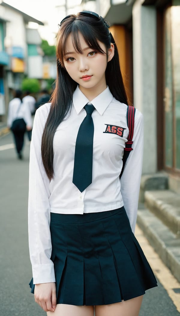 Tags: 21872187, SDXL
{"3": {"inputs": {"seed": 653033205652010, "steps": 64, "cfg": 7.96, "sampler_name": "dpmpp_2m", "scheduler": "karras", "denoise": 1.0, "model": ["27", 0], "positive": ["6", 0], "negative": ["7", 0], "latent_image": ["5", 0]}, "class_type": "KSampler"}, "4": {"inputs": {"ckpt_name": "juggernautxl.safetensors"}, "class_type": "CheckpointLoaderSimple"}, "5": {"inputs": {"width": 768, "height": 1344, "batch_size": 1}, "class_type": "EmptyLatentImage"}, "6": {"inputs": {"text": "18 year old girl, (japanese:1.02), (korean:0.95), (seductive pose:1.13), (idol:1.01), (double eyelids:1.00), (cute:1.10), (sexy lips:0.95), (pale skin:1.11), (beautiful eyes:1.12), (detailed face:1.01), (seductive facial expression:1.02), (blush:0.95), (perky ass:1.09), (exposed ass:0.96), (looking back:1.06), (sexy ass:1.08), (thigh gap:1.01), (school uniform:1.09), choker, busy street, (portra:1.07), (candid cinema:1.05), (RAW:1.01), (detailed skin:1.09), (natural looking skin:1.09), (film:1.07), (soft lighting:1.04), (skin fuzz:1.01)", "clip": ["27", 1]}, "class_type": "CLIPTextEncode"}, "7": {"inputs": {"text": "(low resolution:1.14), (worst quality:1.11), (distorted:1.05), (open mouth:1.06), (bad hands:1.11), (watermark:1.10)", "clip": ["27", 1]}, "class_type": "CLIPTextEncode"}, "8": {"inputs": {"samples": ["3", 0], "vae": ["4", 2]}, "class_type": "VAEDecode"}, "25": {"inputs": {"lora_name": "nudify_xl.safetensors", "strength_model": 0.11, "strength_clip": 0.32, "model": ["4", 0], "clip": ["4", 1]}, "class_type": "LoraLoader"}, "26": {"inputs": {"lora_name": "shirtlift_SDXL_v2.safetensors", "strength_model": 0.02, "strength_clip": 0.0, "model": ["25", 0], "clip": ["25", 1]}, "class_type": "LoraLoader"}, "27": {"inputs": {"lora_name": "PerfectEyesXL.safetensors", "strength_model": 0.09, "strength_clip": 0.19, "model": ["26", 0], "clip": ["26", 1]}, "class_type": "LoraLoader"}, "30": {"inputs": {"model_name": "4x_NMKD-Superscale-SP_178000_G.pth"}, "class_type": "UpscaleModelLoader"}, "31": {"inputs": {"upscale_model": ["30", 0], "image": ["8", 0]}, "class_type": "ImageUpscaleWithModel"}, "32": {"inputs": {"upscale_method": "lanczos", "scale_by": 0.5, "image": ["31", 0]}, "class_type": "ImageScaleBy"}, "33": {"inputs": {"pixels": ["32", 0], "vae": ["4", 2]}, "class_type": "VAEEncode"}, "34": {"inputs": {"seed": 653033205652010, "steps": 64, "cfg": 7.96, "sampler_name": "dpmpp_2m", "scheduler": "karras", "denoise": 0.3, "model": ["27", 0], "positive": ["6", 0], "negative": ["7", 0], "latent_image": ["33", 0]}, "class_type": "KSampler"}, "36": {"inputs": {"samples": ["34", 0], "vae": ["4", 2]}, "class_type": "VAEDecode"}, "39": {"inputs": {"filename_prefix": "comfyapi-1730376902833", "images": ["36", 0]}, "class_type": "SaveImage"}}