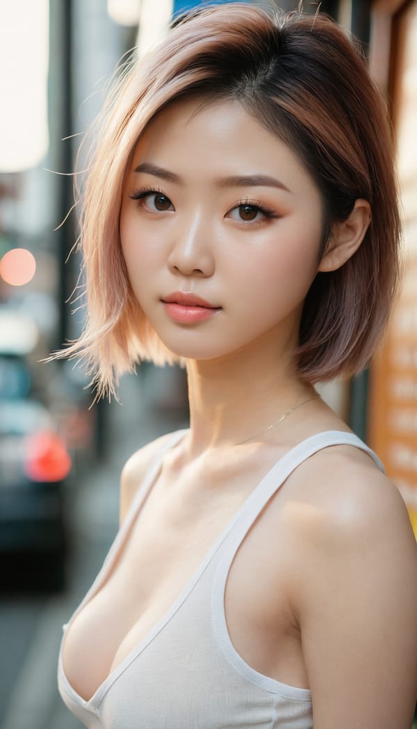 Tags: 21872187, SDXL
{"3": {"inputs": {"seed": 275395310143945, "steps": 64, "cfg": 5.99, "sampler_name": "dpmpp_2m", "scheduler": "karras", "denoise": 1.0, "model": ["27", 0], "positive": ["6", 0], "negative": ["7", 0], "latent_image": ["5", 0]}, "class_type": "KSampler"}, "4": {"inputs": {"ckpt_name": "juggernautxl.safetensors"}, "class_type": "CheckpointLoaderSimple"}, "5": {"inputs": {"width": 768, "height": 1344, "batch_size": 1}, "class_type": "EmptyLatentImage"}, "6": {"inputs": {"text": "25 year old girl, (taiwanese:0.98), (japanese:0.96), (ukrainian:1.08), (irish:1.10), (seductive pose:1.10), (sexy lips:1.00), (pale skin:1.02), (seductive facial expression:0.95), (blush:1.13), (beautiful eyes:1.01), (idol:1.11), (eyelashes:1.11), (detailed face:1.12), (double eyelids:1.13), (cute:1.02), (slim:0.98), (on all fours:1.10), (spreading ass cheeks:1.01), (from behind:1.02), (backboob:1.14), (white tanktop:1.14), busy street, (textured skin:1.04), (candid cinema:1.06), (RAW:1.05), (portra:1.07), (film:1.01), (detailed skin:1.05), (natural looking skin:1.02), (skin fuzz:1.03), (soft lighting:1.03)", "clip": ["27", 1]}, "class_type": "CLIPTextEncode"}, "7": {"inputs": {"text": "(worst quality:1.10), (open mouth:1.11), (low resolution:1.14), (bad hands:1.08), (watermark:1.13), (distorted:1.05), (twisted:1.06)", "clip": ["27", 1]}, "class_type": "CLIPTextEncode"}, "8": {"inputs": {"samples": ["3", 0], "vae": ["4", 2]}, "class_type": "VAEDecode"}, "25": {"inputs": {"lora_name": "nudify_xl.safetensors", "strength_model": 0.12, "strength_clip": 0.14, "model": ["4", 0], "clip": ["4", 1]}, "class_type": "LoraLoader"}, "26": {"inputs": {"lora_name": "shirtlift_SDXL_v2.safetensors", "strength_model": 0.03, "strength_clip": 0.13, "model": ["25", 0], "clip": ["25", 1]}, "class_type": "LoraLoader"}, "27": {"inputs": {"lora_name": "PerfectEyesXL.safetensors", "strength_model": 0.06, "strength_clip": 0.04, "model": ["26", 0], "clip": ["26", 1]}, "class_type": "LoraLoader"}, "30": {"inputs": {"model_name": "4x_NMKD-Superscale-SP_178000_G.pth"}, "class_type": "UpscaleModelLoader"}, "31": {"inputs": {"upscale_model": ["30", 0], "image": ["8", 0]}, "class_type": "ImageUpscaleWithModel"}, "32": {"inputs": {"upscale_method": "lanczos", "scale_by": 0.5, "image": ["31", 0]}, "class_type": "ImageScaleBy"}, "33": {"inputs": {"pixels": ["32", 0], "vae": ["4", 2]}, "class_type": "VAEEncode"}, "34": {"inputs": {"seed": 275395310143945, "steps": 64, "cfg": 5.99, "sampler_name": "dpmpp_2m", "scheduler": "karras", "denoise": 0.3, "model": ["27", 0], "positive": ["6", 0], "negative": ["7", 0], "latent_image": ["33", 0]}, "class_type": "KSampler"}, "36": {"inputs": {"samples": ["34", 0], "vae": ["4", 2]}, "class_type": "VAEDecode"}, "39": {"inputs": {"filename_prefix": "comfyapi-1724641320888", "images": ["36", 0]}, "class_type": "SaveImage"}}