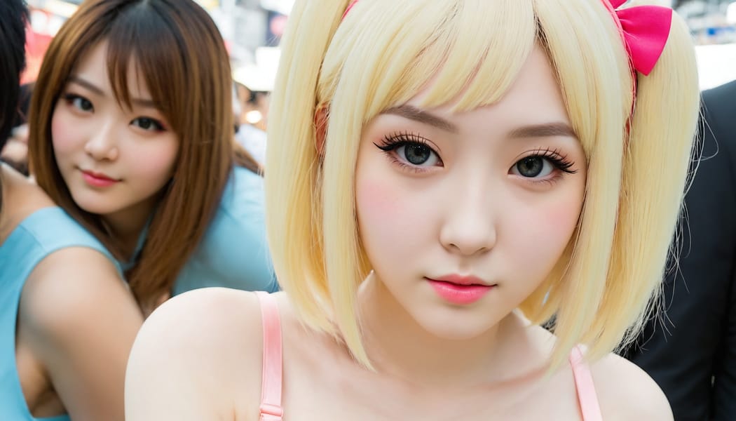 Tags: 21872187, SDXL
{"3": {"inputs": {"seed": 747445370433584, "steps": 64, "cfg": 7.27, "sampler_name": "dpmpp_2m", "scheduler": "karras", "denoise": 1.0, "model": ["27", 0], "positive": ["6", 0], "negative": ["7", 0], "latent_image": ["5", 0]}, "class_type": "KSampler"}, "4": {"inputs": {"ckpt_name": "juggernautXL_v8Rundiffusion.safetensors"}, "class_type": "CheckpointLoaderSimple"}, "5": {"inputs": {"width": 1344, "height": 768, "batch_size": 1}, "class_type": "EmptyLatentImage"}, "6": {"inputs": {"text": "20 year old girl, (detailed face:1.12), (slim:1.11), (sexy lips:1.05), (pale skin:1.09), (double eyelids:0.98), (eyelashes:1.04), (seductive facial expression:1.01), (beautiful eyes:0.99), (temptress:1.01), (blush:0.98), (seductive pose:1.01), (cute:0.99), (idol:1.07), (in a seductive pose:1.10), (large perky breasts:0.99), (cleavage:1.03), (thigh gap:1.08), (in a cosplay:1.02) at comiket posing for camera, (textured skin:1.00), (skin fuzz:1.08), (candid cinema:1.01), (detailed skin:1.03), (film:1.06), (portra:1.02), (soft lighting:1.08), (RAW:1.02), (natural looking skin:1.08)", "clip": ["27", 1]}, "class_type": "CLIPTextEncode"}, "7": {"inputs": {"text": "(distorted:1.06), (twisted:1.13), (low resolution:1.14), (open mouth:1.12), (worst quality:1.14), (bad hands:1.10), (watermark:1.09)", "clip": ["27", 1]}, "class_type": "CLIPTextEncode"}, "8": {"inputs": {"samples": ["3", 0], "vae": ["4", 2]}, "class_type": "VAEDecode"}, "25": {"inputs": {"lora_name": "nudify_xl.safetensors", "strength_model": 0.24, "strength_clip": 0.13, "model": ["4", 0], "clip": ["4", 1]}, "class_type": "LoraLoader"}, "26": {"inputs": {"lora_name": "shirtlift_SDXL_v2.safetensors", "strength_model": 0.19, "strength_clip": 0.12, "model": ["25", 0], "clip": ["25", 1]}, "class_type": "LoraLoader"}, "27": {"inputs": {"lora_name": "PerfectEyesXL.safetensors", "strength_model": 0.16, "strength_clip": 0.08, "model": ["26", 0], "clip": ["26", 1]}, "class_type": "LoraLoader"}, "30": {"inputs": {"model_name": "4x_NMKD-Superscale-SP_178000_G.pth"}, "class_type": "UpscaleModelLoader"}, "31": {"inputs": {"upscale_model": ["30", 0], "image": ["8", 0]}, "class_type": "ImageUpscaleWithModel"}, "32": {"inputs": {"upscale_method": "lanczos", "scale_by": 0.5, "image": ["31", 0]}, "class_type": "ImageScaleBy"}, "33": {"inputs": {"pixels": ["32", 0], "vae": ["4", 2]}, "class_type": "VAEEncode"}, "34": {"inputs": {"seed": 747445370433584, "steps": 64, "cfg": 7.27, "sampler_name": "dpmpp_2m", "scheduler": "karras", "denoise": 0.3, "model": ["27", 0], "positive": ["6", 0], "negative": ["7", 0], "latent_image": ["33", 0]}, "class_type": "KSampler"}, "36": {"inputs": {"samples": ["34", 0], "vae": ["4", 2]}, "class_type": "VAEDecode"}, "39": {"inputs": {"filename_prefix": "comfyapi-1707740855118", "images": ["36", 0]}, "class_type": "SaveImage"}}