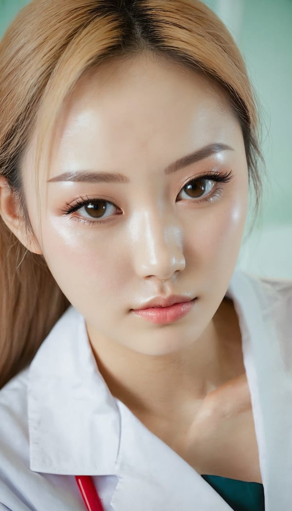 Tags: 21872187, SDXL
{"3": {"inputs": {"seed": 116301908359105, "steps": 32, "cfg": 7.01, "sampler_name": "dpmpp_2m", "scheduler": "karras", "denoise": 1.0, "model": ["27", 0], "positive": ["6", 0], "negative": ["7", 0], "latent_image": ["5", 0]}, "class_type": "KSampler"}, "4": {"inputs": {"ckpt_name": "juggernautxl.safetensors"}, "class_type": "CheckpointLoaderSimple"}, "5": {"inputs": {"width": 768, "height": 1344, "batch_size": 1}, "class_type": "EmptyLatentImage"}, "6": {"inputs": {"text": "28 year old girl, (russian:1.09), (korean:1.05), (slim:1.11), (cute:1.11), (blush:1.06), (seductive facial expression:1.05), (beautiful eyes:1.11), (idol:1.12), (sexy lips:1.03), (eyelashes:1.05), (pale skin:1.08), (double eyelids:1.13), (in a seductive pose:1.09), (large perky breasts:1.04), (cleavage:1.08), (thigh gap:1.12), (nurse in uniform:1.05) working in a hospital ward, (soft lighting:1.00), (RAW:1.08), (film:1.01), (natural looking skin:1.08), (detailed skin:1.07), (skin fuzz:1.00), (candid cinema:1.04), (portra:1.08), (textured skin:1.05)", "clip": ["27", 1]}, "class_type": "CLIPTextEncode"}, "7": {"inputs": {"text": "(distorted:1.09), (worst quality:1.07), (low resolution:1.14), (open mouth:1.14), (bad hands:1.06), (watermark:1.08), (twisted:1.10)", "clip": ["27", 1]}, "class_type": "CLIPTextEncode"}, "8": {"inputs": {"samples": ["3", 0], "vae": ["4", 2]}, "class_type": "VAEDecode"}, "25": {"inputs": {"lora_name": "nudify_xl.safetensors", "strength_model": 0.22, "strength_clip": 0.0, "model": ["4", 0], "clip": ["4", 1]}, "class_type": "LoraLoader"}, "26": {"inputs": {"lora_name": "shirtlift_SDXL_v2.safetensors", "strength_model": 0.03, "strength_clip": 0.17, "model": ["25", 0], "clip": ["25", 1]}, "class_type": "LoraLoader"}, "27": {"inputs": {"lora_name": "PerfectEyesXL.safetensors", "strength_model": 0.03, "strength_clip": 0.11, "model": ["26", 0], "clip": ["26", 1]}, "class_type": "LoraLoader"}, "30": {"inputs": {"model_name": "4x_NMKD-Superscale-SP_178000_G.pth"}, "class_type": "UpscaleModelLoader"}, "31": {"inputs": {"upscale_model": ["30", 0], "image": ["8", 0]}, "class_type": "ImageUpscaleWithModel"}, "32": {"inputs": {"upscale_method": "lanczos", "scale_by": 0.5, "image": ["31", 0]}, "class_type": "ImageScaleBy"}, "33": {"inputs": {"pixels": ["32", 0], "vae": ["4", 2]}, "class_type": "VAEEncode"}, "34": {"inputs": {"seed": 116301908359105, "steps": 32, "cfg": 7.01, "sampler_name": "dpmpp_2m", "scheduler": "karras", "denoise": 0.3, "model": ["27", 0], "positive": ["6", 0], "negative": ["7", 0], "latent_image": ["33", 0]}, "class_type": "KSampler"}, "36": {"inputs": {"samples": ["34", 0], "vae": ["4", 2]}, "class_type": "VAEDecode"}, "39": {"inputs": {"filename_prefix": "comfyapi-1716355366348", "images": ["36", 0]}, "class_type": "SaveImage"}}