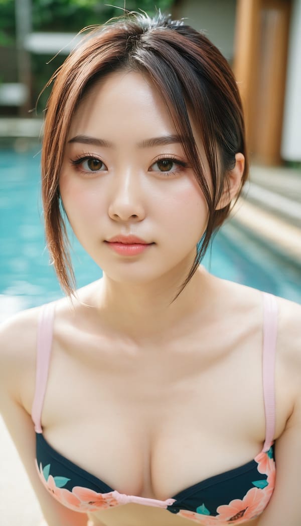 Tags: 21872187, SDXL
{"3": {"inputs": {"seed": 242977985756651, "steps": 32, "cfg": 7.33, "sampler_name": "dpmpp_2m", "scheduler": "karras", "denoise": 1.0, "model": ["27", 0], "positive": ["6", 0], "negative": ["7", 0], "latent_image": ["5", 0]}, "class_type": "KSampler"}, "4": {"inputs": {"ckpt_name": "juggernautxl.safetensors"}, "class_type": "CheckpointLoaderSimple"}, "5": {"inputs": {"width": 768, "height": 1344, "batch_size": 1}, "class_type": "EmptyLatentImage"}, "6": {"inputs": {"text": "23 year old girl, (japanese:1.13), (double eyelids:1.12), (seductive pose:0.96), (slim:0.99), (beautiful eyes:1.02), (blush:1.11), (seductive facial expression:1.12), (temptress:1.14), (sexy lips:0.97), (pale skin:1.11), (cute:0.98), (eyelashes:1.12), (idol:0.97), (detailed face:1.07), (on all fours:1.09), (spreading ass cheeks:0.96), (from behind:0.97), (backboob:1.01), (in a swimsuit:1.14) at a pool, (detailed skin:1.03), (RAW:1.00), (skin fuzz:1.08), (natural looking skin:1.01), (candid cinema:1.02), (portra:1.05), (soft lighting:1.03), (film:1.00), (textured skin:1.00)", "clip": ["27", 1]}, "class_type": "CLIPTextEncode"}, "7": {"inputs": {"text": "(worst quality:1.06), (open mouth:1.06), (watermark:1.12), (twisted:1.06), (low resolution:1.09), (distorted:1.12), (bad hands:1.10)", "clip": ["27", 1]}, "class_type": "CLIPTextEncode"}, "8": {"inputs": {"samples": ["3", 0], "vae": ["4", 2]}, "class_type": "VAEDecode"}, "25": {"inputs": {"lora_name": "nudify_xl.safetensors", "strength_model": 0.01, "strength_clip": 0.0, "model": ["4", 0], "clip": ["4", 1]}, "class_type": "LoraLoader"}, "26": {"inputs": {"lora_name": "shirtlift_SDXL_v2.safetensors", "strength_model": 0.02, "strength_clip": 0.09, "model": ["25", 0], "clip": ["25", 1]}, "class_type": "LoraLoader"}, "27": {"inputs": {"lora_name": "PerfectEyesXL.safetensors", "strength_model": 0.06, "strength_clip": 0.0, "model": ["26", 0], "clip": ["26", 1]}, "class_type": "LoraLoader"}, "30": {"inputs": {"model_name": "4x_NMKD-Superscale-SP_178000_G.pth"}, "class_type": "UpscaleModelLoader"}, "31": {"inputs": {"upscale_model": ["30", 0], "image": ["8", 0]}, "class_type": "ImageUpscaleWithModel"}, "32": {"inputs": {"upscale_method": "lanczos", "scale_by": 0.5, "image": ["31", 0]}, "class_type": "ImageScaleBy"}, "33": {"inputs": {"pixels": ["32", 0], "vae": ["4", 2]}, "class_type": "VAEEncode"}, "34": {"inputs": {"seed": 242977985756651, "steps": 32, "cfg": 7.33, "sampler_name": "dpmpp_2m", "scheduler": "karras", "denoise": 0.3, "model": ["27", 0], "positive": ["6", 0], "negative": ["7", 0], "latent_image": ["33", 0]}, "class_type": "KSampler"}, "36": {"inputs": {"samples": ["34", 0], "vae": ["4", 2]}, "class_type": "VAEDecode"}, "39": {"inputs": {"filename_prefix": "comfyapi-1725917373518", "images": ["36", 0]}, "class_type": "SaveImage"}}