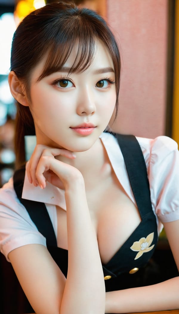 Tags: 21872187, SDXL
{"3": {"inputs": {"seed": 853506407978532, "steps": 32, "cfg": 7.13, "sampler_name": "dpmpp_2m", "scheduler": "karras", "denoise": 1.0, "model": ["27", 0], "positive": ["6", 0], "negative": ["7", 0], "latent_image": ["5", 0]}, "class_type": "KSampler"}, "4": {"inputs": {"ckpt_name": "juggernautxl.safetensors"}, "class_type": "CheckpointLoaderSimple"}, "5": {"inputs": {"width": 768, "height": 1344, "batch_size": 1}, "class_type": "EmptyLatentImage"}, "6": {"inputs": {"text": "21 year old girl, (irish:0.96), (taiwanese:1.00), (detailed face:0.95), (beautiful eyes:1.01), (slim:1.12), (double eyelids:1.00), (eyelashes:0.97), (temptress:1.10), (blush:1.11), (seductive facial expression:1.03), (idol:0.97), (cute:1.12), (pale skin:1.13), (seductive pose:1.00), (in a seductive pose:0.98), (large perky breasts:0.97), (cleavage:1.01), (thigh gap:1.08), (a waitress in uniform:0.99) working at a restaurant, (natural looking skin:1.00), (textured skin:1.03), (film:1.01), (detailed skin:1.08), (soft lighting:1.00), (candid cinema:1.07), (RAW:1.00), (portra:1.05), (skin fuzz:1.04)", "clip": ["27", 1]}, "class_type": "CLIPTextEncode"}, "7": {"inputs": {"text": "(distorted:1.13), (worst quality:1.07), (bad hands:1.12), (watermark:1.12), (open mouth:1.11), (low resolution:1.08), (twisted:1.12)", "clip": ["27", 1]}, "class_type": "CLIPTextEncode"}, "8": {"inputs": {"samples": ["3", 0], "vae": ["4", 2]}, "class_type": "VAEDecode"}, "25": {"inputs": {"lora_name": "nudify_xl.safetensors", "strength_model": 0.17, "strength_clip": 0.05, "model": ["4", 0], "clip": ["4", 1]}, "class_type": "LoraLoader"}, "26": {"inputs": {"lora_name": "shirtlift_SDXL_v2.safetensors", "strength_model": 0.16, "strength_clip": 0.15, "model": ["25", 0], "clip": ["25", 1]}, "class_type": "LoraLoader"}, "27": {"inputs": {"lora_name": "PerfectEyesXL.safetensors", "strength_model": 0.06, "strength_clip": 0.05, "model": ["26", 0], "clip": ["26", 1]}, "class_type": "LoraLoader"}, "30": {"inputs": {"model_name": "4x_NMKD-Superscale-SP_178000_G.pth"}, "class_type": "UpscaleModelLoader"}, "31": {"inputs": {"upscale_model": ["30", 0], "image": ["8", 0]}, "class_type": "ImageUpscaleWithModel"}, "32": {"inputs": {"upscale_method": "lanczos", "scale_by": 0.5, "image": ["31", 0]}, "class_type": "ImageScaleBy"}, "33": {"inputs": {"pixels": ["32", 0], "vae": ["4", 2]}, "class_type": "VAEEncode"}, "34": {"inputs": {"seed": 853506407978532, "steps": 32, "cfg": 7.13, "sampler_name": "dpmpp_2m", "scheduler": "karras", "denoise": 0.3, "model": ["27", 0], "positive": ["6", 0], "negative": ["7", 0], "latent_image": ["33", 0]}, "class_type": "KSampler"}, "36": {"inputs": {"samples": ["34", 0], "vae": ["4", 2]}, "class_type": "VAEDecode"}, "39": {"inputs": {"filename_prefix": "comfyapi-1724886179989", "images": ["36", 0]}, "class_type": "SaveImage"}}