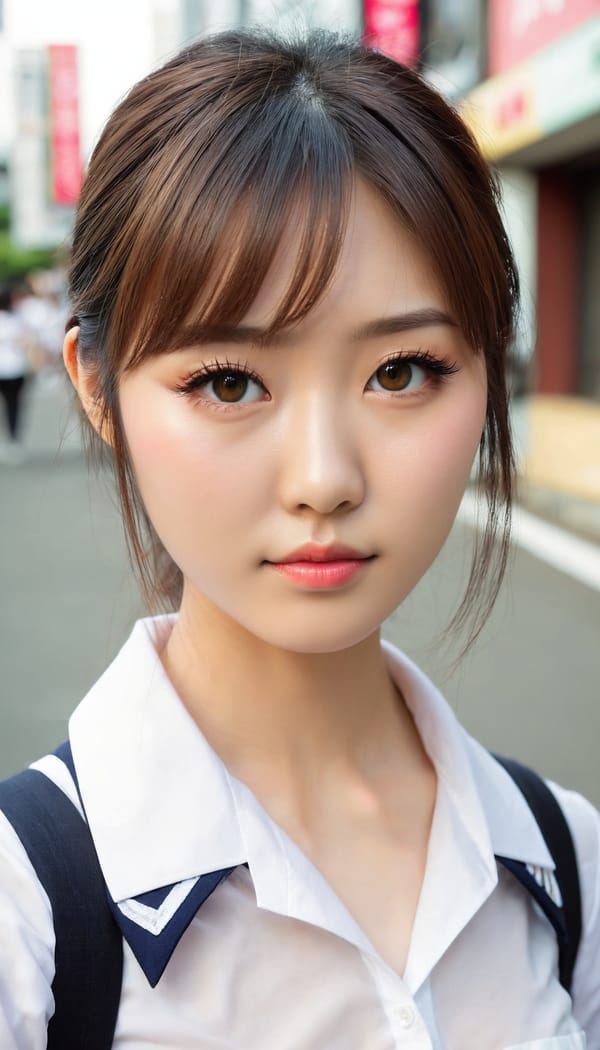 Tags: 21872187, SDXL
{"3": {"inputs": {"seed": 780780446381758, "steps": 32, "cfg": 7.94, "sampler_name": "dpmpp_2m", "scheduler": "karras", "denoise": 1.0, "model": ["27", 0], "positive": ["6", 0], "negative": ["7", 0], "latent_image": ["5", 0]}, "class_type": "KSampler"}, "4": {"inputs": {"ckpt_name": "juggernautxl.safetensors"}, "class_type": "CheckpointLoaderSimple"}, "5": {"inputs": {"width": 768, "height": 1344, "batch_size": 1}, "class_type": "EmptyLatentImage"}, "6": {"inputs": {"text": "28 year old girl, (japanese:1.07), (eyelashes:1.06), (blush:1.01), (double eyelids:1.02), (beautiful eyes:1.02), (seductive facial expression:1.08), (sexy lips:1.01), (seductive pose:0.99), (idol:0.95), (detailed face:0.98), (pale skin:0.95), (slim:0.96), (cute:1.03), (temptress:0.98), (in a seductive pose:1.08), (large perky breasts:0.97), (cleavage:1.09), (thigh gap:0.96), (school uniform:1.04), choker, busy street, (RAW:1.05), (candid cinema:1.04), (detailed skin:1.07), (portra:1.00), (natural looking skin:1.01), (film:1.09), (textured skin:1.06), (soft lighting:1.05), (skin fuzz:1.05)", "clip": ["27", 1]}, "class_type": "CLIPTextEncode"}, "7": {"inputs": {"text": "(distorted:1.06), (watermark:1.09), (twisted:1.10), (worst quality:1.10), (low resolution:1.09), (bad hands:1.13), (open mouth:1.11)", "clip": ["27", 1]}, "class_type": "CLIPTextEncode"}, "8": {"inputs": {"samples": ["3", 0], "vae": ["4", 2]}, "class_type": "VAEDecode"}, "25": {"inputs": {"lora_name": "nudify_xl.safetensors", "strength_model": 0.34, "strength_clip": 0.05, "model": ["4", 0], "clip": ["4", 1]}, "class_type": "LoraLoader"}, "26": {"inputs": {"lora_name": "shirtlift_SDXL_v2.safetensors", "strength_model": 0.17, "strength_clip": 0.05, "model": ["25", 0], "clip": ["25", 1]}, "class_type": "LoraLoader"}, "27": {"inputs": {"lora_name": "PerfectEyesXL.safetensors", "strength_model": 0.17, "strength_clip": 0.01, "model": ["26", 0], "clip": ["26", 1]}, "class_type": "LoraLoader"}, "30": {"inputs": {"model_name": "4x_NMKD-Superscale-SP_178000_G.pth"}, "class_type": "UpscaleModelLoader"}, "31": {"inputs": {"upscale_model": ["30", 0], "image": ["8", 0]}, "class_type": "ImageUpscaleWithModel"}, "32": {"inputs": {"upscale_method": "lanczos", "scale_by": 0.5, "image": ["31", 0]}, "class_type": "ImageScaleBy"}, "33": {"inputs": {"pixels": ["32", 0], "vae": ["4", 2]}, "class_type": "VAEEncode"}, "34": {"inputs": {"seed": 780780446381758, "steps": 32, "cfg": 7.94, "sampler_name": "dpmpp_2m", "scheduler": "karras", "denoise": 0.3, "model": ["27", 0], "positive": ["6", 0], "negative": ["7", 0], "latent_image": ["33", 0]}, "class_type": "KSampler"}, "36": {"inputs": {"samples": ["34", 0], "vae": ["4", 2]}, "class_type": "VAEDecode"}, "39": {"inputs": {"filename_prefix": "comfyapi-1731093524411", "images": ["36", 0]}, "class_type": "SaveImage"}}