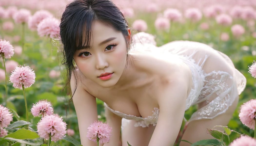 Tags: 21872187, SDXL
{"3": {"inputs": {"seed": 223253368658935, "steps": 64, "cfg": 7.4, "sampler_name": "dpmpp_2m", "scheduler": "karras", "denoise": 1.0, "model": ["27", 0], "positive": ["6", 0], "negative": ["7", 0], "latent_image": ["5", 0]}, "class_type": "KSampler"}, "4": {"inputs": {"ckpt_name": "juggernautxl.safetensors"}, "class_type": "CheckpointLoaderSimple"}, "5": {"inputs": {"width": 1344, "height": 768, "batch_size": 1}, "class_type": "EmptyLatentImage"}, "6": {"inputs": {"text": "24 year old girl, (korean:1.10), (temptress:1.05), (seductive pose:1.03), (sexy lips:1.13), (beautiful eyes:1.04), (seductive facial expression:1.02), (detailed face:0.96), (idol:0.96), (pale skin:1.03), (cute:0.96), (slim:1.05), (double eyelids:0.98), (eyelashes:1.11), (on all fours:0.96), (spreading ass cheeks:1.08), (from behind:0.99), (backboob:1.13), wearing (translucent clothes:1.00) on a flower field, (natural looking skin:1.08), (RAW:1.02), (film:1.07), (portra:1.00), (textured skin:1.05), (soft lighting:1.02), (detailed skin:1.05), (candid cinema:1.06), (skin fuzz:1.02)", "clip": ["27", 1]}, "class_type": "CLIPTextEncode"}, "7": {"inputs": {"text": "(worst quality:1.09), (bad hands:1.12), (distorted:1.07), (twisted:1.07), (open mouth:1.10), (watermark:1.11), (low resolution:1.07)", "clip": ["27", 1]}, "class_type": "CLIPTextEncode"}, "8": {"inputs": {"samples": ["3", 0], "vae": ["4", 2]}, "class_type": "VAEDecode"}, "25": {"inputs": {"lora_name": "nudify_xl.safetensors", "strength_model": 0.09, "strength_clip": 0.12, "model": ["4", 0], "clip": ["4", 1]}, "class_type": "LoraLoader"}, "26": {"inputs": {"lora_name": "shirtlift_SDXL_v2.safetensors", "strength_model": 0.07, "strength_clip": 0.03, "model": ["25", 0], "clip": ["25", 1]}, "class_type": "LoraLoader"}, "27": {"inputs": {"lora_name": "PerfectEyesXL.safetensors", "strength_model": 0.19, "strength_clip": 0.19, "model": ["26", 0], "clip": ["26", 1]}, "class_type": "LoraLoader"}, "30": {"inputs": {"model_name": "4x_NMKD-Superscale-SP_178000_G.pth"}, "class_type": "UpscaleModelLoader"}, "31": {"inputs": {"upscale_model": ["30", 0], "image": ["8", 0]}, "class_type": "ImageUpscaleWithModel"}, "32": {"inputs": {"upscale_method": "lanczos", "scale_by": 0.5, "image": ["31", 0]}, "class_type": "ImageScaleBy"}, "33": {"inputs": {"pixels": ["32", 0], "vae": ["4", 2]}, "class_type": "VAEEncode"}, "34": {"inputs": {"seed": 223253368658935, "steps": 64, "cfg": 7.4, "sampler_name": "dpmpp_2m", "scheduler": "karras", "denoise": 0.3, "model": ["27", 0], "positive": ["6", 0], "negative": ["7", 0], "latent_image": ["33", 0]}, "class_type": "KSampler"}, "36": {"inputs": {"samples": ["34", 0], "vae": ["4", 2]}, "class_type": "VAEDecode"}, "39": {"inputs": {"filename_prefix": "comfyapi-1716635722663", "images": ["36", 0]}, "class_type": "SaveImage"}}