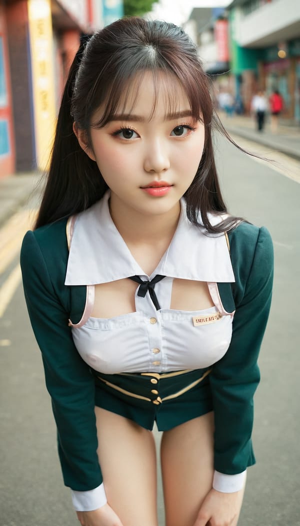 Tags: 21872187, SDXL
{"3": {"inputs": {"seed": 536821418800482, "steps": 32, "cfg": 7.06, "sampler_name": "dpmpp_2m", "scheduler": "karras", "denoise": 1.0, "model": ["27", 0], "positive": ["6", 0], "negative": ["7", 0], "latent_image": ["5", 0]}, "class_type": "KSampler"}, "4": {"inputs": {"ckpt_name": "juggernautxl.safetensors"}, "class_type": "CheckpointLoaderSimple"}, "5": {"inputs": {"width": 768, "height": 1344, "batch_size": 1}, "class_type": "EmptyLatentImage"}, "6": {"inputs": {"text": "25 year old girl, (irish:1.09), (korean:1.05), (eyelashes:0.99), (seductive facial expression:1.14), (blush:1.09), (cute:0.95), (pale skin:0.95), (idol:1.00), (temptress:0.96), (detailed face:1.12), (sexy lips:1.10), (seductive pose:1.04), (double eyelids:1.06), (perky ass:1.14), (exposed ass:0.96), (looking back:0.98), (sexy ass:1.02), (thigh gap:1.13), (school uniform:1.05), choker, busy street, (film:1.07), (natural looking skin:1.07), (detailed skin:1.03), (candid cinema:1.03), (skin fuzz:1.02), (soft lighting:1.03), (textured skin:1.05), (RAW:1.01), (portra:1.00)", "clip": ["27", 1]}, "class_type": "CLIPTextEncode"}, "7": {"inputs": {"text": "(bad hands:1.13), (twisted:1.14), (open mouth:1.08), (distorted:1.06), (low resolution:1.08), (watermark:1.08), (worst quality:1.14)", "clip": ["27", 1]}, "class_type": "CLIPTextEncode"}, "8": {"inputs": {"samples": ["3", 0], "vae": ["4", 2]}, "class_type": "VAEDecode"}, "25": {"inputs": {"lora_name": "nudify_xl.safetensors", "strength_model": 0.37, "strength_clip": 0.2, "model": ["4", 0], "clip": ["4", 1]}, "class_type": "LoraLoader"}, "26": {"inputs": {"lora_name": "shirtlift_SDXL_v2.safetensors", "strength_model": 0.09, "strength_clip": 0.14, "model": ["25", 0], "clip": ["25", 1]}, "class_type": "LoraLoader"}, "27": {"inputs": {"lora_name": "PerfectEyesXL.safetensors", "strength_model": 0.17, "strength_clip": 0.13, "model": ["26", 0], "clip": ["26", 1]}, "class_type": "LoraLoader"}, "30": {"inputs": {"model_name": "4x_NMKD-Superscale-SP_178000_G.pth"}, "class_type": "UpscaleModelLoader"}, "31": {"inputs": {"upscale_model": ["30", 0], "image": ["8", 0]}, "class_type": "ImageUpscaleWithModel"}, "32": {"inputs": {"upscale_method": "lanczos", "scale_by": 0.5, "image": ["31", 0]}, "class_type": "ImageScaleBy"}, "33": {"inputs": {"pixels": ["32", 0], "vae": ["4", 2]}, "class_type": "VAEEncode"}, "34": {"inputs": {"seed": 536821418800482, "steps": 32, "cfg": 7.06, "sampler_name": "dpmpp_2m", "scheduler": "karras", "denoise": 0.3, "model": ["27", 0], "positive": ["6", 0], "negative": ["7", 0], "latent_image": ["33", 0]}, "class_type": "KSampler"}, "36": {"inputs": {"samples": ["34", 0], "vae": ["4", 2]}, "class_type": "VAEDecode"}, "39": {"inputs": {"filename_prefix": "comfyapi-1716257124842", "images": ["36", 0]}, "class_type": "SaveImage"}}