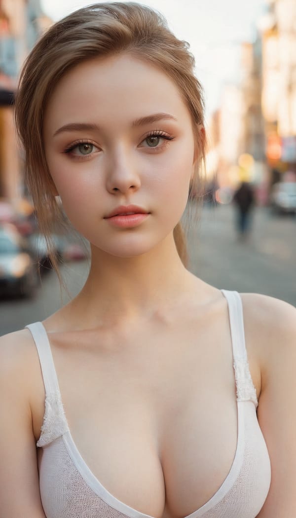 Tags: 21872187, SDXL
{"3": {"inputs": {"seed": 276524131425943, "steps": 64, "cfg": 5.06, "sampler_name": "dpmpp_2m", "scheduler": "karras", "denoise": 1.0, "model": ["27", 0], "positive": ["6", 0], "negative": ["7", 0], "latent_image": ["5", 0]}, "class_type": "KSampler"}, "4": {"inputs": {"ckpt_name": "juggernautxl.safetensors"}, "class_type": "CheckpointLoaderSimple"}, "5": {"inputs": {"width": 768, "height": 1344, "batch_size": 1}, "class_type": "EmptyLatentImage"}, "6": {"inputs": {"text": "18 year old girl, (russian:1.00), (detailed face:1.12), (double eyelids:1.05), (temptress:1.05), (cute:1.04), (seductive pose:1.06), (beautiful eyes:0.95), (idol:0.98), (sexy lips:1.12), (eyelashes:1.03), (blush:1.10), (pale skin:1.09), (slim:1.00), (in a seductive pose:1.02), (large perky breasts:1.14), (cleavage:1.11), (thigh gap:1.04), (white tanktop:1.10), busy street, (detailed skin:1.04), (textured skin:1.01), (film:1.02), (skin fuzz:1.05), (natural looking skin:1.02), (portra:1.07), (candid cinema:1.08), (RAW:1.06), (soft lighting:1.09)", "clip": ["27", 1]}, "class_type": "CLIPTextEncode"}, "7": {"inputs": {"text": "(open mouth:1.05), (twisted:1.09), (distorted:1.05), (worst quality:1.11), (low resolution:1.11), (bad hands:1.10), (watermark:1.05)", "clip": ["27", 1]}, "class_type": "CLIPTextEncode"}, "8": {"inputs": {"samples": ["3", 0], "vae": ["4", 2]}, "class_type": "VAEDecode"}, "25": {"inputs": {"lora_name": "nudify_xl.safetensors", "strength_model": 0.07, "strength_clip": 0.21, "model": ["4", 0], "clip": ["4", 1]}, "class_type": "LoraLoader"}, "26": {"inputs": {"lora_name": "shirtlift_SDXL_v2.safetensors", "strength_model": 0.09, "strength_clip": 0.14, "model": ["25", 0], "clip": ["25", 1]}, "class_type": "LoraLoader"}, "27": {"inputs": {"lora_name": "PerfectEyesXL.safetensors", "strength_model": 0.16, "strength_clip": 0.06, "model": ["26", 0], "clip": ["26", 1]}, "class_type": "LoraLoader"}, "30": {"inputs": {"model_name": "4x_NMKD-Superscale-SP_178000_G.pth"}, "class_type": "UpscaleModelLoader"}, "31": {"inputs": {"upscale_model": ["30", 0], "image": ["8", 0]}, "class_type": "ImageUpscaleWithModel"}, "32": {"inputs": {"upscale_method": "lanczos", "scale_by": 0.5, "image": ["31", 0]}, "class_type": "ImageScaleBy"}, "33": {"inputs": {"pixels": ["32", 0], "vae": ["4", 2]}, "class_type": "VAEEncode"}, "34": {"inputs": {"seed": 276524131425943, "steps": 64, "cfg": 5.06, "sampler_name": "dpmpp_2m", "scheduler": "karras", "denoise": 0.3, "model": ["27", 0], "positive": ["6", 0], "negative": ["7", 0], "latent_image": ["33", 0]}, "class_type": "KSampler"}, "36": {"inputs": {"samples": ["34", 0], "vae": ["4", 2]}, "class_type": "VAEDecode"}, "39": {"inputs": {"filename_prefix": "comfyapi-1726006557622", "images": ["36", 0]}, "class_type": "SaveImage"}}