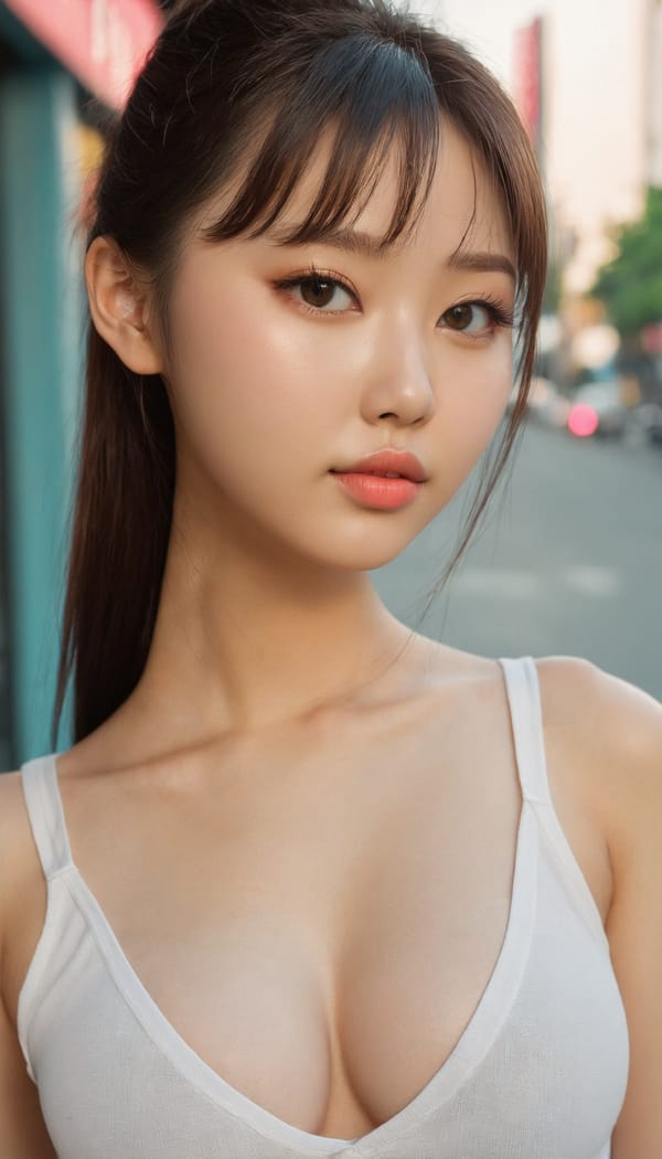 Tags: 21872187, SDXL
{"3": {"inputs": {"seed": 684051846882096, "steps": 32, "cfg": 5.19, "sampler_name": "dpmpp_2m", "scheduler": "karras", "denoise": 1.0, "model": ["27", 0], "positive": ["6", 0], "negative": ["7", 0], "latent_image": ["5", 0]}, "class_type": "KSampler"}, "4": {"inputs": {"ckpt_name": "juggernautxl.safetensors"}, "class_type": "CheckpointLoaderSimple"}, "5": {"inputs": {"width": 768, "height": 1344, "batch_size": 1}, "class_type": "EmptyLatentImage"}, "6": {"inputs": {"text": "21 year old girl, (russian:1.03), (chinese:1.14), (taiwanese:1.14), (ukrainian:1.06), (eyelashes:0.95), (sexy lips:1.08), (detailed face:0.97), (idol:1.04), (slim:1.09), (seductive pose:1.07), (temptress:0.98), (beautiful eyes:1.14), (double eyelids:0.98), (cute:0.97), (seductive facial expression:1.13), (blush:1.09), (in a seductive pose:1.08), (large perky breasts:1.06), (cleavage:1.06), (thigh gap:1.04), (white tanktop:1.07), busy street, (candid cinema:1.02), (natural looking skin:1.03), (skin fuzz:1.04), (portra:1.02), (RAW:1.03), (soft lighting:1.07), (textured skin:1.00), (film:1.09), (detailed skin:1.07)", "clip": ["27", 1]}, "class_type": "CLIPTextEncode"}, "7": {"inputs": {"text": "(open mouth:1.07), (low resolution:1.14), (watermark:1.08), (bad hands:1.07), (distorted:1.12), (twisted:1.11), (worst quality:1.11)", "clip": ["27", 1]}, "class_type": "CLIPTextEncode"}, "8": {"inputs": {"samples": ["3", 0], "vae": ["4", 2]}, "class_type": "VAEDecode"}, "25": {"inputs": {"lora_name": "nudify_xl.safetensors", "strength_model": 0.12, "strength_clip": 0.21, "model": ["4", 0], "clip": ["4", 1]}, "class_type": "LoraLoader"}, "26": {"inputs": {"lora_name": "shirtlift_SDXL_v2.safetensors", "strength_model": 0.17, "strength_clip": 0.05, "model": ["25", 0], "clip": ["25", 1]}, "class_type": "LoraLoader"}, "27": {"inputs": {"lora_name": "PerfectEyesXL.safetensors", "strength_model": 0.07, "strength_clip": 0.06, "model": ["26", 0], "clip": ["26", 1]}, "class_type": "LoraLoader"}, "30": {"inputs": {"model_name": "4x_NMKD-Superscale-SP_178000_G.pth"}, "class_type": "UpscaleModelLoader"}, "31": {"inputs": {"upscale_model": ["30", 0], "image": ["8", 0]}, "class_type": "ImageUpscaleWithModel"}, "32": {"inputs": {"upscale_method": "lanczos", "scale_by": 0.5, "image": ["31", 0]}, "class_type": "ImageScaleBy"}, "33": {"inputs": {"pixels": ["32", 0], "vae": ["4", 2]}, "class_type": "VAEEncode"}, "34": {"inputs": {"seed": 684051846882096, "steps": 32, "cfg": 5.19, "sampler_name": "dpmpp_2m", "scheduler": "karras", "denoise": 0.3, "model": ["27", 0], "positive": ["6", 0], "negative": ["7", 0], "latent_image": ["33", 0]}, "class_type": "KSampler"}, "36": {"inputs": {"samples": ["34", 0], "vae": ["4", 2]}, "class_type": "VAEDecode"}, "39": {"inputs": {"filename_prefix": "comfyapi-1731406960571", "images": ["36", 0]}, "class_type": "SaveImage"}}