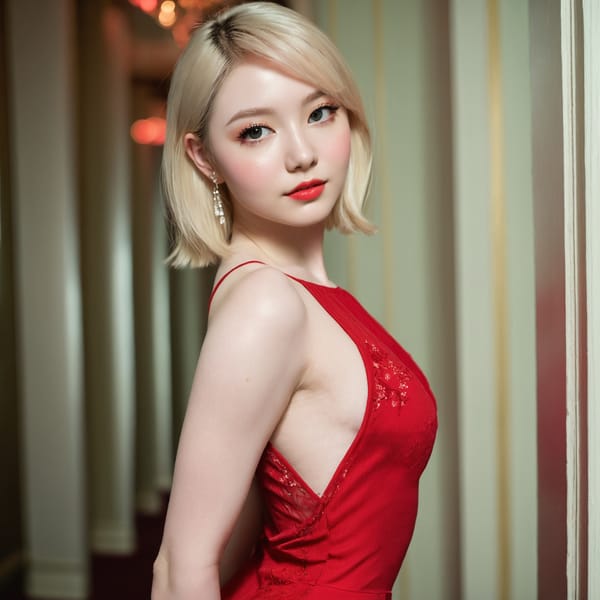 Tags: 21872187, SDXL
{"3": {"inputs": {"seed": 815861692415164, "steps": 64, "cfg": 7.36, "sampler_name": "dpmpp_2m", "scheduler": "karras", "denoise": 1.0, "model": ["27", 0], "positive": ["6", 0], "negative": ["7", 0], "latent_image": ["5", 0]}, "class_type": "KSampler"}, "4": {"inputs": {"ckpt_name": "juggernautxl.safetensors"}, "class_type": "CheckpointLoaderSimple"}, "5": {"inputs": {"width": 1024, "height": 1024, "batch_size": 1}, "class_type": "EmptyLatentImage"}, "6": {"inputs": {"text": "22 year old girl, (pale skin:0.97), (idol:1.05), (beautiful eyes:1.00), (double eyelids:1.09), (temptress:1.07), (seductive facial expression:0.97), (blush:1.04), (sexy lips:1.05), (cute:1.01), (slim:1.08), (eyelashes:0.96), (detailed face:1.08), (seductive pose:1.10), (perky ass:1.07), (exposed ass:0.96), (looking back:1.10), (sexy ass:0.99), (thigh gap:1.11), (wearing a low-cut red dress:1.06) at a ballroom, (detailed skin:1.04), (soft lighting:1.00), (candid cinema:1.09), (natural looking skin:1.06), (film:1.05), (RAW:1.01), (portra:1.09), (skin fuzz:1.05), (textured skin:1.03)", "clip": ["27", 1]}, "class_type": "CLIPTextEncode"}, "7": {"inputs": {"text": "(watermark:1.14), (low resolution:1.05), (twisted:1.12), (distorted:1.05), (open mouth:1.13), (bad hands:1.14), (worst quality:1.09)", "clip": ["27", 1]}, "class_type": "CLIPTextEncode"}, "8": {"inputs": {"samples": ["3", 0], "vae": ["4", 2]}, "class_type": "VAEDecode"}, "25": {"inputs": {"lora_name": "nudify_xl.safetensors", "strength_model": 0.21, "strength_clip": 0.19, "model": ["4", 0], "clip": ["4", 1]}, "class_type": "LoraLoader"}, "26": {"inputs": {"lora_name": "shirtlift_SDXL_v2.safetensors", "strength_model": 0.07, "strength_clip": 0.12, "model": ["25", 0], "clip": ["25", 1]}, "class_type": "LoraLoader"}, "27": {"inputs": {"lora_name": "PerfectEyesXL.safetensors", "strength_model": 0.07, "strength_clip": 0.06, "model": ["26", 0], "clip": ["26", 1]}, "class_type": "LoraLoader"}, "30": {"inputs": {"model_name": "4x_NMKD-Superscale-SP_178000_G.pth"}, "class_type": "UpscaleModelLoader"}, "31": {"inputs": {"upscale_model": ["30", 0], "image": ["8", 0]}, "class_type": "ImageUpscaleWithModel"}, "32": {"inputs": {"upscale_method": "lanczos", "scale_by": 0.5, "image": ["31", 0]}, "class_type": "ImageScaleBy"}, "33": {"inputs": {"pixels": ["32", 0], "vae": ["4", 2]}, "class_type": "VAEEncode"}, "34": {"inputs": {"seed": 815861692415164, "steps": 64, "cfg": 7.36, "sampler_name": "dpmpp_2m", "scheduler": "karras", "denoise": 0.3, "model": ["27", 0], "positive": ["6", 0], "negative": ["7", 0], "latent_image": ["33", 0]}, "class_type": "KSampler"}, "36": {"inputs": {"samples": ["34", 0], "vae": ["4", 2]}, "class_type": "VAEDecode"}, "39": {"inputs": {"filename_prefix": "comfyapi-1714363722032", "images": ["36", 0]}, "class_type": "SaveImage"}}