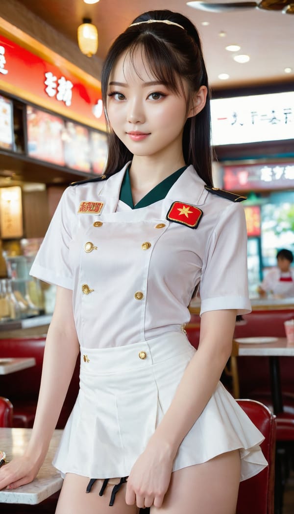 Tags: 21872187, SDXL
{"3": {"inputs": {"seed": 623006379853817, "steps": 32, "cfg": 7.98, "sampler_name": "dpmpp_2m", "scheduler": "karras", "denoise": 1.0, "model": ["27", 0], "positive": ["6", 0], "negative": ["7", 0], "latent_image": ["5", 0]}, "class_type": "KSampler"}, "4": {"inputs": {"ckpt_name": "juggernautxl.safetensors"}, "class_type": "CheckpointLoaderSimple"}, "5": {"inputs": {"width": 768, "height": 1344, "batch_size": 1}, "class_type": "EmptyLatentImage"}, "6": {"inputs": {"text": "23 year old girl, (japanese:1.00), (chinese:1.05), (russian:0.97), (beautiful eyes:1.02), (slim:1.13), (idol:1.08), (blush:0.97), (cute:1.02), (eyelashes:0.95), (detailed face:1.03), (pale skin:1.13), (seductive pose:1.00), (temptress:1.12), (seductive facial expression:0.97), (sexy lips:0.96), (double eyelids:1.09), (perky ass:1.12), (exposed ass:1.07), (looking back:0.97), (sexy ass:0.98), (thigh gap:1.11), (a waitress in uniform:1.10) working at a restaurant, (film:1.09), (soft lighting:1.05), (portra:1.05), (detailed skin:1.00), (RAW:1.03), (natural looking skin:1.04), (skin fuzz:1.09), (textured skin:1.05), (candid cinema:1.06)", "clip": ["27", 1]}, "class_type": "CLIPTextEncode"}, "7": {"inputs": {"text": "(twisted:1.14), (bad hands:1.13), (low resolution:1.12), (watermark:1.12), (distorted:1.12), (open mouth:1.05), (worst quality:1.08)", "clip": ["27", 1]}, "class_type": "CLIPTextEncode"}, "8": {"inputs": {"samples": ["3", 0], "vae": ["4", 2]}, "class_type": "VAEDecode"}, "25": {"inputs": {"lora_name": "nudify_xl.safetensors", "strength_model": 0.06, "strength_clip": 0.1, "model": ["4", 0], "clip": ["4", 1]}, "class_type": "LoraLoader"}, "26": {"inputs": {"lora_name": "shirtlift_SDXL_v2.safetensors", "strength_model": 0.17, "strength_clip": 0.14, "model": ["25", 0], "clip": ["25", 1]}, "class_type": "LoraLoader"}, "27": {"inputs": {"lora_name": "PerfectEyesXL.safetensors", "strength_model": 0.05, "strength_clip": 0.04, "model": ["26", 0], "clip": ["26", 1]}, "class_type": "LoraLoader"}, "30": {"inputs": {"model_name": "4x_NMKD-Superscale-SP_178000_G.pth"}, "class_type": "UpscaleModelLoader"}, "31": {"inputs": {"upscale_model": ["30", 0], "image": ["8", 0]}, "class_type": "ImageUpscaleWithModel"}, "32": {"inputs": {"upscale_method": "lanczos", "scale_by": 0.5, "image": ["31", 0]}, "class_type": "ImageScaleBy"}, "33": {"inputs": {"pixels": ["32", 0], "vae": ["4", 2]}, "class_type": "VAEEncode"}, "34": {"inputs": {"seed": 623006379853817, "steps": 32, "cfg": 7.98, "sampler_name": "dpmpp_2m", "scheduler": "karras", "denoise": 0.3, "model": ["27", 0], "positive": ["6", 0], "negative": ["7", 0], "latent_image": ["33", 0]}, "class_type": "KSampler"}, "36": {"inputs": {"samples": ["34", 0], "vae": ["4", 2]}, "class_type": "VAEDecode"}, "39": {"inputs": {"filename_prefix": "comfyapi-1735175259652", "images": ["36", 0]}, "class_type": "SaveImage"}}