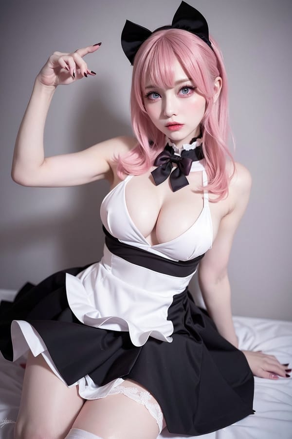 Tags: 21872187
<lora:JapaneseDollLikeness_v15:0.38>, <lora:YaeMiko_Test:0.51>, (russian:0.94), maid cafe, stockings, (maid costume:1.16), choker, bowtie, headband, (pleated skirt:0.92), (seductive pose:1.16), extremely detailed eyes, (photorealistic:1.18), double eyelids, eyelashes, pale skin, perky breasts, 4K, hyper realistic, blush, delicate and beautiful girl, 1girl, solo, (stunningly attractive:1.19), (dramatic:1.04)
Negative prompt: sketches, (worst quality:1.91)
Steps: 32, Sampler: DPM++ 2M Karras, CFG scale: 6.42, Seed: 2867076565, Size: 512x768, Model hash: fc2511737a, Model: chilloutmix_NiPrunedFp32Fix, Seed resize from: -1x-1, Denoising strength: 0.45, Version: v1.2.1, Hires upscale: 2.0, Hires steps: 16, Hires upscaler: ESRGAN_4x
