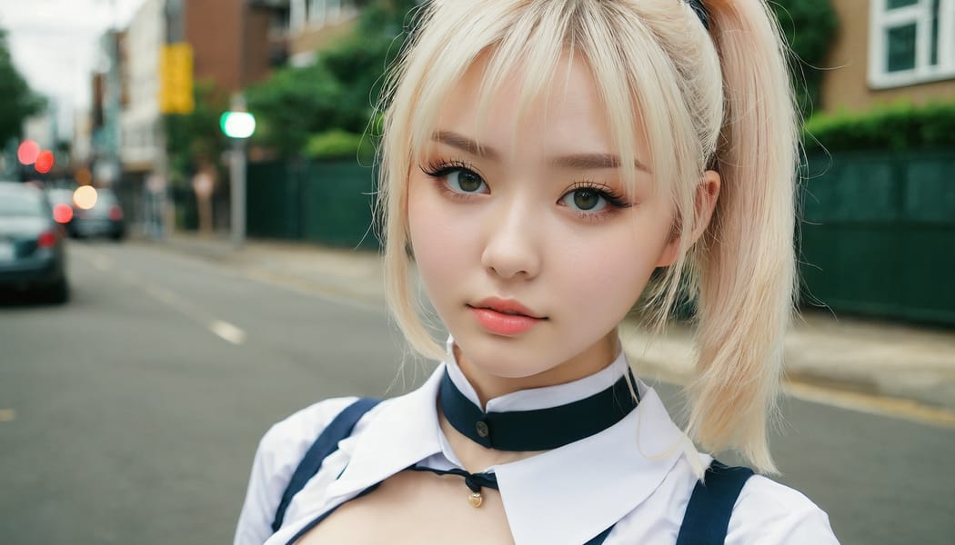 Tags: 21872187, SDXL
{"3": {"inputs": {"seed": 205529730833167, "steps": 64, "cfg": 6.78, "sampler_name": "dpmpp_2m", "scheduler": "karras", "denoise": 1.0, "model": ["27", 0], "positive": ["6", 0], "negative": ["7", 0], "latent_image": ["5", 0]}, "class_type": "KSampler"}, "4": {"inputs": {"ckpt_name": "juggernautxl.safetensors"}, "class_type": "CheckpointLoaderSimple"}, "5": {"inputs": {"width": 1344, "height": 768, "batch_size": 1}, "class_type": "EmptyLatentImage"}, "6": {"inputs": {"text": "19 year old girl, (eyelashes:1.01), (cute:1.13), (idol:0.99), (blush:0.96), (temptress:1.10), (slim:1.13), (double eyelids:1.01), (seductive pose:1.10), (pale skin:0.95), (sexy lips:1.06), (detailed face:1.14), (beautiful eyes:1.10), (seductive facial expression:1.09), (in a seductive pose:1.06), (large perky breasts:1.11), (cleavage:1.11), (thigh gap:0.99), (school uniform:1.03), choker, busy street, (detailed skin:1.05), (portra:1.08), (textured skin:1.00), (natural looking skin:1.03), (film:1.05), (candid cinema:1.02), (skin fuzz:1.05), (RAW:1.08), (soft lighting:1.07)", "clip": ["27", 1]}, "class_type": "CLIPTextEncode"}, "7": {"inputs": {"text": "(worst quality:1.10), (open mouth:1.09), (distorted:1.09), (watermark:1.06), (bad hands:1.11), (twisted:1.14), (low resolution:1.06)", "clip": ["27", 1]}, "class_type": "CLIPTextEncode"}, "8": {"inputs": {"samples": ["3", 0], "vae": ["4", 2]}, "class_type": "VAEDecode"}, "25": {"inputs": {"lora_name": "nudify_xl.safetensors", "strength_model": 0.2, "strength_clip": 0.34, "model": ["4", 0], "clip": ["4", 1]}, "class_type": "LoraLoader"}, "26": {"inputs": {"lora_name": "shirtlift_SDXL_v2.safetensors", "strength_model": 0.13, "strength_clip": 0.02, "model": ["25", 0], "clip": ["25", 1]}, "class_type": "LoraLoader"}, "27": {"inputs": {"lora_name": "PerfectEyesXL.safetensors", "strength_model": 0.14, "strength_clip": 0.1, "model": ["26", 0], "clip": ["26", 1]}, "class_type": "LoraLoader"}, "30": {"inputs": {"model_name": "4x_NMKD-Superscale-SP_178000_G.pth"}, "class_type": "UpscaleModelLoader"}, "31": {"inputs": {"upscale_model": ["30", 0], "image": ["8", 0]}, "class_type": "ImageUpscaleWithModel"}, "32": {"inputs": {"upscale_method": "lanczos", "scale_by": 0.5, "image": ["31", 0]}, "class_type": "ImageScaleBy"}, "33": {"inputs": {"pixels": ["32", 0], "vae": ["4", 2]}, "class_type": "VAEEncode"}, "34": {"inputs": {"seed": 205529730833167, "steps": 64, "cfg": 6.78, "sampler_name": "dpmpp_2m", "scheduler": "karras", "denoise": 0.3, "model": ["27", 0], "positive": ["6", 0], "negative": ["7", 0], "latent_image": ["33", 0]}, "class_type": "KSampler"}, "36": {"inputs": {"samples": ["34", 0], "vae": ["4", 2]}, "class_type": "VAEDecode"}, "39": {"inputs": {"filename_prefix": "comfyapi-1727968417175", "images": ["36", 0]}, "class_type": "SaveImage"}}