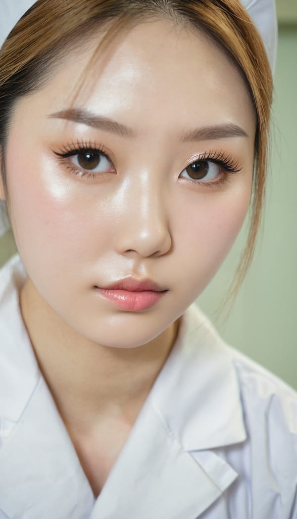 Tags: 21872187, SDXL
{"3": {"inputs": {"seed": 607040023208705, "steps": 64, "cfg": 6.09, "sampler_name": "dpmpp_2m", "scheduler": "karras", "denoise": 1.0, "model": ["27", 0], "positive": ["6", 0], "negative": ["7", 0], "latent_image": ["5", 0]}, "class_type": "KSampler"}, "4": {"inputs": {"ckpt_name": "juggernautxl.safetensors"}, "class_type": "CheckpointLoaderSimple"}, "5": {"inputs": {"width": 768, "height": 1344, "batch_size": 1}, "class_type": "EmptyLatentImage"}, "6": {"inputs": {"text": "19 year old girl, (japanese:1.00), (irish:1.05), (chinese:1.13), (eyelashes:1.08), (slim:1.07), (pale skin:1.13), (blush:1.04), (temptress:1.09), (idol:1.13), (sexy lips:0.95), (double eyelids:1.13), (seductive facial expression:1.07), (beautiful eyes:1.11), (detailed face:1.14), (cute:1.03), (on all fours:0.98), (spreading ass cheeks:1.07), (from behind:0.95), (backboob:1.00), (nurse in uniform:1.11) working in a hospital ward, (detailed skin:1.04), (film:1.09), (portra:1.09), (soft lighting:1.04), (textured skin:1.02), (skin fuzz:1.00), (candid cinema:1.09), (RAW:1.00), (natural looking skin:1.08)", "clip": ["27", 1]}, "class_type": "CLIPTextEncode"}, "7": {"inputs": {"text": "(worst quality:1.14), (distorted:1.14), (watermark:1.09), (open mouth:1.06), (bad hands:1.12), (twisted:1.13), (low resolution:1.06)", "clip": ["27", 1]}, "class_type": "CLIPTextEncode"}, "8": {"inputs": {"samples": ["3", 0], "vae": ["4", 2]}, "class_type": "VAEDecode"}, "25": {"inputs": {"lora_name": "nudify_xl.safetensors", "strength_model": 0.23, "strength_clip": 0.14, "model": ["4", 0], "clip": ["4", 1]}, "class_type": "LoraLoader"}, "26": {"inputs": {"lora_name": "shirtlift_SDXL_v2.safetensors", "strength_model": 0.09, "strength_clip": 0.14, "model": ["25", 0], "clip": ["25", 1]}, "class_type": "LoraLoader"}, "27": {"inputs": {"lora_name": "PerfectEyesXL.safetensors", "strength_model": 0.09, "strength_clip": 0.13, "model": ["26", 0], "clip": ["26", 1]}, "class_type": "LoraLoader"}, "30": {"inputs": {"model_name": "4x_NMKD-Superscale-SP_178000_G.pth"}, "class_type": "UpscaleModelLoader"}, "31": {"inputs": {"upscale_model": ["30", 0], "image": ["8", 0]}, "class_type": "ImageUpscaleWithModel"}, "32": {"inputs": {"upscale_method": "lanczos", "scale_by": 0.5, "image": ["31", 0]}, "class_type": "ImageScaleBy"}, "33": {"inputs": {"pixels": ["32", 0], "vae": ["4", 2]}, "class_type": "VAEEncode"}, "34": {"inputs": {"seed": 607040023208705, "steps": 64, "cfg": 6.09, "sampler_name": "dpmpp_2m", "scheduler": "karras", "denoise": 0.3, "model": ["27", 0], "positive": ["6", 0], "negative": ["7", 0], "latent_image": ["33", 0]}, "class_type": "KSampler"}, "36": {"inputs": {"samples": ["34", 0], "vae": ["4", 2]}, "class_type": "VAEDecode"}, "39": {"inputs": {"filename_prefix": "comfyapi-1713324158386", "images": ["36", 0]}, "class_type": "SaveImage"}}