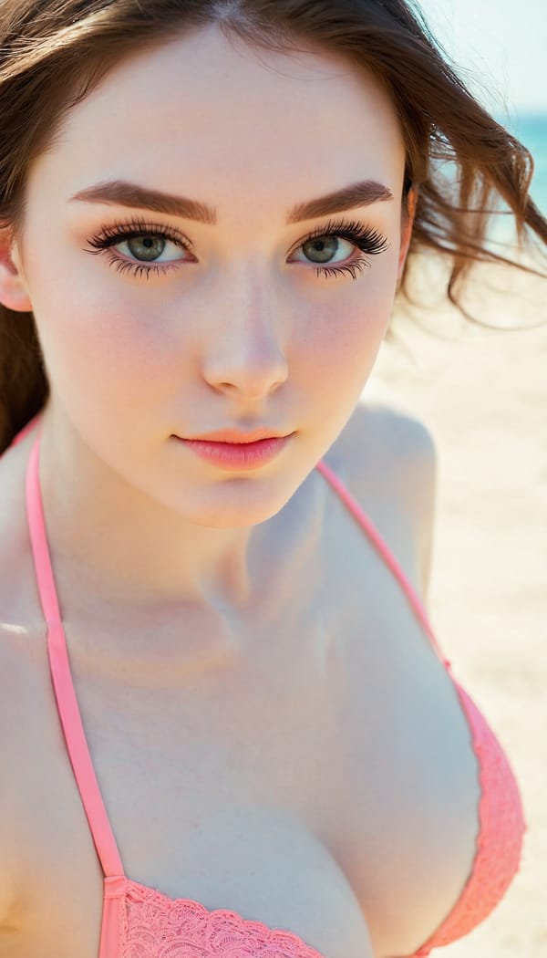 Tags: 21872187, SDXL
{"3": {"inputs": {"seed": 852495946141004, "steps": 64, "cfg": 7.79, "sampler_name": "dpmpp_2m", "scheduler": "karras", "denoise": 1.0, "model": ["27", 0], "positive": ["6", 0], "negative": ["7", 0], "latent_image": ["5", 0]}, "class_type": "KSampler"}, "4": {"inputs": {"ckpt_name": "juggernautXL_v8Rundiffusion.safetensors"}, "class_type": "CheckpointLoaderSimple"}, "5": {"inputs": {"width": 768, "height": 1344, "batch_size": 1}, "class_type": "EmptyLatentImage"}, "6": {"inputs": {"text": "20 year old girl, (eyelashes:1.05), (pale skin:1.09), (blush:1.10), (seductive facial expression:1.00), (idol:1.09), (beautiful eyes:1.05), (seductive pose:0.98), (detailed face:0.98), (temptress:0.99), (sexy lips:1.12), (cute:0.95), (slim:0.99), (in a seductive pose:1.13), (large perky breasts:1.03), (cleavage:1.01), (thigh gap:0.97), wearing (bikini:1.14) at a beach, (detailed skin:1.02), (natural looking skin:1.07), (candid cinema:1.00), (soft lighting:1.07), (RAW:1.06), (portra:1.05), (skin fuzz:1.09), (film:1.02), (textured skin:1.08)", "clip": ["27", 1]}, "class_type": "CLIPTextEncode"}, "7": {"inputs": {"text": "(watermark:1.13), (worst quality:1.06), (bad hands:1.12), (open mouth:1.07), (twisted:1.13), (distorted:1.12), (low resolution:1.09)", "clip": ["27", 1]}, "class_type": "CLIPTextEncode"}, "8": {"inputs": {"samples": ["3", 0], "vae": ["4", 2]}, "class_type": "VAEDecode"}, "25": {"inputs": {"lora_name": "nudify_xl.safetensors", "strength_model": 0.11, "strength_clip": 0.09, "model": ["4", 0], "clip": ["4", 1]}, "class_type": "LoraLoader"}, "26": {"inputs": {"lora_name": "shirtlift_SDXL_v2.safetensors", "strength_model": 0.01, "strength_clip": 0.09, "model": ["25", 0], "clip": ["25", 1]}, "class_type": "LoraLoader"}, "27": {"inputs": {"lora_name": "PerfectEyesXL.safetensors", "strength_model": 0.0, "strength_clip": 0.04, "model": ["26", 0], "clip": ["26", 1]}, "class_type": "LoraLoader"}, "30": {"inputs": {"model_name": "4x_NMKD-Superscale-SP_178000_G.pth"}, "class_type": "UpscaleModelLoader"}, "31": {"inputs": {"upscale_model": ["30", 0], "image": ["8", 0]}, "class_type": "ImageUpscaleWithModel"}, "32": {"inputs": {"upscale_method": "lanczos", "scale_by": 0.5, "image": ["31", 0]}, "class_type": "ImageScaleBy"}, "33": {"inputs": {"pixels": ["32", 0], "vae": ["4", 2]}, "class_type": "VAEEncode"}, "34": {"inputs": {"seed": 852495946141004, "steps": 64, "cfg": 7.79, "sampler_name": "dpmpp_2m", "scheduler": "karras", "denoise": 0.3, "model": ["27", 0], "positive": ["6", 0], "negative": ["7", 0], "latent_image": ["33", 0]}, "class_type": "KSampler"}, "36": {"inputs": {"samples": ["34", 0], "vae": ["4", 2]}, "class_type": "VAEDecode"}, "39": {"inputs": {"filename_prefix": "comfyapi-1708035573985", "images": ["36", 0]}, "class_type": "SaveImage"}}