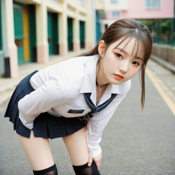 Tags: 21872187, SDXL
{"3": {"inputs": {"seed": 634727032409402, "steps": 64, "cfg": 7.65, "sampler_name": "dpmpp_2m", "scheduler": "karras", "denoise": 1.0, "model": ["27", 0], "positive": ["6", 0], "negative": ["7", 0], "latent_image": ["5", 0]}, "class_type": "KSampler"}, "4": {"inputs": {"ckpt_name": "leosamsHelloworldSDXL_helloworldSDXL32DPO.safetensors"}, "class_type": "CheckpointLoaderSimple"}, "5": {"inputs": {"width": 1024, "height": 1024, "batch_size": 1}, "class_type": "EmptyLatentImage"}, "6": {"inputs": {"text": "18 year old girl, (temptress:1.07), (sexy lips:1.00), (cute:1.13), (idol:1.07), (beautiful eyes:1.09), (blush:1.10), (pale skin:1.12), (slim:0.96), (double eyelids:1.01), (seductive facial expression:0.95), (seductive pose:1.05), (eyelashes:1.07), (detailed face:0.95), (on all fours:1.12), (spreading ass cheeks:1.03), (from behind:1.07), (backboob:1.03), (school uniform:1.07), choker, busy street, (natural looking skin:1.03), (skin fuzz:1.02), (candid cinema:1.01), (textured skin:1.06), (detailed skin:1.07), (soft lighting:1.03), (portra:1.09), (RAW:1.08), (film:1.00)", "clip": ["27", 1]}, "class_type": "CLIPTextEncode"}, "7": {"inputs": {"text": "(distorted:1.12), (watermark:1.07), (low resolution:1.08), (open mouth:1.07), (worst quality:1.06), (twisted:1.05), (bad hands:1.12)", "clip": ["27", 1]}, "class_type": "CLIPTextEncode"}, "8": {"inputs": {"samples": ["3", 0], "vae": ["4", 2]}, "class_type": "VAEDecode"}, "25": {"inputs": {"lora_name": "nudify_xl.safetensors", "strength_model": 0.31, "strength_clip": 0.11, "model": ["4", 0], "clip": ["4", 1]}, "class_type": "LoraLoader"}, "26": {"inputs": {"lora_name": "shirtlift_SDXL_v2.safetensors", "strength_model": 0.02, "strength_clip": 0.18, "model": ["25", 0], "clip": ["25", 1]}, "class_type": "LoraLoader"}, "27": {"inputs": {"lora_name": "PerfectEyesXL.safetensors", "strength_model": 0.14, "strength_clip": 0.13, "model": ["26", 0], "clip": ["26", 1]}, "class_type": "LoraLoader"}, "30": {"inputs": {"model_name": "4x_NMKD-Superscale-SP_178000_G.pth"}, "class_type": "UpscaleModelLoader"}, "31": {"inputs": {"upscale_model": ["30", 0], "image": ["8", 0]}, "class_type": "ImageUpscaleWithModel"}, "32": {"inputs": {"upscale_method": "lanczos", "scale_by": 0.5, "image": ["31", 0]}, "class_type": "ImageScaleBy"}, "33": {"inputs": {"pixels": ["32", 0], "vae": ["4", 2]}, "class_type": "VAEEncode"}, "34": {"inputs": {"seed": 634727032409402, "steps": 64, "cfg": 7.65, "sampler_name": "dpmpp_2m", "scheduler": "karras", "denoise": 0.3, "model": ["27", 0], "positive": ["6", 0], "negative": ["7", 0], "latent_image": ["33", 0]}, "class_type": "KSampler"}, "36": {"inputs": {"samples": ["34", 0], "vae": ["4", 2]}, "class_type": "VAEDecode"}, "39": {"inputs": {"filename_prefix": "comfyapi-1707489160159", "images": ["36", 0]}, "class_type": "SaveImage"}}