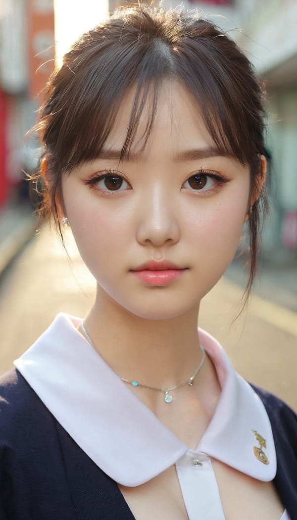 Tags: 21872187, SDXL
{"3": {"inputs": {"seed": 103881874572935, "steps": 32, "cfg": 6.71, "sampler_name": "dpmpp_2m", "scheduler": "karras", "denoise": 1.0, "model": ["27", 0], "positive": ["6", 0], "negative": ["7", 0], "latent_image": ["5", 0]}, "class_type": "KSampler"}, "4": {"inputs": {"ckpt_name": "juggernautxl.safetensors"}, "class_type": "CheckpointLoaderSimple"}, "5": {"inputs": {"width": 768, "height": 1344, "batch_size": 1}, "class_type": "EmptyLatentImage"}, "6": {"inputs": {"text": "24 year old girl, (irish:1.13), (korean:1.05), (blush:0.97), (beautiful eyes:0.96), (seductive facial expression:1.11), (cute:1.10), (temptress:1.10), (sexy lips:1.13), (pale skin:1.01), (idol:1.07), (detailed face:1.06), (double eyelids:1.12), (seductive pose:1.01), (slim:1.08), (eyelashes:1.03), (in a seductive pose:1.05), (large perky breasts:1.14), (cleavage:1.05), (thigh gap:1.08), (school uniform:1.13), choker, busy street, (candid cinema:1.08), (soft lighting:1.05), (RAW:1.05), (skin fuzz:1.07), (portra:1.08), (natural looking skin:1.06), (textured skin:1.09), (film:1.09), (detailed skin:1.05)", "clip": ["27", 1]}, "class_type": "CLIPTextEncode"}, "7": {"inputs": {"text": "(bad hands:1.08), (twisted:1.06), (worst quality:1.09), (open mouth:1.06), (watermark:1.05), (low resolution:1.06)", "clip": ["27", 1]}, "class_type": "CLIPTextEncode"}, "8": {"inputs": {"samples": ["3", 0], "vae": ["4", 2]}, "class_type": "VAEDecode"}, "25": {"inputs": {"lora_name": "nudify_xl.safetensors", "strength_model": 0.16, "strength_clip": 0.31, "model": ["4", 0], "clip": ["4", 1]}, "class_type": "LoraLoader"}, "26": {"inputs": {"lora_name": "shirtlift_SDXL_v2.safetensors", "strength_model": 0.17, "strength_clip": 0.01, "model": ["25", 0], "clip": ["25", 1]}, "class_type": "LoraLoader"}, "27": {"inputs": {"lora_name": "PerfectEyesXL.safetensors", "strength_model": 0.0, "strength_clip": 0.15, "model": ["26", 0], "clip": ["26", 1]}, "class_type": "LoraLoader"}, "30": {"inputs": {"model_name": "4x_NMKD-Superscale-SP_178000_G.pth"}, "class_type": "UpscaleModelLoader"}, "31": {"inputs": {"upscale_model": ["30", 0], "image": ["8", 0]}, "class_type": "ImageUpscaleWithModel"}, "32": {"inputs": {"upscale_method": "lanczos", "scale_by": 0.5, "image": ["31", 0]}, "class_type": "ImageScaleBy"}, "33": {"inputs": {"pixels": ["32", 0], "vae": ["4", 2]}, "class_type": "VAEEncode"}, "34": {"inputs": {"seed": 103881874572935, "steps": 32, "cfg": 6.71, "sampler_name": "dpmpp_2m", "scheduler": "karras", "denoise": 0.3, "model": ["27", 0], "positive": ["6", 0], "negative": ["7", 0], "latent_image": ["33", 0]}, "class_type": "KSampler"}, "36": {"inputs": {"samples": ["34", 0], "vae": ["4", 2]}, "class_type": "VAEDecode"}, "39": {"inputs": {"filename_prefix": "comfyapi-1732316487036", "images": ["36", 0]}, "class_type": "SaveImage"}}