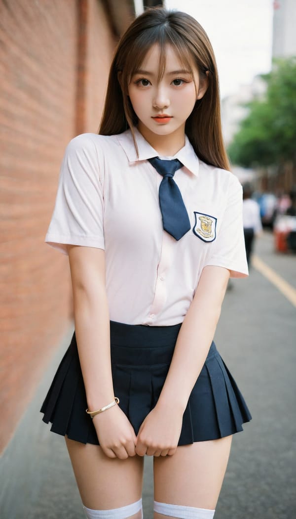 Tags: 21872187, SDXL
{"3": {"inputs": {"seed": 382232516277933, "steps": 32, "cfg": 6.59, "sampler_name": "dpmpp_2m", "scheduler": "karras", "denoise": 1.0, "model": ["27", 0], "positive": ["6", 0], "negative": ["7", 0], "latent_image": ["5", 0]}, "class_type": "KSampler"}, "4": {"inputs": {"ckpt_name": "leosamsHelloworldSDXL_helloworldSDXL32DPO.safetensors"}, "class_type": "CheckpointLoaderSimple"}, "5": {"inputs": {"width": 768, "height": 1344, "batch_size": 1}, "class_type": "EmptyLatentImage"}, "6": {"inputs": {"text": "19 year old girl, (seductive pose:0.95), (double eyelids:0.96), (detailed face:1.03), (blush:1.03), (eyelashes:1.03), (temptress:1.11), (slim:1.09), (idol:0.96), (pale skin:1.06), (seductive facial expression:0.95), (sexy lips:1.07), (beautiful eyes:0.95), (cute:0.98), (perky ass:1.13), (exposed ass:1.01), (looking back:0.99), (sexy ass:1.13), (thigh gap:1.10), (school uniform:1.00), choker, busy street, (detailed skin:1.06), (RAW:1.05), (soft lighting:1.01), (textured skin:1.00), (natural looking skin:1.09), (skin fuzz:1.05), (candid cinema:1.03), (film:1.00), (portra:1.01)", "clip": ["27", 1]}, "class_type": "CLIPTextEncode"}, "7": {"inputs": {"text": "(distorted:1.07), (twisted:1.08), (worst quality:1.12), (open mouth:1.13), (low resolution:1.09), (bad hands:1.14), (watermark:1.05)", "clip": ["27", 1]}, "class_type": "CLIPTextEncode"}, "8": {"inputs": {"samples": ["3", 0], "vae": ["4", 2]}, "class_type": "VAEDecode"}, "25": {"inputs": {"lora_name": "nudify_xl.safetensors", "strength_model": 0.36, "strength_clip": 0.11, "model": ["4", 0], "clip": ["4", 1]}, "class_type": "LoraLoader"}, "26": {"inputs": {"lora_name": "shirtlift_SDXL_v2.safetensors", "strength_model": 0.07, "strength_clip": 0.11, "model": ["25", 0], "clip": ["25", 1]}, "class_type": "LoraLoader"}, "27": {"inputs": {"lora_name": "PerfectEyesXL.safetensors", "strength_model": 0.03, "strength_clip": 0.07, "model": ["26", 0], "clip": ["26", 1]}, "class_type": "LoraLoader"}, "30": {"inputs": {"model_name": "4x_NMKD-Superscale-SP_178000_G.pth"}, "class_type": "UpscaleModelLoader"}, "31": {"inputs": {"upscale_model": ["30", 0], "image": ["8", 0]}, "class_type": "ImageUpscaleWithModel"}, "32": {"inputs": {"upscale_method": "lanczos", "scale_by": 0.5, "image": ["31", 0]}, "class_type": "ImageScaleBy"}, "33": {"inputs": {"pixels": ["32", 0], "vae": ["4", 2]}, "class_type": "VAEEncode"}, "34": {"inputs": {"seed": 382232516277933, "steps": 32, "cfg": 6.59, "sampler_name": "dpmpp_2m", "scheduler": "karras", "denoise": 0.3, "model": ["27", 0], "positive": ["6", 0], "negative": ["7", 0], "latent_image": ["33", 0]}, "class_type": "KSampler"}, "36": {"inputs": {"samples": ["34", 0], "vae": ["4", 2]}, "class_type": "VAEDecode"}, "39": {"inputs": {"filename_prefix": "comfyapi-1707865128440", "images": ["36", 0]}, "class_type": "SaveImage"}}